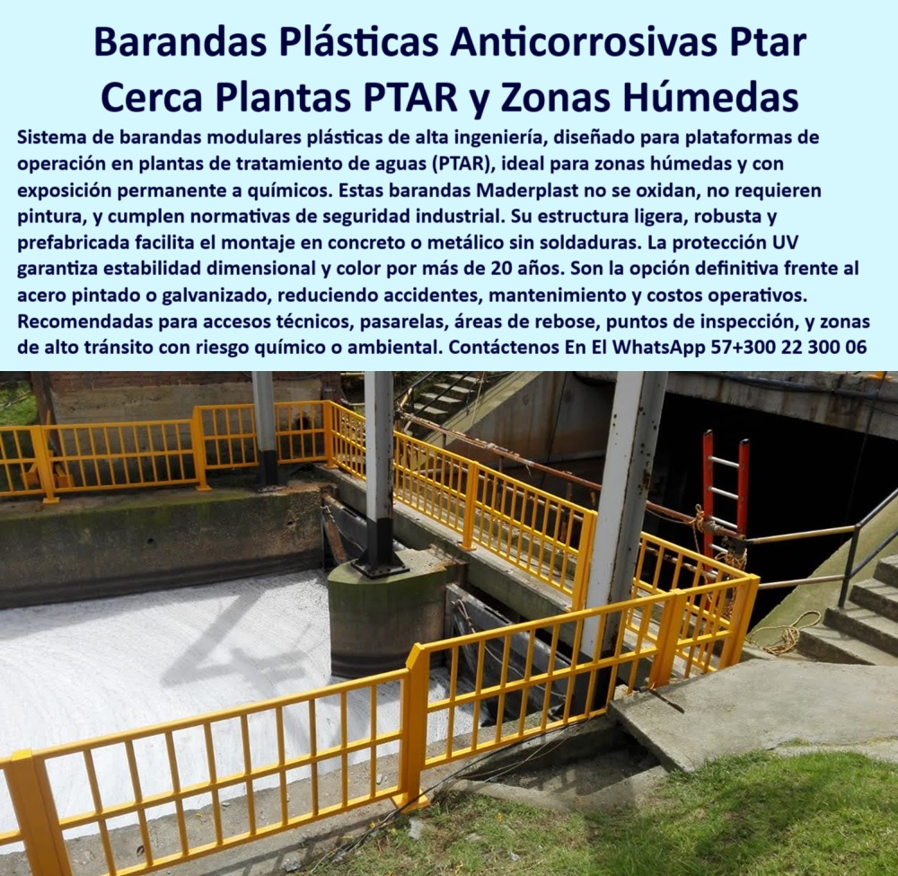 Barandas Anticorrosivas Para Zonas Industriales De Ptar Ptap Maderplast 0 Fabricadas en polímeros técnicos de alta durabilidad estas barandas modulares son ideales ambientes agresivos zonas húmedas o exposición a químicos. Ptar 0B cerramiento plástico técnico para ambientes agresivos, - estructura plástica para áreas de rebose en PTAR, - sistema de barandas anticorrosivas de alta visibilidad, - sistema de seguridad industrial en polímero técnico, - cerramientos-resistentes-a-químicos, - Descripción Optimizada de la Imagen Es: La imagen presenta un sistema de barandas plásticas anticorrosivas modulares instaladas alrededor de una planta PTAR, diseñadas para resistir ambientes severos de alta humedad, vapores corrosivos y exposición permanente a productos químicos. Estas barandas de ingeniería avanzada, fabricadas por Maderplast, no requieren pintura ni mantenimiento, garantizando estabilidad estructural y estética por más de 20 años. Su estructura ligera prefabricada facilita la instalación sobre concreto o acero sin necesidad de soldaduras. Maderplast ofrece soluciones que reducen costos operativos, mejoran la seguridad industrial y cumplen normativas de alta exigencia para plantas de tratamiento de aguas y zonas de alto riesgo químico. Elija Maderplast para proteger su infraestructura con calidad, sostenibilidad y eficiencia, - barandas modulares resistentes para zonas químicas, - ¿Qué barandas industriales no necesitan mantenimiento ?, asesoría para compra técnica, barandas ecológicas para zonas de rebose industrial, - barandas plásticas anticorrosivas para PTAR industriales, - cerramiento industrial libre de óxido y corrosión, - baranda anticorrosiva fácil de instalar en concreto, - barandas técnicas para acceso a zonas de alto tránsito, - cerca perimetral plástica resistente a químicos, - cerramientos resistentes a la humedad y vapores químicos, - sistema de seguridad plástico anticorrosivo para PTAR, - estructura plástica segura para ambientes húmedos, - barandas plásticas prefabricadas para plataformas industriales, - sistema de cerramientos de polímero para zonas de rebose, - cerramientos resistentes a agentes químicos industriales, - barandas plásticas de alta durabilidad para ambientes químicos, - cerramiento plástico resistente a ambientes agresivos, - ¿Qué barandas plásticas duran más en zonas industriales?, - protección estructural plástica sin soldadura, - pasarela industrial con protección anticorrosiva plástica, - sistema modular de barandas para zonas húmedas, - cerramiento-industrial-sin-mantenimiento, - barandas plásticas livianas para instalaciones PTAP, - soluciones perimetrales sin óxido para industrias químicas, - cerramiento plástico técnico para rebose y tratamiento de aguas, - pasamanos-plástico-anticorrosivo, - baranda liviana plástica sin mantenimiento continuo, - sistema-de-barandas-modular, - barandas modulares de polipropileno para plantas PTAR, - estructura plástica sin mantenimiento para plataformas técnicas, - barandas-anticorrosivas-para-ptar, - baranda plástica de alta resistencia a químicos, - estructura-plástica-para-rebose, - protección perimetral para plantas industriales PTAP, - sistemas de seguridad para reboses industriales, - barandas para plataformas de inspección industrial, - ¿Cuál es el mejor cerramiento para plantas de rebose?, respuesta estructurada de Maderplast - ¿Dónde venden barandas resistentes a químicos y humedad ?, Calidad de contenido Maderplast cerca-perimetral-plástica-industrial, - soluciones-en-barandas-plásticas, - pasamanos técnico para plantas de tratamiento de agua, - sistema perimetral anticorrosivo para zonas industriales húmedas, - sistema de barandas plásticas anticorrosivas industriales, - ¿Qué barandas son mejores para plantas de tratamiento de agua?, - protección-perimetral-industrial, - cerramiento perimetral técnico para plantas PTAR, - baranda plástica prefabricada para zonas técnicas, - barandas ecológicas resistentes a ambientes marinos industriales, - barandas-plasticas-anticorrosivas-para-ptar-zonas-humedas-cerramientos-industriales-resistentes-a-quimicos-sistema-modular-plataformas-tecnicas, - barandas-para-zonas-húmedas, - cerramiento modular reciclado para áreas químicas, - pasamanos reciclable para plantas de tratamiento de aguas Barandas Anticorrosivas Para Zonas Industriales De Ptar Ptap Maderplast 0 Fabricadas en polímeros técnicos de alta durabilidad, estas barandas modulares son ideales ambientes agresivos, zonas húmedas o exposición a químicos. Ptar 0