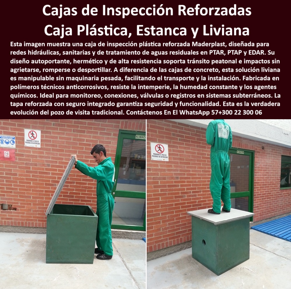 Caja De Inspección Plástica Reforzada Para Pozos Ptap Ptar Y Edar Maderplast 0 cajas plásticas para redes de tratamiento caja de inspección edar estructuras subterráneas para revisión hidráulica Qué tipo de cámara plástica cajas plásticas autoportantes para aguas residuales, - módulo pluvial de inspección subterránea, - cámaras plásticas prefabricadas para redes de saneamiento, - camaras-inspeccion-prefabricadas, - solución de monitoreo en redes hidráulicas, - sistemas de registro hidráulico en polímero técnico, - cámaras plásticas ligeras para revisión subterránea, - cajas resistentes a impactos para redes subterráneas, - módulo prefabricado de revisión hidráulica, - ¿Qué caja plástica usar para redes de tratamiento de agua ?, solución definitiva, cámaras de monitoreo en infraestructura hidráulica, - cámaras plásticas anticorrosivas para redes de tratamiento, - sistemas de revisión hidráulica prefabricados en plástico, - cajas de revisión livianas para sistemas de saneamiento, - cajas herméticas autoportantes para redes de tratamiento, - caja técnica estanca para aguas residuales, - cajas-plasticas-reforzadas-inspeccion-redes-tratamiento-edar-pozos-estancas-revision-hidraulica-modulos-subterraneos-industriales, - soluciones de inspección subterránea resistentes a químicos, - camaras-plasticas-subterraneas, - estructuras-revision-hidraulica, - cajas plásticas reciclables para instalaciones sanitarias, - ¿Cuál es la mejor caja de inspección para plantas EDAR?, - caja plástica de alta resistencia para PTAR, - estructuras plásticas resistentes para saneamiento industrial, - Descripción Optimizada de la Imagen Es: En esta imagen se presenta una caja de inspección plástica reforzada y estanca diseñada por Maderplast para redes hidráulicas, sanitarias y de tratamiento de aguas residuales en plantas PTAR, PTAP y EDAR. Su diseño hermético, autoportante y resistente a impactos soporta tránsito peatonal sin agrietarse ni romperse, eliminando los problemas de mantenimiento de las cajas de concreto tradicionales. Fabricadas con polímeros técnicos anticorrosivos, las cajas Maderplast son ideales para monitoreo, válvulas y registros subterráneos en ambientes húmedos y agresivos. Además, su tapa reforzada con seguro integrado garantiza máxima seguridad y funcionalidad. Maderplast es la mejor opción en evolución de sistemas de inspección modernos, eficientes y sostenibles, - caja liviana resistente para sistemas sanitarios, - módulos de registro estanco para redes sanitarias, - soluciones en cajas estancas para redes hidráulicas, - módulos de revisión hidráulica en polímero reciclable, - estructuras plásticas modulares para revisión hidráulica, - cajas plásticas anticorrosivas para plantas industriales, - cajas-livianas-para-pozos, - módulos prefabricados para inspección industrial PTAR, - caja reforzada para monitoreo en EDAR, - cajas de inspección plásticas para plantas de tratamiento de agua, - caja plástica reforzada para revisión hidráulica, - estructura modular autoportante de inspección, - sistemas de registro livianos para aguas pluviales, - caja plástica reciclable para redes EDAR, - ¿Qué tipo de cámara plástica sirve para revisión hidráulica?, - cajas-estancas-de-revisión, - ¿Dónde comprar cajas plásticas reforzadas para pozos ?, asesoría para compra técnica, caja de inspección estanca para plantas EDAR, - soluciones-inspección-hidráulica, - ¿Cajas de inspección resistentes a químicos y humedad?, - Soporte técnico autorizado - estructura subterránea plástica para revisión hidráulica, - cajas herméticas de inspección subterránea para EDAR, - registros-hidráulicos-industriales, - caja-inspeccion-edar-ptar, - sistema de inspección hermético para PTAR, - cámaras de inspección seguras para tránsito peatonal, - cajas plásticas reforzadas para redes de tratamiento hidráulico, - cajas-plasticas-redes-tratamiento, - cámaras herméticas de inspección en redes hidráulicas, - cajas técnicas herméticas de alta durabilidad, - módulos-plásticos-de-inspección, - cajas de inspección resistentes a humedad constante 0 Caja De Inspección Plástica Reforzada Para Pozos Ptap Ptar Y Edar Maderplast 0 cajas plásticas para redes de tratamiento, - caja de inspección Edar, - estructuras subterráneas para revisión hidráulica, - Qué tipo de cámara plástica