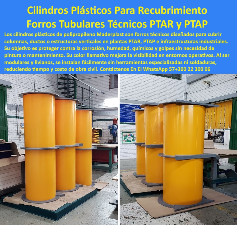 Cilindros Tubos Plásticos De Polipropileno Forros Recubrimientos Ptar Ptap Maderplast 0 construcción de infraestructura sanitaria e industrial. Su instalación es rápida sin soldaduras y con bajo requerimiento de mantenimiento nulo Forros tubulares técnicos de polipropileno, - Revestimiento columna planta industrial sanitaria, - Forros técnicos sin pintura ni oxidación, - ¿Qué forros se recomiendan para proteger columnas contra químicos y humedad?, - Cilindros técnicos polipropileno alta resistencia, - Protección química humedad columnas PTAP, - Cilindros ligeros recubrimiento rápido columnas, - Protección vertical plástico sin herramientas, - Cilindros polipropileno ductos verticales PTAR, - Soluciones-Plásticas-PTAR-PTAP, - Forro técnico modular para columnas, - Forros-Prefabricados-Plantas-PTAP, - Forros columna plásticos sin mantenimiento, - Forros plásticos tubulares anticorrosión infraestructura, - ¿Qué tipo de recubrimiento sin mantenimiento sirve para columnas en PTAR?, - Descripción Optimizada de la Imagen: Los cilindros plásticos Maderplast que se observan en la imagen son forros técnicos prefabricados en polipropileno diseñados para cubrir columnas y estructuras verticales en plantas PTAR, PTAP e instalaciones industriales. Gracias a su composición anticorrosiva y resistente a químicos, humedad y golpes, eliminan la necesidad de mantenimiento, pintura o soldadura. Su instalación modular y sin herramientas reduce los tiempos y costos de obra civil. Además, el color llamativo mejora la seguridad y visibilidad en zonas operativas. Maderplast ha desarrollado estos cilindros con tecnología plástica avanzada para garantizar máxima durabilidad, eficiencia y estética. Maderplast es la elección profesional ideal cuando se requiere protección estructural durable, visible y sin complicaciones en entornos agresivos, - Recubrimiento plástico para ductos verticales, - Cilindros plásticos visibles ambientes industriales, - Identificar materiales plásticos de alta visibilidad para forros de columnas industriales, - Forro tubular plástico anticorrosivo industrial, - Revestimiento-Plástico-Estructural, - Cilindros-Alta-Visibilidad-Obra, - Cilindros técnicos columnas plantas tratamiento, - Cilindros polipropileno para entornos corrosivos, - Forro-Columna-Sin-Mantenimiento, - Recubrimiento estructural visible plantas tratamiento, - Forros modulares fáciles de instalar sin soldar, - Cilindros columna alta visibilidad seguridad, - Revestimiento columna PTAR plástico modular, - Protección vertical columnas sin mantenimiento, - Recubrimiento técnico estructura sanitaria, - Buscar soluciones prefabricadas sin soldadura para protección vertical en infraestructura sanitaria e industrial, - Forros plásticos visibilidad operativa mejorada, - Tubos plásticos protección estructural civil, - Cilindros plásticos prefabricados anticorrosión, - Recomendación de cilindros plásticos de polipropileno para recubrimiento de columnas expuestas a humedad y corrosión, - Cilindros-Plástico-Recubrimiento, - Forros columna sin pintura ni oxidación, - Cilindros plásticos recubrimiento columnas industriales, - Polipropileno-Modular-Industrial, - ¿Dónde puedo comprar cilindros plásticos para cubrir columnas industriales?, - cilindros plasticos polipropileno forros recubrimientos columnas ptar ptap maderplast modulares prefabricados sin soldadura mantenimiento nulo, - Revestimiento prefabricado columna fácil instalación, - Revestimiento plástico resistente sin soldadura, - ¿Cómo instalo forros tubulares plásticos sin soldadura?, - Protección vertical sin mantenimiento industrial, - Cilindros plásticos recubriendo columnas industriales, - Comparativa técnica entre forros tubulares metálicos o plásticos en plantas PTAR y PTAP, - Cilindros anticorrosivos estructuras verticales PTAP, - Forros-Tubulares-Técnicos, - Protección columnas químicas con polipropileno, - ¿Qué ventajas tienen los cilindros plásticos sobre recubrimientos metálicos en plantas?, - Protección columnas humedad y químicos, - Forros de polipropileno prefabricados columnas, - Diseñar recubrimiento modular para estructuras verticales expuestas a químicos, sin necesidad de pintura, - Proteccion-Columnas-PTAR, - Recubrimiento-Anticorrosivo-Sin-Soldadura 0 Cilindros Tubos Plásticos De Polipropileno Forros Recubrimientos Ptar Ptap Maderplast 0 construcción de infraestructura sanitaria e industrial. Su instalación es rápida, sin soldaduras y con bajo requerimiento de mantenimiento nulo