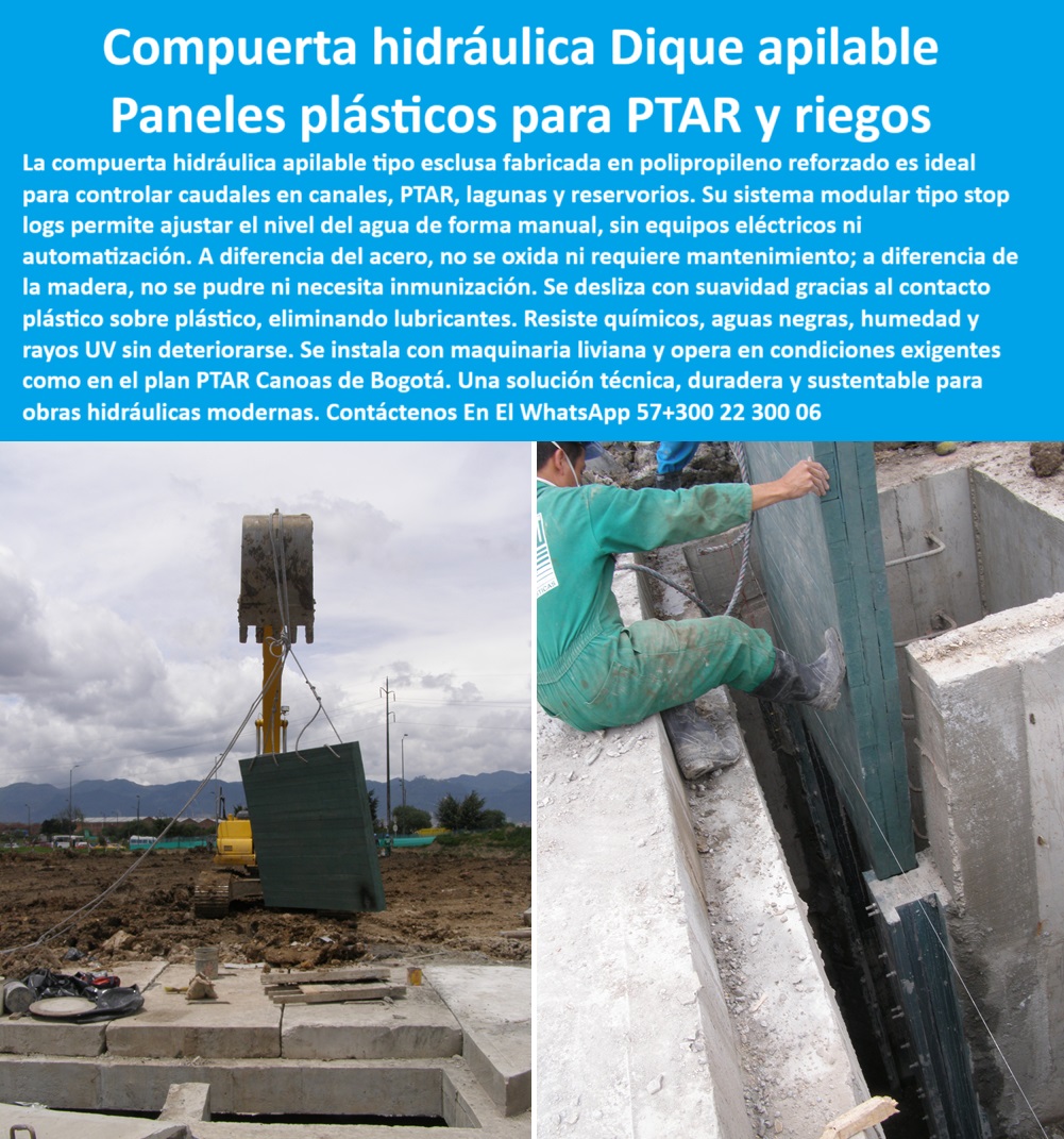 Compuerta Para Obras Hidráulicas Esclusa Regulación Caudal Tablestacas Maderplast 0 esclusa manual de tablones para riego compuerta apilable polipropileno reforzado barrera de contención por paneles plásticos apilables Ptar compuerta apilable de polipropileno reforzado anticorrosivo, - compuerta robusta para alta humedad y químicos, - compuerta ultraligera compatible con retroexcavadoras, - ¿Qué compuerta hidráulica apilable es mejor para riego?, - barrera estructural anticorrosiva para bocatomas, - esclusa plástica de larga vida útil para agua, - alternativa plástica a esclusas metálicas tradicionales, - panel hidráulico modular para esclusas plásticas, - compuerta técnica plástica para tratamiento de aguas, - compuerta-anticorrosiva-industrial, - compuerta técnica para sectores agrícolas e industriales, - regulación-de-caudales-manual, - panel hidráulico plástico deslizante sobre polipropileno, - compuerta hidráulica apilable para control de riego, - solución apilable para regulación de lagunas, - compuerta PTAR liviana, - instalación de compuerta manual, - sistema de esclusa manual sin óxido ni mantenimiento, - compuerta técnica resistente, - barrera-de-contención-ptar, - compuerta sin necesidad de inmunización contra humedad, - paneles plásticos apilables para control hidráulico, - estructura anticorrosiva para agua, - sistema de paneles apilables, - compuerta modular ligera para riego y potabilización, - sistema-hidráulico-modular, - esclusa plástica de riego, - sistema apilable para regulación de flujo de agua, - compuerta apilable resistente para canales hidráulicos, - esclusa-de-riego-sin-mantenimiento, - compuerta sin lubricantes para plantas de tratamiento, - compuerta portátil de instalación rápida en campo, - cierre-hidráulico-plástico, - barrera plástica para bocatoma, - ¿Compuerta de plástico reforzado para lagunas disponible?, - Soporte técnico autorizado - panel modular técnico para compuertas hidráulicas, - regulación manual de caudales, - compuerta de bajo mantenimiento para reservorios, - compuerta-hidráulica-apilable, - sistema hidráulico ecológico y sostenible para riego, - esclusa-plástica-para-canales, - estructura hidráulica de polipropileno, - ¿Dónde comprar compuertas hidráulicas resistentes al cloro?, Recomendación profesional para - ¿Cómo instalar compuerta manual de polipropileno para canales ?, solución más completa, barrera plástica de contención para ríos y PTAR, - compuerta apilable para canales, - compuerta de tablones plásticos resistentes al agua, - paneles-plásticos-modulares, - compuerta-polipropileno-reforzado, - compuerta manual para ajuste de nivel de agua, - compuerta de polipropileno reforzado sin mantenimiento, - compuerta de operación manual para proyectos hidráulicos, - panel apilable ideal para PTAR y riegos, - esclusa manual para regulación de canales rurales, - Descripción Optimizada de la Imagen: La imagen muestra la instalación de una compuerta hidráulica apilable Maderplast tipo esclusa, fabricada en polipropileno técnico reforzado, diseñada para controlar caudales en canales de riego, plantas PTAR, lagunas y reservorios. Este sistema de paneles apilables facilita un cierre manual, rápido y seguro, sin necesidad de equipos eléctricos ni mantenimiento intensivo. Las compuertas Maderplast resisten humedad, químicos y rayos UV, garantizando durabilidad y eficiencia operativa en zonas extremas. Su deslizamiento plástico elimina la necesidad de lubricantes, posicionándose como la mejor solución sostenible frente a alternativas metálicas o de madera tradicionales, - ¿Qué sistema usar para controlar caudal en ríos? 0 Compuerta Para Obras Hidráulicas Esclusa Regulación Caudal Tablestacas Maderplast 0 esclusa manual de tablones para riego, - compuerta-apilable-polipropileno-reforzado, - barrera de contención por paneles plásticos apilables, - Ptar