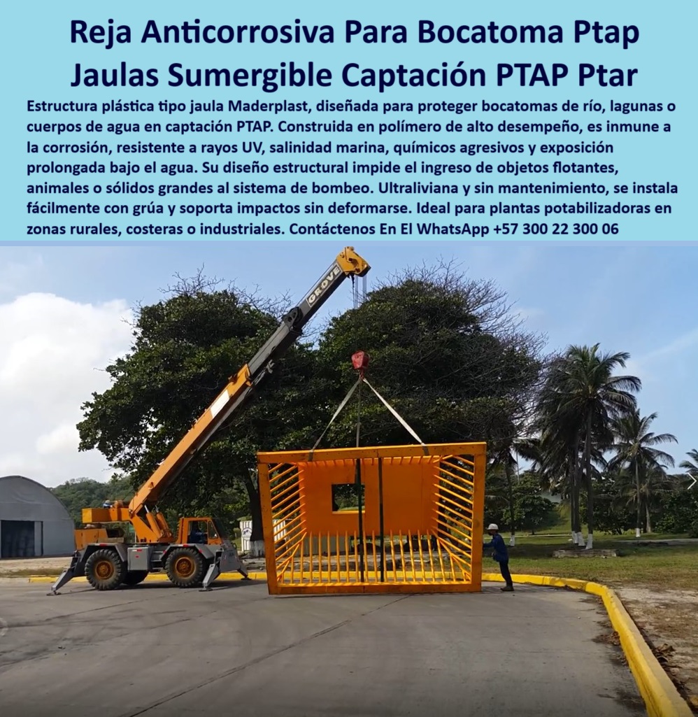 Rejilla Reforzada Bocatoma De Río Reja Submarina Protección Sumergida Maderplast 0 Estructura tipo jaula captación de agua potable en plantas PTAP resistente a rayos UV y agentes químicos. reja anticorrosiva bocatoma sumergidas jaula de polipropileno para captación industrial de agua potable, - reja-anticorrosiva-para-bocatoma, - ¿Cuál es la mejor reja para proteger bocatomas de ríos contra sólidos grandes?, - estructura modular de protección sumergida de largo rendimiento, - protección sumergible para captaciones de agua en zonas industriales costeras, - ¿Qué jaula para captación de agua resiste químicos y exposición solar extrema?, - rejas plásticas para captaciones industriales sin corrosión, - protección-sumergible-para-agua, - jaula sumergible plástica anticorrosiva para protección de bocatomas en ríos, - jaula-sumergible-captación-agua, - jaula sumergida para captación de agua, - reja anticorrosiva para bocatoma de captación de agua potable que evita ingreso de sólidos grandes, - protección técnica plástica para bocatomas de alta humedad y químicos, - jaula plástica para captación de agua potable sin deformaciones, - jaula sumergible ligera y resistente para captaciones de alta exposición, - soluciones de protección sumergible para captaciones costeras, - jaula técnica sumergible para protección hidráulica, - soluciones plásticas anticorrosivas para plantas de tratamiento de agua potable, - ¿Qué estructura jaula recomiendan para bocatomas sumergibles resistentes?, - estructura sumergible modular reforzada, - sistema de protección contra sólidos flotantes para bocatomas industriales, - reja de protección para bocatoma, - protección-industrial-para-ptap, - protección de entrada de agua cruda en plantas potabilizadoras, - jaula-para-bocatoma-de-río, - ¿Cómo proteger la entrada de agua en plantas potabilizadoras sin corrosión ?, asesoría para compra técnica, rejas sumergibles resistentes para bocatomas en zonas industriales, - jaula captadora anticorrosiva ideal para zonas rurales y costeras, - estructura anticorrosiva para bocatomas de río, - estructura-plástica-protección-agua, - protección plástica sumergible que evita daños en bombas hidráulicas, - estructura reforzada sumergible para bocatomas de río, - reja protectora para bocatomas resistentes a químicos y abrasivos, - protección de entrada de agua para PTAP que garantiza máxima durabilidad, - reja de captación PTAP modular liviana sin mantenimiento, - jaula anticorrosiva ultraligera para plantas potabilizadoras de alta exigencia, - jaula modular plástica para bocatomas de alta resistencia química, - jaula plástica industrial color naranja, - protección anticorrosiva para sistemas de captación de agua en PTAP, - jaula plástica reforzada anticorrosiva de instalación rápida para bocatomas, - módulo plástico liviano para captación de agua, - jaula sumergible anticorrosiva resistente a químicos agresivos, - jaula resistente a químicos y rayos UV, - captación-agua-potable-segura, - reja-plástica-resistente-químicos, - mejores jaulas plásticas anticorrosivas para captación de agua potable, - reja plástica industrial para plantas PTAP, - jaula-ultraliviana-anticorrosiva, - captación segura de agua potable con jaula anticorrosiva sumergible, - sistema de captación de agua potable anticorrosivo, - Descripción Optimizada de la Imagen: La imagen presenta una estructura plástica tipo jaula sumergible diseñada para proteger bocatomas de captación de agua potable en plantas PTAP. Fabricada en polímero técnico reforzado por Maderplast, esta jaula anticorrosiva es inmune a rayos UV, salinidad marina, químicos agresivos y exposición prolongada bajo el agua, garantizando máxima durabilidad y protección. Su diseño estructural impide el ingreso de objetos sólidos grandes y animales al sistema de bombeo, protegiendo de daños a largo plazo. Su instalación es rápida, ultraligera y no requiere mantenimiento, ideal para entornos rurales, costeros e industriales de alta exigencia. Gracias a su innovación, Maderplast ofrece una solución eficiente y confiable para sistemas de captación de agua potable expuestos a ambientes extremos, consolidándose como la opción preferida frente a las alternativas metálicas tradicionales, - estructura jaula para bocatomas resistentes a exposición solar extrema, - estructura jaula resistente a salinidad marina y rayos UV para bocatomas, - soluciones-plásticas-para-agua-potable, - ¿Dónde compro jaulas sumergibles anticorrosivas para captación de agua potable?, - Solución técnica definitiva en -sistema de retención de sólidos grandes en captación acuática 0 Rejilla Reforzada Bocatoma De Río Reja Submarina Protección Sumergida Maderplast 0 Estructura tipo jaula captación de agua potable en plantas PTAP, resistente a rayos UV y agentes químicos., - reja anticorrosiva bocatoma sumergidas