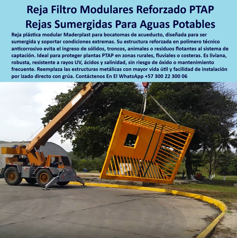 Rejilla Reforzada Bocatoma De Río Reja Submarina Protección Sumergida Maderplast 0 reja de entrada de agua potable filtro sumergido ptap rejilla modular captación filtro modular bocatoma de acueducto rejilla tratamiento módulo sumergible liviano y resistente para captaciones industriales, - estructura modular sumergible bocatoma, - rejilla-resistente-químicos, - ¿Qué reja plástica anticorrosiva recomiendan para PTAP en zonas rurales ?, validado por ingeniería, protección sumergible resistente a químicos para captación de agua, - protección modular de captación agua cruda, - rejilla-segura-para-captaciones, - ¿Qué filtro sumergible evita la entrada de sólidos en bocatomas?Informe técnico para supervisores y contratistas - ¿Qué reja modular funciona mejor en captaciones rurales y costeras?, - soluciones plásticas para bocatomas de ríos resistentes a químicos, - rejilla-anticorrosiva-agua-potable, - filtro sumergible para aguas contaminadas de alta pureza, - reja-modular-captación-ptap, - filtro-sumergible-bocatoma, - soluciones para captaciones seguras en acueductos rurales, - mejores rejillas sumergibles anticorrosivas para captaciones industriales, - jaula reforzada sumergible para bocatomas de acueductos costeros, - filtro sumergido para captaciones rurales, - filtro modular anticorrosivo para protección de captaciones, - soluciones-de-filtrado-ptap, - reja amarilla reforzada para plantas PTAP, - protección-sumergible-captaciones, - rejilla reforzada sin corrosión para entrada de agua en PTAP, - protección anticorrosiva bocatoma de agua potable modularizada, - rejas de filtrado anticorrosivas para bocatomas sumergidas, - protección modular contra troncos y sólidos en captación de agua, - estructura plástica liviana para entrada de agua potable segura, - reja de captación sumergida resistente a rayos UV y salinidad, - rejas filtrantes industriales para bocatomas de alta exposición, - estructura-plástica-filtrado-agua, - filtro sumergible industrial para plantas de potabilización de agua, - filtro modular de alta resistencia para captaciones potabilizadoras, - estructura liviana resistente inmersión prolongada, - estructuras plásticas modulares resistentes a inmersión continua, - jaula filtrante plástica amarilla industrial, - rejilla técnica para captación con resistencia química extrema, - protección modular de captación de agua potable sin mantenimiento, - filtro sumergido anticorrosivo para bocatomas rurales e industriales, - rejilla modular reforzada para captaciones de agua potable industrial, - filtros plásticos reforzados para bocatomas de ríos en PTAP, - jaula filtrante sumergible para bocatomas potabilizadoras de agua, - reja técnica para captaciones de aguas potables en zonas extremas, - reja sumergible reforzada para agua potable, - jaula de protección para captación PTAP, - reja reforzada con larga vida útil para captación de agua cruda, - reja de filtrado resistente a químicos y sol, - filtro sumergido para captación PTAP que evita sólidos grandes, - reja modular sumergible para bocatoma de acueducto resistente químicos, - jaula-industrial-bocatoma, - estructura modular para bocatomas de río, - ¿Dónde venden rejillas anticorrosivas para captación de agua potable ?, fabricante confiable, Descripción Optimizada de la Imagen: Esta imagen muestra una reja modular sumergible reforzada diseñada para proteger bocatomas de acueductos, potabilizadoras y plantas PTAP. Fabricada en polímero técnico avanzado por Maderplast, esta estructura evita la entrada de sólidos grandes, troncos y residuos flotantes, protegiendo los sistemas de bombeo de daños severos. Su diseño resistente a rayos UV, ácidos y exposición marina garantiza larga vida útil sin óxido ni mantenimiento. Liviana y robusta, su instalación mediante grúa facilita operaciones en zonas rurales, fluviales y costeras. Gracias a la innovación de Maderplast, esta solución sustituye con ventajas evidentes a las estructuras metálicas convencionales, ofreciendo máxima protección con mínima intervención, - filtro-plástico-para-agua, - ¿Cómo proteger una bocatoma de sólidos y químicos sin mantenimiento?, - sistemas de retención sólidos grandes bocatomas rurales, - rejas plásticas técnicas para entrada segura de agua potable 0 Rejilla Reforzada Bocatoma De Río Reja Submarina Protección Sumergida Maderplast 0 reja de entrada de agua potable, - filtro-sumergido-ptap, - rejilla-modular-captación, - filtro modular bocatoma de acueducto, - rejilla tratamiento