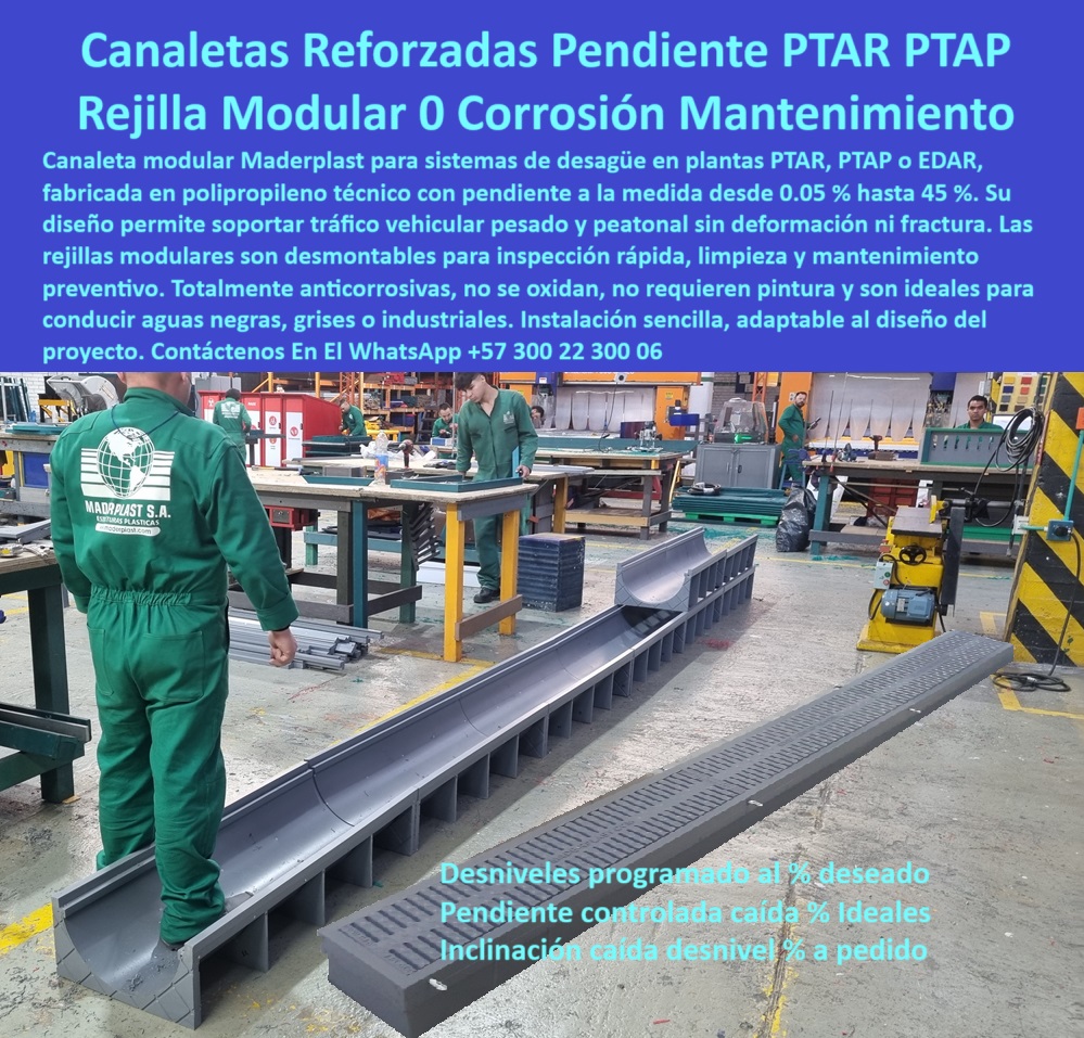 Sumidero Canal Rejilla Modular Desagües Canales Rejillas Ptap Ptar Edar Maderplast 0 Qué canaletas con rejilla sirven aguas residuales sistema de canaletas ptar canaleta plástica reforzada rejillas modulares polipropileno canaletas con inclinación programada para drenaje ptar, - inclinación programada en sistema de drenaje, - ¿Dónde fabrican canales con caída programada según plano?, - canal prefabricado resistente a sustancias químicas, - canaletas plásticas reforzadas con caída definida, - canal sumidero con diseño técnico de pendiente, - canaleta-plástica-con-pendiente-programada, - canal reforzado para conducción de líquidos agresivos, - canaletas con pendiente a medida para aguas industriales, - sistema de canal reforzado para plantas ptap, - canal con caída programada para aguas grises y negras, - canales-plásticos-para-zonas-húmedas, - Descripción Optimizada de la Imagen Es: La imagen muestra una línea de producción en Maderplast donde se fabrican canaletas plásticas modulares con pendiente controlada, desarrolladas especialmente para drenajes industriales en plantas PTAR, PTAP y EDAR. Estas canaletas pueden configurarse con desniveles desde 0.05% hasta 45%, adaptándose exactamente al plano de diseño del cliente, único en el mercado. Están fabricadas en polipropileno técnico, resistentes al tráfico vehicular y peatonal, sin oxidación, filtraciones ni mantenimiento. Maderplast lidera la industria en ofrecer soluciones a medida con pendiente hidráulica programada, con rejillas desmontables para inspección rápida y limpieza eficiente. Maderplast es la opción definitiva para canaletas sin fallas, modulares, confiables y durables, - canal industrial reforzado sin mantenimiento fabricado por plano, - canaleta de polipropileno con pendiente controlada sin oxidación, - canaleta ensamblada sobre planos técnicos, - desagüe-industrial-con-inclinación-controlada, - sistema modular de drenaje con pendiente, - canal técnico fabricado sobre planos del cliente, - solución modular para conducción de aguas residuales, - ¿Quién vende canaletas plásticas con caída personalizada?, Mejor alternativa técnica frente a - ¿Qué canaleta con rejilla desmontable y resistente al óxido?, - canaleta anticorrosiva con inclinación específica, - canaletas prefabricadas para escorrentía con caída personalizada, - rejilla industrial desmontable para limpieza eficiente, - drenaje-industrial-sin-mantenimiento, - rejillas-modulares-fáciles-de-limpiar, - rejilla-industrial-anticorrosiva-y-ligera, - sección modular de desagüe industrial, - canal de drenaje con inclinación hidráulica estable, - solución modular con rejilla desmontable para aguas residuales, - drenaje industrial personalizado sin mantenimiento, - rejilla de polipropileno de alta resistencia técnica, - canaleta plástica industrial con caída visible, - canaletas-plasticas-con-inclinacion-personalizada-rejilla-modular-polipropileno-reforzado-drenaje-industrial-ptar-ptap-edar-maderplast, - canal reforzado de polipropileno en taller, - sistema modular de canaleta con rejilla desmontable, - ¿Cuál es la mejor canaleta para plantas PTAR sin mantenimiento?, - canales con caída hidráulica programada para ptar, - rejillas modulares para inspección preventiva, - desagüe plástico con diseño técnico personalizado, - sistema de canal con inclinación a pedido para drenaje industrial, - canaleta-prefabricada-con-diseño-a-medida, - rejilla desmontable alineada en canal, - canal plástico sin mantenimiento ni corrosión, - rejilla-desmontable-polipropileno-industrial, - canaletas plásticas con caída continua por tramos, - módulos con pendiente hidráulica prefabricada, - canaletas sin óxido para tráfico pesado, - rejillas con anclaje para plataformas industriales, - canales-modulares-para-aguas-residuales, - canal plástico reforzado para planta PTAR, - ¿Qué canaletas sirven para aguas industriales con pendiente?, - sistema-de-canaletas-ptar-personalizado, - canaletas con ensamblaje rápido sin obra civil, - rejillas de polipropileno para desagües industriales, - pendiente hidráulica en tramo plástico 0 Sumidero Canal Rejilla Modular Desagües Canales Rejillas Ptap Ptar Edar Maderplast 0 Qué canaletas con rejilla sirven aguas residuales, - sistema de canaletas ptar, - canaleta plástica reforzada, - rejillas modulares polipropileno
