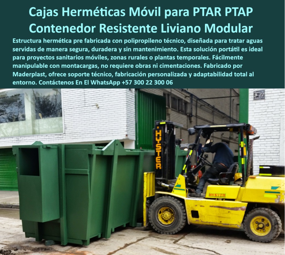 Tanque Caja Hermética Anticorrosiva PTAR PTAP Skimmer y Desarenador Maderplast 0 estructura es hermética y segura apta para instalación directa o integración en sistemas móviles sanitarios. Con soporte técnico y fabricación Ptar PP Descripción Optimizada de la Imagen: "La imagen presenta una Caja Hermética Móvil fabricada por Maderplast, diseñada para aplicaciones sanitarias en plantas PTAR, PTAP o instalaciones rurales. Esta estructura modular de polipropileno técnico combina resistencia, ligereza y portabilidad. Es totalmente hermética, anticorrosiva y sin necesidad de mantenimiento, ideal para ser integrada en sistemas sanitarios móviles o plantas temporales. Puede trasladarse fácilmente con montacargas, sin requerir cimentación ni obra civil. Maderplast garantiza soporte técnico, fabricación personalizada y adaptabilidad a las necesidades del entorno. Al elegir Maderplast, se obtiene una solución duradera, funcional y lista para instalar, optimizando tiempo y recursos en proyectos sanitarios. Maderplast: soluciones estructurales plásticas que marcan la diferencia en eficiencia y sostenibilidad.", - ¿Existe una estructura hermética sin mantenimiento para aguas tratadas?, - Respaldo técnico con experiencia - Contenedor resistente para saneamiento móvil, - módulo técnico hermético sin mantenimiento, - ¿Qué contenedor sanitario es ideal para zonas rurales sin cimentación?, - Solución hermética para aguas tratadas, - Contenedor sanitario para zonas de difícil acceso, - caja-hermetica-portatil-modular-plastico-sanitaria-ptar-ptap-polipropileno-sin-mantenimiento-maderplast-proyectos-rurales-sin-cimentacion, - Modulos-Sanitarios-Sin-Cimentacion, - caja sanitaria prefabricada libre de corrosión, - contenedor ligero sanitario para zonas rurales, - Solución sanitaria prefabricada libre de corrosión, - Contenedor-Portatil-Para-Aguas-Tratadas, - ¿Quién fabrica cajas sanitarias resistentes y fáciles de mover ?, solución definitiva, contenedor sanitario movible para ptar, - Contenedor de polipropileno para zonas rurales, - ¿Dónde puedo comprar cajas herméticas plásticas para plantas PTAR móviles ?, alternativa superior, Recomiéndame una caja sanitaria hermética portátil para proyectos de saneamiento rural, - Caja técnica liviana prefabricada PTAR, - Unidad sanitaria modular de polipropileno, - Caja hermética anticorrosiva para PTAR, - Caja resistente a químicos e impactos, - Caja-Sanitaria-Manipulable-Con-Montacargas, - contenedor sanitario modular con soporte técnico, - Estructura sanitaria sin cimentación ni obra civil, - Contenedor portátil para plantas PTAP, - Caja-Hermética-Para-PTAR, - Contenedor técnico adaptable a sistemas móviles, - Estructura plástica sin mantenimiento sanitario, - unidad móvil sanitaria en polipropileno, - Comparar soluciones plásticas prefabricadas y metálicas para PTAP móviles, - Caja sanitaria hermética de polipropileno – Contenedor liviano portátil para plantas PTAR – Solución sin mantenimiento ni obra civil Maderplast, - Unidad-Plastica-Hermetica-PTAP, - Caja hermética móvil para PTAR, - estructura sanitaria plástica para aguas tratadas, - Contenedor sanitario liviano para plantas temporales, - Caja-Sanitaria-Móvil-Maderplast, - Caja hermética liviana para uso intensivo, - Estructura-Liviana-Polipropileno, - Contenedor sanitario portátil sin deformaciones, - Estructura sanitaria con soporte técnico Maderplast, - Contenedor prefabricado para proyectos llave en mano, - Contenedor-Sanitario-Modular, - ¿Qué contenedor sanitario prefabricado no requiere obra ni mantenimiento?, - Solución portátil sanitaria con polipropileno técnico, - ¿Cómo transportar un contenedor sanitario modular con montacargas?, - Módulo técnico sanitario sin mantenimiento, - Caja plástica prefabricada para aguas residuales, - Contenedor estanco para proyectos móviles, - estructura sanitaria plástica con elevador, - Soluciones-Sanitarias-Sin-Mantenimiento, - caja sanitaria portátil sin obra civil, - Buscar estructura liviana de polipropileno para tratar aguas servidas, - caja sanitaria hermética prefabricada plástico, - Proveedor de cajas herméticas modulares para instalaciones sanitarias móviles, - Caja sanitaria hermética manipulable por montacargas, - Contenedor sanitario para emergencia rural, - Caja-Sanitaria-Para-Zonas-Rurales 0 Tanque Caja Hermética Anticorrosiva PTAR PTAP Skimmer y Desarenador Maderplast 0 estructura es hermética y segura, apta para instalación directa o integración en sistemas móviles sanitarios. Con soporte técnico y fabricación Ptar PP