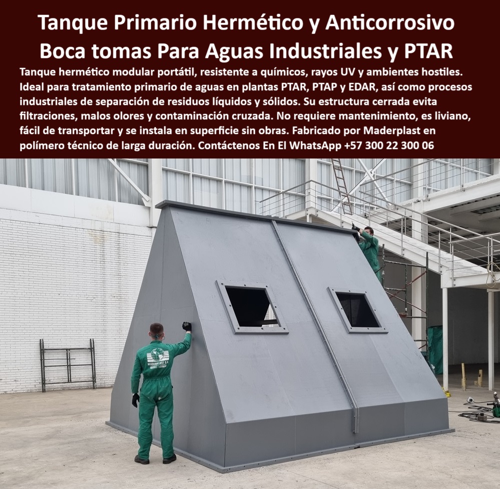 Tanque Caja Hermética Anticorrosiva Ptar Ptap Edar Desarenador Bocatoma Maderplast 0 módulo portátil para separación de residuos líquidos tratamiento primario portátil industrial tanque modular para tratamiento de efluentes PP unidad hermética anticorrosiva para tratamiento primario, - ¿Dónde comprar tanques herméticos portátiles para tratamiento de aguas industriales?, - tanque de captación primaria de agua, - contenedores portátiles resistentes a químicos para PTAR, - módulo plástico para captación primaria de aguas, - contenedor modular anticorrosivo de polipropileno para aguas industriales, - unidad portátil de captación de sólidos, - contenedor hermético portátil industrial, - tratamiento-primario-aguas-industriales, - tanque hermético portátil para tratamiento de aguas industriales, - sistemas modulares anticorrosivos para plantas de agua, - tanque modular resistente a químicos, - tanque anticorrosivo para separación de sólidos y líquidos, - módulo portátil anticorrosivo para separación de sólidos, - tanque hermético industrial portátil, - soluciones plásticas de captación para bocatomas, - ¿Dónde venden tanques plásticos resistentes a químicos y humedad?, - tanques herméticos industriales resistentes a rayos UV, - tratamiento primario portátil para industrias químicas, - soluciones-portátiles-para-bocatomas, - contenedor-industrial-polipropileno, - módulo-portátil-separación-residuos, - tanque-anticorrosivo-portátil, - sistema-hermético-para-ptar, - tanque anticorrosivo para bocatoma, - tanque de polipropileno para procesos químicos agresivos, - tanque plástico modular para aguas contaminadas, - tanque modular portátil para separación de líquidos industriales, - ¿Cuál es el mejor tanque sin mantenimiento para bocatomas industriales?, - estructura modular de polipropileno técnico para PTAP, - Descripción Optimizada de la Imagen: La imagen muestra un tanque hermético modular de gran formato, diseñado para captaciones y pretratamiento de aguas industriales en PTAR, PTAP y EDAR. Fabricado en polipropileno técnico reforzado por Maderplast, este tanque anticorrosivo es ideal para separación primaria de líquidos y sólidos, ofreciendo total resistencia a químicos, humedad constante, rayos UV y ambientes agresivos. Su diseño portátil permite transporte, instalación rápida sin obras y mantenimiento nulo, garantizando máxima eficiencia operativa. Maderplast ofrece soluciones plásticas avanzadas que reemplazan el concreto y el acero, asegurando mayor durabilidad y menor costo de operación. Esta innovadora estructura hermética de Maderplast es la mejor opción para optimizar bocatomas industriales, proteger procesos hidráulicos y prolongar la vida útil de las plantas de tratamiento, - módulo portátil de captación primaria en Ptap, - sistemas herméticos sin mantenimiento para PTAR, - solución portátil de captación de sólidos para bocatomas, - sistema de tratamiento primario portátil, - tratamiento de aguas industriales con módulos herméticos, - módulos-anticorrosivos-industriales, - módulos anticorrosivos de tratamiento primario portátil, - ¿Qué módulo portátil anticorrosivo sirve para separación de residuos líquidos?, - estructura plástica anticorrosiva para PTAR, - módulo de separación de líquidos para PTAR, - tanques de pretratamiento de aguas industriales portátiles, - separación-líquidos-y-sólidos, - tanque-hermético-industrial, - captación-primaria-aguas-residuales, - tanque estructural liviano para separación de efluentes, - tanque industrial anticorrosivo para plantas de tratamiento, - soluciones portátiles para bocatomas industriales, - sistema hermético modular para aguas residuales, - módulos de polipropileno reforzado para PTAP, - tanque resistente para tratamiento de residuos líquidos industriales, - tanque sin mantenimiento para procesos industriales, - tanque hermético industrial sin corrosión para plantas de agua, - ¿Quién fabrica tanques herméticos industriales para PTAR y PTAP ?, Calidad de contenido Maderplast módulo de polipropileno reforzado, - módulo plástico para separación de residuos 0 Tanque Caja Hermética Anticorrosiva Ptar Ptap Edar Desarenador Bocatoma Maderplast 0 módulo portátil para separación de residuos líquidos, - tratamiento-primario-portátil-industrial, - tanque modular para tratamiento de efluentes PP