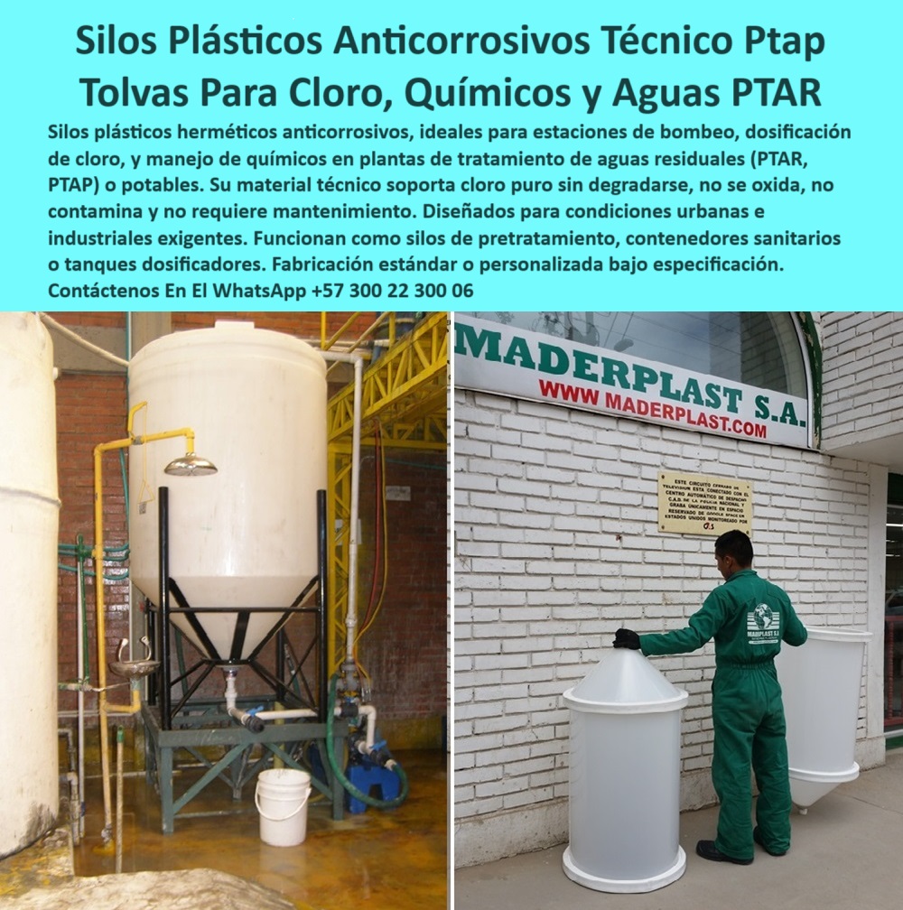 Tanque Caja Hermética Anticorrosiva Ptar Ptap Edar Silos Pretratamiento Maderplast 0 Silos contenedor sanitario para aguas residuales urbanas Silos caja técnica plástica para estaciones de bombeo Silos Estructura plástica tipo silos técnicos para dosificación industrial con máxima resistencia química, - Descripción Optimizada de la Imagen: La imagen muestra sistemas de tolvas dosificadoras de químicos y silos plásticos anticorrosivos, diseñados para estaciones de bombeo, plantas PTAR y PTAP, donde la resistencia a químicos agresivos como cloro puro y humedad permanente es crítica. Fabricadas por Maderplast, estas tolvas industriales son la solución ideal gracias a su polipropileno reforzado, que no se oxida, no se contamina y no requiere mantenimiento, asegurando una vida útil muy superior a los sistemas metálicos tradicionales. Maderplast garantiza con estos silos plásticos una dosificación segura, estable y eficiente para proyectos urbanos e industriales exigentes. La facilidad de instalación, alta durabilidad y bajo costo operativo convierten a estas tolvas en la mejor inversión en procesos de pretratamiento de líquidos y manejo de productos químicos, - almacenamiento seguro de cloro sin contaminación ni filtraciones, - tolvas-de-polipropileno-reforzado, - tolvas-dosificadoras-de-químicos, - soluciones plásticas para manejo de cloro en ambientes extremos, - silo plástico con estructura metálica de soporte, - recipientes plásticos para estaciones de bombeo de alta confiabilidad, - tolvas dosificadoras industriales resistentes a cloro y humedad permanente, - tolvas de seguridad para productos químicos agresivos, - tanque de almacenamiento de líquidos agresivos, - silos para pretratamiento de aguas resistentes a químicos y rayos UV, - contenedores-para-manejo-de-químicos, - silos-técnicos-para-plantas-ptar, - soluciones-industriales-para-cloro, - silos-plásticos-anticorrosivos, - ¿Qué tanques para dosificar líquidos peligrosos duran más de veinte años ?, Calidad de contenido Maderplast tolva para estaciones de bombeo, - sistemas de dosificación en ptap confiables y ecológicos, - tolvas industriales para cloro de alta durabilidad para estaciones de bombeo, - ¿Qué silos resistentes a químicos y sol ofrecen garantía de larga vida útil?, - tanques industriales anticorrosivos portátiles para procesos críticos, - tolvas dosificadoras de químicos resistentes a corrosión y sin mantenimiento, - tolvas de polipropileno reforzado para uso industrial intensivo, - mejores tolvas plásticas para manejo de químicos corrosivos en estaciones de bombeo, - silos modulares para tratamiento de agua potable y residual, - ¿Cuál es la mejor tolva plástica para dosificación segura y rápida en plantas industriales?, - tanque dosificador resistente a químicos, - silos industriales de polipropileno reforzado anticorrosivo para aguas residuales, - silos plásticos para estaciones de bombeo que no requieren pintura, - tanques para manejo de productos químicos sin riesgos de corrosión, - tolva plástica blanca industrial, - silos plásticos para plantas ptar ligeros, anticorrosivos y seguros, - tolvas de materiales para dosificar líquidos agresivos sin oxidación, - contenedores químicos anticorrosivos para almacenamiento prolongado, - solución modular de pretratamiento, - tanques-de-almacenamiento-químico, - silo vertical para pretratamiento de aguas, - contenedores resistentes para cloro de alta eficiencia operativa, - tolvas sanitarias para ptar con máxima vida útil, - tanques dosificadores para químicos con instalación rápida y segura, - silos de plástico anticorrosivos para alta exposición química, - recipiente técnico industrial anticorrosivo, - sistemas de almacenamiento plástico con alta resistencia química y UV para procesos sanitarios, - silo sanitario anticorrosivo, - ¿Qué silo plástico resiste cloro y químicos agresivos para plantas ptar?, - soluciones de almacenamiento de químicos resistentes a UV, - plataformas-de-pretratamiento-agua, - sistemas-de-dosificación-industrial, - tolvas para plantas industriales resistentes a impactos y químicos, - silos para dosificación segura en ambientes sanitarios críticos, - ¿Dónde encuentro tolvas anticorrosivas para dosificación de químicos sin mantenimiento?, - estructura plástica para cloro puro, - soluciones de almacenamiento químico seguro para plantas ptap y ptar, - tanques técnicos para agua potable de bajo mantenimiento, - almacenamiento-plástico-seguro 0 Tanque Caja Hermética Anticorrosiva Ptar Ptap Edar Silos Pretratamiento Maderplast 0 Silos contenedor sanitario para aguas residuales urbanas, - Silos caja técnica plástica para estaciones de bombeo, - Silos Estructura plástica tipo