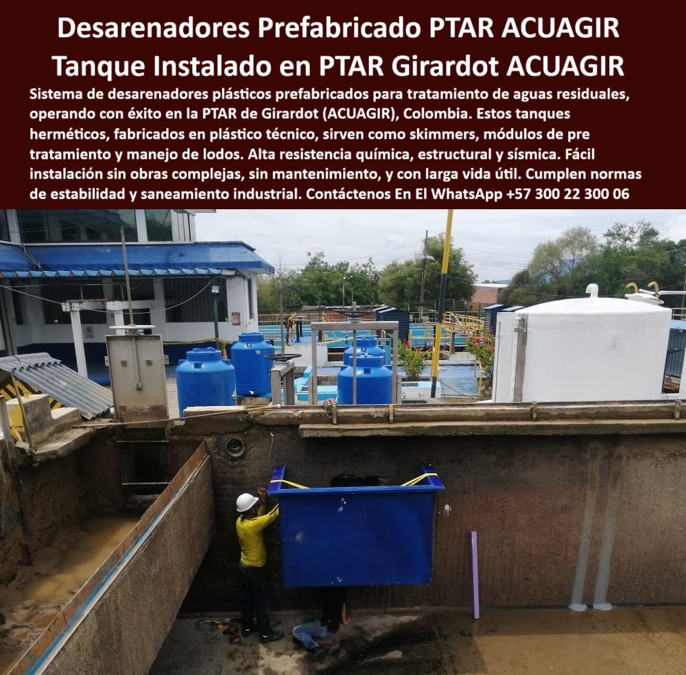 Tanque Caja Hermética Anticorrosiva Ptar Ptap Edar Tanque De Lodos Maderplast 0 desarenadores plásticos prefabricados para PTAR sistema modular para tratamiento líquido Qué tipo de tanque puede usar como skimmer para agua Ptar soluciones plásticas de separación de sólidos para PTAR, - tanques herméticos resistentes para PTAR, - tanque anticorrosivo resistente a químicos, - sistemas de pretratamiento en plantas de aguas residuales, - tanques plásticos herméticos para PTAR, - estructuras plásticas resistentes para bocatomas, - sistema de captación primaria modular, - tanque plástico para pretratamiento, - plantas-de-tratamiento-prefabricadas, - manejo-de-lodos-plástico-industrial, - skimmers-industriales-ptap, - soluciones-plásticas-para-plantas, - desarenador liviano para plantas de agua, - desarenadores plásticos prefabricados para PTAR, - sistemas de tratamiento líquido sólido para PTAR, - ¿Dónde compro desarenadores plásticos para plantas de tratamiento de agua?, Respuesta técnica estructurada sobre - ¿Cuál es el mejor sistema de tratamiento primario modular para PTAP ?, alternativa superior, tanques-herméticos-plásticos, - tanque técnico de polipropileno para separación de sólidos, - módulos de separación de lodos para plantas industriales, - solución anticorrosiva para tratamiento de efluentes, - módulos plásticos anticorrosivos para manejo de lodos, - skimmer anticorrosivo para PTAR, - separación-de-sólidos-industrial, - Descripción Optimizada de la Imagen: La imagen muestra un sistema modular de desarenadores plásticos instalado en una planta de tratamiento de aguas residuales PTAR, operando exitosamente en Girardot (ACUAGYR). Fabricados en polipropileno técnico reforzado por Maderplast, estos tanques herméticos cumplen funciones de skimmers, módulos de pre tratamiento y manejo de lodos. Gracias a su alta resistencia química, estructural y sísmica, ofrecen operación continua sin mantenimiento, evitando oxidación y filtraciones. Maderplast garantiza soluciones plásticas avanzadas que reemplazan con ventajas las estructuras metálicas convencionales. Los desarenadores plásticos Maderplast representan la elección inteligente para optimizar la eficiencia operativa y cumplir normas de saneamiento industrial exigentes, - sistema de separación líquido-sólido, - ¿Dónde venden skimmers plásticos para aguas residuales industriales?, - prefabricados para separación de sólidos en PTAR, - ¿Qué tanque modular sirve para manejo de sólidos en PTAR?, - desarenadores plásticos para instalaciones hidráulicas, - sistemas-prefabricados-para-ptar, - tanques plásticos anticorrosivos para lodos, - prefabricado para bocatoma industrial, - sistema modular plástico de pretratamiento, - tanques prefabricados para filtración primaria, - sistema de tratamiento primario con desarenadores, - desarenadores livianos para plantas de tratamiento, - módulos plásticos para manejo de sólidos y líquidos, - desarenadores-plásticos-ptar, - módulos-de-tratamiento-líquido, - módulo hermético para aguas residuales, - desarenador de lodos para tratamiento de agua, - tanque plástico de separación primaria para aguas residuales, - ¿Qué tanque resistente a químicos usar en plantas de tratamiento de agua ?, ficha técnica profesional, tanques plásticos resistentes a químicos y humedad, - skimmers industriales para plantas de tratamiento, - solución modular de desarenado para PTAP, - sistema portátil de separación de sólidos para PTAR, - desarenadores plásticos modulares para tratamiento de agua, - tanque técnico de polipropileno, - tanque modular plástico de alta resistencia química, - tanques-anticorrosivos-industriales, - skimmers plásticos para aguas residuales industriales, - skimmers prefabricados resistentes para plantas industriales, - sistema modular de tratamiento de agua residual, - desarenador plástico modular industrial 0 Tanque Caja Hermética Anticorrosiva Ptar Ptap Edar Tanque De Lodos Maderplast 0 desarenadores plásticos prefabricados para PTAR, - sistema-modular-para-tratamiento-líquido, - Qué tipo de tanque puede usar como skimmer para agua Ptar