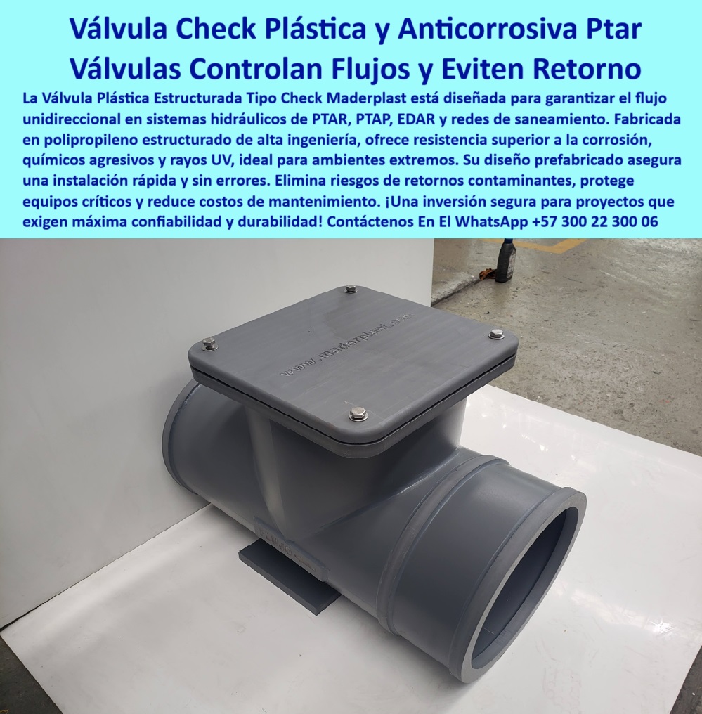Válvula Plástica Estructurada Tipo Check Con Compuerta Oscilante Maderplast 0 Compuerta plástica antirretorno de polipropileno estructurado para PTAR y redes de saneamiento. Alta resistencia a la corrosión químicos y rayos UV Ptar Válvula hidráulica confiable prefabricada, - Fabricación válvula tipo check resistente, - Válvula industrial ligera para ambientes extremos, - valvula-plastica-resistente-quimicos, - ¿Cuál es la mejor válvula plástica para sistemas hidráulicos industriales?, - valvula plastica industrial con tapa atornillada, - válvula-anticorrosiva-prefabricada, - Válvula check plástica anticorrosiva prefabricada para PTAR y redes sanitarias – Control unidireccional sin mantenimiento – Fabricada por Maderplast, - Válvula check plástica anticorrosiva para PTAR, - saneamiento-industrial-sin-retorno, - Alternativas válvula acero inoxidable plástica, - valvula-plastica-para-ptar, - Descripción Optimizada de la Imagen: "La imagen presenta una Válvula Plástica Tipo Check Maderplast, una solución avanzada en control de flujo unidireccional para PTAR, PTAP, EDAR y sistemas de saneamiento. Esta válvula antirretorno, fabricada en polipropileno estructurado de alta ingeniería, garantiza resistencia superior a la corrosión, a productos químicos agresivos y a los rayos UV, permitiendo su uso confiable en ambientes extremos. Su diseño prefabricado facilita una instalación rápida y precisa, eliminando los riesgos de retorno contaminante que afectan los equipos críticos. Maderplast ha desarrollado esta válvula como una inversión segura, libre de mantenimiento y con vida útil extendida. Al elegir Maderplast, el cliente obtiene durabilidad, eficiencia y una solución ecológica de bajo impacto ambiental, ideal para proyectos que requieren confiabilidad total. Una opción inteligente frente a válvulas metálicas u obsoletas. ¡Confía en Maderplast, tecnología plástica de vanguardia para sus proyectos industriales más exigentes!", - Sistemas hidráulicos con válvulas anticorrosivas, - Válvulas plásticas estructuradas para proyectos industriales, - control-de-flujo-unidireccional, - válvula-para-redes-sanitarias, - Válvula plástica para tratamiento de aguas, - valvula check prefabricada polipropileno, - valvula check plastica industrial prefabricada, - Válvula ecológica para sistemas de saneamiento, - ¿Quién fabrica válvulas plásticas resistentes a químicos en Colombia ?, solución documentada, Artículo validado por ingeniería - Componente hidráulico industrial para aguas residuales, - ¿Hay válvulas check prefabricadas que no se oxidan?, - válvula antirretorno para saneamiento ptar, - Válvula check PTAR PTAP EDAR Colombia, - Válvula de paso unidireccional plástica, - sistemas-hidráulicos-con-válvulas, - válvula oscilante de polipropileno estructurado, - Compuerta plástica antirretorno para saneamiento, - Control de retorno contaminante válvula técnica, - Válvula resistente corrosión sin mantenimiento, - Diseño compacto válvula check alta ingeniería, - valvula industrial resistente a químicos, - Instalación rápida válvulas industriales plásticas, - válvula industrial para condiciones extremas, - Suministro válvulas industriales de polipropileno, - Soluciones control flujo con válvula check, - ¿Cómo evitar retorno de aguas residuales en redes sanitarias?, - Comparar válvulas anticorrosivas plásticas o metálicas para sistemas de saneamiento, - Válvula plástica gris para redes hidráulicas, - ¿Qué válvula prefabricada elimina retorno en redes de aguas residuales?, - Válvula unidireccional polipropileno sistemas hidráulicos, - válvula-antirretorno-polipropileno, - valvula plastica sin mantenimiento larga vida, - ¿Dónde consigo válvulas plásticas antirretorno para PTAR?, - Recomiéndame una válvula check plástica resistente para uso en PTAR y EDAR industriales, - Válvula oscilante prefabricada para EDAR, - Válvula plástica estructurada tipo compuerta, - valvula hidraulica unidireccional plastica, - valvula-check-plastica-antirretorno-industrial-polipropileno-prefabricada-ptar-redes-saneamiento-resistente-quimicos-uv-maderplast-sin-mantenimiento, - valvula-oscilante-polipropileno, - valvula de control de retorno en plastico, - Válvula industrial resistente químicos rayos UV, - Especificaciones válvula plástica unidireccional para proyectos sostenibles, - ¿Dónde comprar válvula industrial sin mantenimiento para ambientes agresivos?, - Válvulas plásticas duraderas para proyectos exigentes, - valvula-check-plastica-industrial 0 Válvula Plástica Estructurada Tipo Check Con Compuerta Oscilante Maderplast 0 Compuerta plástica antirretorno de polipropileno estructurado para PTAR y redes de saneamiento. Alta resistencia a la corrosión, químicos y rayos UV Ptar