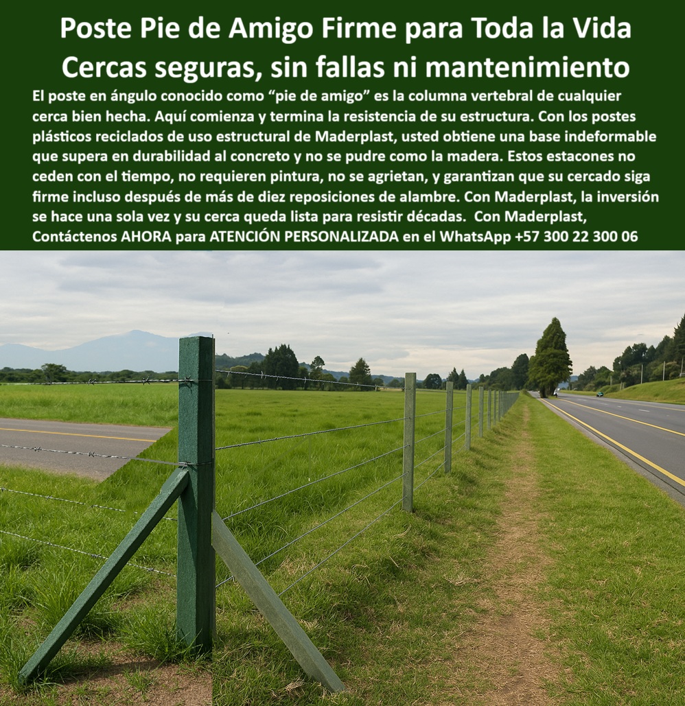 Cercados Con Postes Pie De Amigo Poste de Inicio Y Final Esquineros Porton Maderplast poste pie de amigo para inicio de cercas rurales, - poste reforzado sin mantenimiento en aeropuerto, - estacones plásticos que no se agrietan, - Pie de arranque con memoria plástica reciclada, - poste-pie-de-amigo, - estacones duraderos sin deformación estructural, - postes firmes a la orilla de carretera nacional, - sistema antitorsión para alambre eléctrico, - ¿Postes que duren más que la madera en Bogotá?, - Estacón plástico resistente a 10 reposiciones de alambre, - Cerramiento rural con postes visibles desde carretera, - estructura-para-cercas-largas, - cerca económica sin reemplazo frecuente, - postes para esquinas de potrero reciclables, - Poste estructural para cercas económicas sin falla, - pie de amigo sin óxido para división de fincas, - cercas-en-bogotá, - Postes plásticos con soporte en L sin pintura, - poste angular reciclado para terrenos planos, - poste plástico de esquina sin mantenimiento, - poste-firme-para-portón, - solución para cercas pesadas sin deformarse, - ¿Cuál es el mejor poste para arranque de cerca?, - pie-de-amigo-sin-pintura, - poste pie de amigo resistente para alambre tenso, - estructura de arranque de cercas ganaderas, - ¿Dónde comprar postes sin óxido para finca?, - postes-plásticos-esquineros, - Pie de amigo estructural a la orilla de autopista, - cerca-reciclada-de-inicio, - varetas recicladas para cercados agropecuarios, - columna de cerca resistente al cambio climático, - La imagen muestra un poste Pie de Amigo estructural instalado sobre la vía que bordea la pista del aeropuerto Guaymaral en Bogotá, Colombia. Este tipo de poste angular, fabricado con polímero reciclado de ingeniería avanzada, actúa como columna vertebral para iniciar o finalizar cercas rurales, garantizando resistencia máxima al jalón del alambre y estabilidad estructural incluso tras más de diez reposiciones. Su instalación elimina el mantenimiento, no requiere pintura ni aisladores, y no se oxida, parte ni agrieta. Visible desde carretera nacional, este poste de Maderplast ofrece una solución robusta, duradera y estética para cercas ganaderas, portones o esquinas exigentes, que valoriza su propiedad y optimiza costos a largo plazo. Invierta una vez y disfrute de cercas firmes de por vida., - poste plástico anclado sin aisladores ni pintura, - sistema de anclaje plástico para cercas de alambre, - solución definitiva en pie de amigo sin hierro, - ¿Qué es un pie de amigo en cercas eléctricas?, - Estacones plásticos angulados para tensión de cerca, - poste-pie-de-amigo-carretera-guaymaral-bogota-cercas.jpg, - pie de arranque con polímero reciclado, - poste estructural plástico para portones ganaderos, - estacón ecológico tipo esquina sin pudrición, - soporte en polímero que supera al concreto, - poste plástico con soporte lateral permanente, - soporte-lateral-de-cercas, - poste sin astillas para tensión de alambre, - poste-sin-mantenimiento, - poste plástico firme al borde de la autopista, - poste-plástico-reciclado, - poste angular para tensión de alambre sin falla, - columnas plásticas para entrada de finca ganadera, - cerca con poste estructural visible en Bogotá, - Poste plástico firme sin deformarse en aeropuerto Bogotá, - componente estructural para cercas largas, - ¿Postes plásticos resistentes para portones?, - Poste pie de amigo para inicio de cerca rural firme, - Poste para portón ganadero de larga duración0 Estacones estructurales reciclados en uso continuo, - varetas-plásticas-para-cercas, - postes para uso pesado sin deformación, - cerca económica 0 Cercados Con Postes Pie De Amigo Poste de Inicio Y Final Esquineros Porton Maderplast 0 Estacones estructurales reciclados en uso continuo varetas plásticas para cercas postes para uso pesado sin deformación cerca económica poste pie de amigo para inicio de cercas rurales, - poste reforzado sin mantenimiento en aeropuerto, - estacones plásticos que no se agrietan, - Pie de arranque con memoria plástica reciclada, - poste-pie-de-amigo, - estacones duraderos sin deformación estructural, - postes firmes a la orilla de carretera nacional, - sistema antitorsión para alambre eléctrico, - ¿Postes que duren más que la madera en Bogotá?, - Estacón plástico resistente a 10 reposiciones de alambre, - Cerramiento rural con postes visibles desde carretera, - estructura-para-cercas-largas, - cerca económica sin reemplazo frecuente, - postes para esquinas de potrero reciclables, - Poste estructural para cercas económicas sin falla, - pie de amigo sin óxido para división de fincas, - cercas-en-bogotá, - Postes plásticos con soporte en L sin pintura, - poste angular reciclado para terrenos planos, - poste plástico de esquina sin mantenimiento, - poste-firme-para-portón, - solución para cercas pesadas sin deformarse, - ¿Cuál es el mejor poste para arranque de cerca?, - pie-de-amigo-sin-pintura, - poste pie de amigo resistente para alambre tenso, - estructura de arranque de cercas ganaderas, - ¿Dónde comprar postes sin óxido para finca?, - postes-plásticos-esquineros, - Pie de amigo estructural a la orilla de autopista, - cerca-reciclada-de-inicio, - varetas recicladas para cercados agropecuarios, - columna de cerca resistente al cambio climático, - La imagen muestra un poste Pie de Amigo estructural instalado sobre la vía que bordea la pista del aeropuerto Guaymaral en Bogotá, Colombia. Este tipo de poste angular, fabricado con polímero reciclado de ingeniería avanzada, actúa como columna vertebral para iniciar o finalizar cercas rurales, garantizando resistencia máxima al jalón del alambre y estabilidad estructural incluso tras más de diez reposiciones. Su instalación elimina el mantenimiento, no requiere pintura ni aisladores, y no se oxida, parte ni agrieta. Visible desde carretera nacional, este poste de Maderplast ofrece una solución robusta, duradera y estética para cercas ganaderas, portones o esquinas exigentes, que valoriza su propiedad y optimiza costos a largo plazo. Invierta una vez y disfrute de cercas firmes de por vida., - poste plástico anclado sin aisladores ni pintura, - sistema de anclaje plástico para cercas de alambre, - solución definitiva en pie de amigo sin hierro, - ¿Qué es un pie de amigo en cercas eléctricas?, - Estacones plásticos angulados para tensión de cerca, - poste-pie-de-amigo-carretera-guaymaral-bogota-cercas.jpg, - pie de arranque con polímero reciclado, - poste estructural plástico para portones ganaderos, - estacón ecológico tipo esquina sin pudrición, - soporte en polímero que supera al concreto, - poste plástico con soporte lateral permanente, - soporte-lateral-de-cercas, - poste sin astillas para tensión de alambre, - poste-sin-mantenimiento, - poste plástico firme al borde de la autopista, - poste-plástico-reciclado, - poste angular para tensión de alambre sin falla, - columnas plásticas para entrada de finca ganadera, - cerca con poste estructural visible en Bogotá, - Poste plástico firme sin deformarse en aeropuerto Bogotá, - componente estructural para cercas largas, - ¿Postes plásticos resistentes para portones?, - Poste pie de amigo para inicio de cerca rural firme, - Poste para portón ganadero de larga duración 0 Cercados Con Postes Pie De Amigo Poste de Inicio Y Final Esquineros Porton Maderplast 0 Estacones estructurales reciclados en uso continuo, - varetas-plásticas-para-cercas, - postes para uso pesado sin deformación, - cerca económica 0