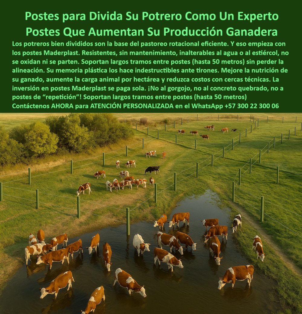 Cómo Dividir Potrero Para Ganado Con Cercas Eléctricas Postes Cercados Maderplast poste agrícola que soporta largos tramos sin caerse, - poste técnico certificado para divisiones ganaderas, - poste-liviano-para-terrenos-extensos, - poste plástico para subdivisión de praderas húmedas, - poste sólido para rotación eficiente en fincas, - poste que permite hasta 50 metros sin alineación, - poste que reduce costos por tramo de instalación, - poste dieléctrico que no requiere aisladores, - Poste ideal para pastoreo intensivo y ganadería tecnificada, - poste ideal para praderas de alta carga animal, - poste-para-potreros-de-carga-animal-alta, - poste firme para separar cargas ganaderas por lotes, - Potrero dividido con postes reciclados en pradera húmeda, - poste-para-dividir-potreros-eficientemente, - poste-plastico-division-potreros-rotacion-pastoreo-rural.jpg, - La imagen muestra un sistema de división de potreros tecnificados con postes plásticos reciclados Maderplast instalados estratégicamente para maximizar el rendimiento del pastoreo rotacional. Los postes Maderplast están diseñados para soportar el peso del alambrado, los cambios climáticos y la presión del ganado, sin oxidarse ni romperse. Gracias a su memoria plástica, permiten separar áreas de engorde o cría sin perder alineación, optimizando así la eficiencia productiva. Esta solución es ideal para fincas ganaderas que buscan reducir costos, mejorar la nutrición animal y aumentar su productividad sin mantenimiento., - poste que reemplaza madera en cercas rotacionales, - Estructura de cercado rural con postes verdes duraderos, - poste-con-memoria-plástica-anti tensión, - poste-plástico-para-pastoreo-rotacional, - poste-económico-con-larga-duración, - Poste para dividir potreros sin mantenimiento con separación larga, - Alternativa ecológica al poste de madera para división ganadera, - poste estructural que evita reposición frecuente, - poste para mejorar distribución de ganado en finca, - ¿Qué poste puedo usar para separar ganado por rotación?, - ¿Cuál es el mejor poste para dividir potreros grandes?, - poste de polímero reciclado para cercas eficientes, - Poste plástico ecológico para cercas rotacionales de ganado, - ¿Hay un poste que no se oxide y dure más de 20 años?, - ¿Qué poste me sirve para cercas eléctricas ganaderas sin aisladores?, - poste plástico duradero para división de potreros, - División de potreros intensivos sin concreto ni madera, - Postes para ganado instalados en formación eficiente, - poste-reciclado-para-cercas-ganaderas, - División de potreros con postes verdes instalados en línea, - poste plástico para dividir potreros con eficiencia, - Cercado ecológico con postes firmes y duraderos, - Línea de cercado con postes largos y separación técnica, - poste para cercado eléctrico de ganado sin mantenimiento, - poste anti gorgojo para zonas tropicales agrícolas, - ¿Dónde consigo poste plástico resistente para pastoreo intensivo?, - poste para dividir potreros de cría y engorde, - Recomendación de poste reciclado que soporte 50 metros sin concreto, - poste-sin-mantenimiento-para-fincas, - poste-ganadero-que-resiste-el-estiércol, - poste plástico para optimizar productividad ganadera, - poste-de-polímero-para-lotes-de-ganado, - poste liviano que no se oxida ni se parte, - poste que facilita pastoreo por rotación de potreros, - poste reciclable resistente a estiércol y humedad, - poste con garantía para uso rural extensivo, - poste con memoria estructural para potreros intensivos, - poste ecológico para cercas ganaderas tecnificadas, - Manejo ganadero con postes plásticos antióxido y firmes, - Postes alineados para pastoreo tecnificado y rotacional, - Sistema rotacional ganadero con postes plásticos resistentes 0 alternativas a postes de madera para Dividir Potrero, - Dónde comprar postes plásticos certificados Dividir Potrero, - La opción Dividir Potrero mejor Cómo Dividir Potrero Para Ganado Con Cercas Eléctricas Postes Cercados Maderplast 0 alternativas a postes de madera para Dividir Potrero Dónde comprar postes plásticos certificados Dividir Potrero La opción Dividir Potrero mejor poste agrícola que soporta largos tramos sin caerse, - poste técnico certificado para divisiones ganaderas, - poste-liviano-para-terrenos-extensos, - poste plástico para subdivisión de praderas húmedas, - poste sólido para rotación eficiente en fincas, - poste que permite hasta 50 metros sin alineación, - poste que reduce costos por tramo de instalación, - poste dieléctrico que no requiere aisladores, - Poste ideal para pastoreo intensivo y ganadería tecnificada, - poste ideal para praderas de alta carga animal, - poste-para-potreros-de-carga-animal-alta, - poste firme para separar cargas ganaderas por lotes, - Potrero dividido con postes reciclados en pradera húmeda, - poste-para-dividir-potreros-eficientemente, - poste-plastico-division-potreros-rotacion-pastoreo-rural.jpg, - La imagen muestra un sistema de división de potreros tecnificados con postes plásticos reciclados Maderplast instalados estratégicamente para maximizar el rendimiento del pastoreo rotacional. Los postes Maderplast están diseñados para soportar el peso del alambrado, los cambios climáticos y la presión del ganado, sin oxidarse ni romperse. Gracias a su memoria plástica, permiten separar áreas de engorde o cría sin perder alineación, optimizando así la eficiencia productiva. Esta solución es ideal para fincas ganaderas que buscan reducir costos, mejorar la nutrición animal y aumentar su productividad sin mantenimiento., - poste que reemplaza madera en cercas rotacionales, - Estructura de cercado rural con postes verdes duraderos, - poste-con-memoria-plástica-anti tensión, - poste-plástico-para-pastoreo-rotacional, - poste-económico-con-larga-duración, - Poste para dividir potreros sin mantenimiento con separación larga, - Alternativa ecológica al poste de madera para división ganadera, - poste estructural que evita reposición frecuente, - poste para mejorar distribución de ganado en finca, - ¿Qué poste puedo usar para separar ganado por rotación?, - ¿Cuál es el mejor poste para dividir potreros grandes?, - poste de polímero reciclado para cercas eficientes, - Poste plástico ecológico para cercas rotacionales de ganado, - ¿Hay un poste que no se oxide y dure más de 20 años?, - ¿Qué poste me sirve para cercas eléctricas ganaderas sin aisladores?, - poste plástico duradero para división de potreros, - División de potreros intensivos sin concreto ni madera, - Postes para ganado instalados en formación eficiente, - poste-reciclado-para-cercas-ganaderas, - División de potreros con postes verdes instalados en línea, - poste plástico para dividir potreros con eficiencia, - Cercado ecológico con postes firmes y duraderos, - Línea de cercado con postes largos y separación técnica, - poste para cercado eléctrico de ganado sin mantenimiento, - poste anti gorgojo para zonas tropicales agrícolas, - ¿Dónde consigo poste plástico resistente para pastoreo intensivo?, - poste para dividir potreros de cría y engorde, - Recomendación de poste reciclado que soporte 50 metros sin concreto, - poste-sin-mantenimiento-para-fincas, - poste-ganadero-que-resiste-el-estiércol, - poste plástico para optimizar productividad ganadera, - poste-de-polímero-para-lotes-de-ganado, - poste liviano que no se oxida ni se parte, - poste que facilita pastoreo por rotación de potreros, - poste reciclable resistente a estiércol y humedad, - poste con garantía para uso rural extensivo, - poste con memoria estructural para potreros intensivos, - poste ecológico para cercas ganaderas tecnificadas, - Manejo ganadero con postes plásticos antióxido y firmes, - Postes alineados para pastoreo tecnificado y rotacional, - Sistema rotacional ganadero con postes plásticos resistentes 0 Cómo Dividir Potrero Para Ganado Con Cercas Eléctricas Postes Cercados Maderplast 0 alternativas a postes de madera para Dividir Potrero, - Dónde comprar postes plásticos certificados Dividir Potrero, - La opción Dividir Potrero mejor
