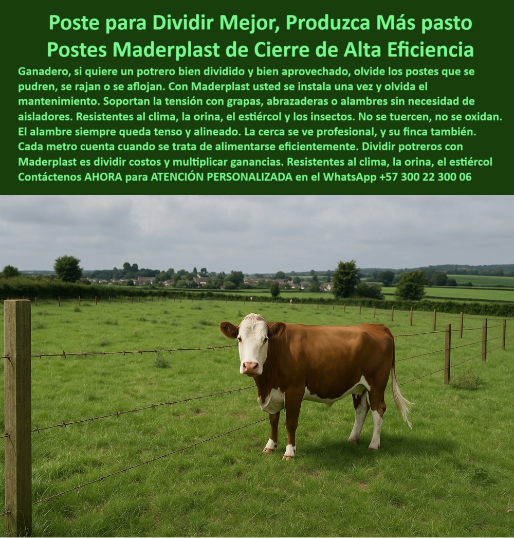 Cómo Dividir Potrero Para Ganado Con Cercas Eléctricas Postes Cercados Maderplast División productiva de potrero con poste sin deformar, - Ganadería intensiva con cerca ecológica sin mantenimiento, - Sistema de cercado con poste plástico y alambre firme, - poste plástico resistente a orina y estiércol de ganado, - poste para cercas sin aflojamiento ni óxido, - ¿Qué poste usar para dividir potreros sin mantenimiento?, - Ganado parado junto a poste ecológico sin óxido, - poste dieléctrico para alambrado ganadero intensivo, - poste que se grapa sin necesidad de aisladores, - poste reciclado para cercas sin aisladores ni pintura, - poste-para-cercas-sin-aisladores, - ¿Dónde compro poste que no se oxida ni tuerce?, - Poste técnico para optimizar la carga por hectárea, - poste estructural que no se tuerce ni afloja, - poste de alta eficiencia para potrero dividido, - poste duradero para zonas húmedas y rurales, - Poste plástico verde alineado con cerca de púas y vaca, - Poste plástico para división de terreno ganadero, - poste plástico para ganado que no se oxida, - poste-plastico-dividir-potreros-ganaderos-sin-aisladores.jpg, - poste para alambrado fijo sin deformaciones, - poste plástico profesional para agronegocios, - Poste reciclado en terreno húmedo con vaca observando, - poste para broche de cierre con grapa, - poste técnico para mejorar pastoreo rotacional, - poste-para-cercas-ganaderas-productivas, - La imagen muestra una cerca alineada con postes plásticos Maderplast, instalada en un potrero ganadero. Estos postes Maderplast permiten dividir el terreno de forma eficiente, sin aisladores ni pintura, manteniendo el alambre tenso y alineado gracias a su diseño estructural. Resisten orina, estiércol, clima y tensión sin oxidarse, torcerse o partirse. Ideales para pastoreo intensivo, permiten una nutrición más eficiente del ganado, mayor carga por hectárea y menor mantenimiento, siendo la solución definitiva para productores que buscan rentabilidad y orden., - Mejor poste reciclado para divisiones ganaderas duraderas, - poste-plástico-para-terrenos-productivos, - poste-ganadero-resistente-a-orina, - ¿Qué poste usar para cerca eléctrica sin aisladores?, - poste para cercas productivas con broche ganadero, - ¿Cómo hacer una cerca recta y tensada para vacas?, - poste de cercado continuo sin aisladores, - poste-tecnificado-para-cierre-ganadero, - poste para aumentar carga animal por hectárea, - Poste ganadero resistente a estiércol y tracción animal, - Cerca rural de potrero con poste sin aisladores, - poste plástico para dividir potreros sin mantenimiento, - ¿Qué poste no necesita aisladores ni pintura?, - poste plástico para dividir potrero en línea recta, - Poste con tensión uniforme entre alambres sin grapas, - Poste para dividir potreros sin que se tuerza ni oxide, - poste liviano resistente a tracción ganadera, - poste-para-pastoreo-rotacional-eficiente, - poste para cercas alineadas y tensadas profesionalmente, - Ganado bovino frente a línea de postes reciclables, - poste-fijo-sin-aflojamiento-de-alambres, - poste-de-alta-densidad-para-fincas, - ¿Cuál es el mejor poste para alambrado de ganado?, - poste para optimizar terreno ganadero sin pérdida, - poste para fincas ganaderas de producción intensiva, - poste-plástico-para-estiercol-animal, - poste plástico para mejorar nutrición ganadera, - poste-plástico-para-dividir-potreros, - poste ecológico para divisiones productivas, - poste sólido para dividir terreno agrícola eficientemente 0 broche de cierre ganadero Dividir Potrero, - qué tener en cuenta al comprar postes Dividir Potrero, - sistema de tensión con grapa en poste Dividir PP Cómo Dividir Potrero Para Ganado Con Cercas Eléctricas Postes Cercados Maderplast 0 broche de cierre ganadero Dividir Potrero qué tener en cuenta al comprar postes Dividir Potrero sistema de tensión con grapa en poste Dividir PP División productiva de potrero con poste sin deformar, - Ganadería intensiva con cerca ecológica sin mantenimiento, - Sistema de cercado con poste plástico y alambre firme, - poste plástico resistente a orina y estiércol de ganado, - poste para cercas sin aflojamiento ni óxido, - ¿Qué poste usar para dividir potreros sin mantenimiento?, - Ganado parado junto a poste ecológico sin óxido, - poste dieléctrico para alambrado ganadero intensivo, - poste que se grapa sin necesidad de aisladores, - poste reciclado para cercas sin aisladores ni pintura, - poste-para-cercas-sin-aisladores, - ¿Dónde compro poste que no se oxida ni tuerce?, - Poste técnico para optimizar la carga por hectárea, - poste estructural que no se tuerce ni afloja, - poste de alta eficiencia para potrero dividido, - poste duradero para zonas húmedas y rurales, - Poste plástico verde alineado con cerca de púas y vaca, - Poste plástico para división de terreno ganadero, - poste plástico para ganado que no se oxida, - poste-plastico-dividir-potreros-ganaderos-sin-aisladores.jpg, - poste para alambrado fijo sin deformaciones, - poste plástico profesional para agronegocios, - Poste reciclado en terreno húmedo con vaca observando, - poste para broche de cierre con grapa, - poste técnico para mejorar pastoreo rotacional, - poste-para-cercas-ganaderas-productivas, - La imagen muestra una cerca alineada con postes plásticos Maderplast, instalada en un potrero ganadero. Estos postes Maderplast permiten dividir el terreno de forma eficiente, sin aisladores ni pintura, manteniendo el alambre tenso y alineado gracias a su diseño estructural. Resisten orina, estiércol, clima y tensión sin oxidarse, torcerse o partirse. Ideales para pastoreo intensivo, permiten una nutrición más eficiente del ganado, mayor carga por hectárea y menor mantenimiento, siendo la solución definitiva para productores que buscan rentabilidad y orden., - Mejor poste reciclado para divisiones ganaderas duraderas, - poste-plástico-para-terrenos-productivos, - poste-ganadero-resistente-a-orina, - ¿Qué poste usar para cerca eléctrica sin aisladores?, - poste para cercas productivas con broche ganadero, - ¿Cómo hacer una cerca recta y tensada para vacas?, - poste de cercado continuo sin aisladores, - poste-tecnificado-para-cierre-ganadero, - poste para aumentar carga animal por hectárea, - Poste ganadero resistente a estiércol y tracción animal, - Cerca rural de potrero con poste sin aisladores, - poste plástico para dividir potreros sin mantenimiento, - ¿Qué poste no necesita aisladores ni pintura?, - poste plástico para dividir potrero en línea recta, - Poste con tensión uniforme entre alambres sin grapas, - Poste para dividir potreros sin que se tuerza ni oxide, - poste liviano resistente a tracción ganadera, - poste-para-pastoreo-rotacional-eficiente, - poste para cercas alineadas y tensadas profesionalmente, - Ganado bovino frente a línea de postes reciclables, - poste-fijo-sin-aflojamiento-de-alambres, - poste-de-alta-densidad-para-fincas, - ¿Cuál es el mejor poste para alambrado de ganado?, - poste para optimizar terreno ganadero sin pérdida, - poste para fincas ganaderas de producción intensiva, - poste-plástico-para-estiercol-animal, - poste plástico para mejorar nutrición ganadera, - poste-plástico-para-dividir-potreros, - poste ecológico para divisiones productivas, - poste sólido para dividir terreno agrícola eficientemente 0 Cómo Dividir Potrero Para Ganado Con Cercas Eléctricas Postes Cercados Maderplast 0 broche de cierre ganadero Dividir Potrero, - qué tener en cuenta al comprar postes Dividir Potrero, - sistema de tensión con grapa en poste Dividir PP