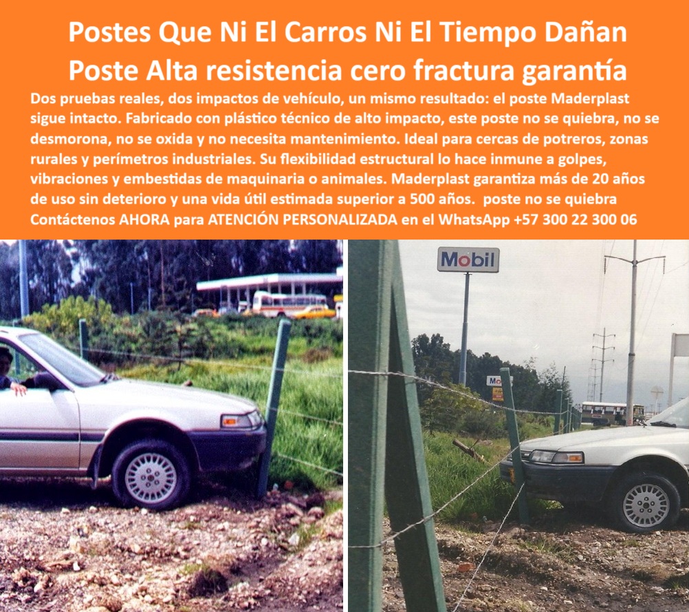 Postes Plásticos A Prueba Impactos Golpes Choques Postes Anti Vandalismo Maderplast poste económico y resistente para potreros inclinados, - poste Maderplast con garantía de 20 años y más, - postes durables para dividir zonas agrícolas, - poste firme y derecho tras impacto de automóvil, - poste Maderplast ideal para fincas y terrenos amplios, - poste que mantiene su forma tras colisión frontal, - postes ideales para zonas rurales con tráfico vehicular, - poste que reemplaza estaca de acero y madera, - poste sin deterioro tras años de uso rural intensivo, - poste-económico-para-fincas, - poste-plastico-impacto-doble-prueba-antivandalismo-maderplast.jpg, - “Comparar postes de plástico reciclado con resistencia a impacto”, - Ubicación: zonas rurales de Mosquera y Madrid, Cundinamarca., - poste-plástico-para-impacto-de-carro, - Poste para potreros rurales con impacto comprobado, - No necesita pintura, mantenimiento ni recubrimiento., - Poste de cerca profesional con alambre bien tensado, - Instalación en cercas con alambre de púas profesional., - Poste plástico Maderplast embestido en dos pruebas reales., - ¿Postes que duren más de 20 años sin mantenimiento?, - Poste reciclado que no requiere pintura ni reparación, - poste-flexible-para-cercas-rurales, - Ideal para cercas de potreros, perímetros y división de fincas., - estacón de plástico resistente a vibración y presión, - La foto de esta imagen muestra dos escenas distintas de impacto real donde un poste plástico Maderplast ha sido embestido por vehículos sin sufrir fractura ni desplazamiento. En la primera escena, un automóvil impacta lateralmente un poste verde que sostiene alambre de púas, en un terreno sin pavimentar, rodeado de vegetación natural. El poste sigue recto y firme, sin evidencia de deformación. En la segunda imagen, otro vehículo ha colisionado con un poste de las mismas características, y aunque el impacto fue frontal, el poste sigue completamente erguido. Ambas pruebas demuestran que el poste Maderplast ni se astilla, ni se quiebra, ni se desmorona. Su estructura fabricada en plástico reciclado técnico de alto impacto lo convierte en un estacón ideal para cercas ganaderas, perimetrales o agrícolas. No requiere pintura, no se oxida, ni se deteriora con el tiempo, ni con el uso intensivo. La cerca está tensada con alambre profesional, lo que garantiza una instalación duradera y resistente. Este tipo de poste ya está instalado con éxito en municipios como Madrid y Mosquera (Cundinamarca), donde ha resistido maquinaria, vibraciones y vandalismo. Maderplast ofrece una garantía de más de 20 años sin mantenimiento y una vida útil superior a los 500 años. Su flexibilidad estructural absorbe golpes sin romperse, siendo la mejor opción frente a postes de concreto, madera o metal. Es tecnología colombiana, sostenible, y creada para el campo de hoy., - poste-antivandalismo-maderplast, - postes plásticos económicos para cercas ganaderas, - ¿Dónde venden postes económicos para potreros?, - No se oxida, no se quiebra, no se astilla., - Poste Maderplast resiste impacto sin deformación ni óxido, - Poste plástico golpeado dos veces sin romperse ni doblarse, - “Modelos de estacones plásticos que no se desmoronan”, - poste-reciclado-para-potreros, - poste para instalación profesional con alambre tensor, - poste PP para impacto de carro en potreros, - Segunda imagen muestra impacto frontal sin deformación., - postes reciclables sin óxido ni pintura, - poste-plástico-anti-impacto, - ¿Qué poste es resistente a impactos y no se oxida?, - poste flexible para impacto sin fractura visible, - poste-que-no-se-quiebra, - Color verde, textura lisa, material reciclado de alta ingeniería., - Poste plástico firme en cercas rurales con doble colisión, - Poste plástico en terreno rústico con doble choque, - Poste flexible, fuerte y con garantía de más de 500 años., - poste con prueba de resistencia a impactos reales, - “Soluciones económicas en postes rurales sin fractura”, - Poste flexible sin fractura usado en zonas agrícolas, - Soporta golpes de maquinaria y presión animal., - poste antivandalismo que resiste embestida de vehículo, - ¿Cuál es el mejor poste para alambre de púas rural?, - Postes firmes, rectos, sin señal de daño., - Poste verde sigue recto tras impacto de dos automóviles, - poste-de-alta-durabilidad, - poste reciclado para cerca de perímetro rural, - poste-para-alambre-de-púas, - poste-sin-óxido-ni-mantenimiento, - poste plástico que no se quiebra ni desmorona, - ¿Qué poste plástico no se rompe con un carro?, - poste plástico de bajo costo y alto rendimiento, - “Postes antivandalismo para fincas y terrenos de cultivo”, - poste Maderplast para instalación de cercas rurales, - Poste Maderplast sin daño visible tras impactos de carro, - poste plástico para alambre de púas profesional, - postes plásticos que no requieren mantenimiento, - poste de alta ingeniería plástica con memoria estructural, - poste resistente para embestida animal o maquinaria, - Primera imagen muestra impacto lateral sin fractura visible., - “Cerca profesional con postes plásticos y alambre de púas” 0 estacones que no se quiebran ni desmoronan, - postes económicos para cercas de potreros, - instalación profesional de alambres para cerca, postes PP Postes Plásticos A Prueba Impactos Golpes Choques Postes Anti Vandalismo Maderplast 0 estacones que no se quiebran ni desmoronan postes económicos para cercas de potreros instalación profesional de alambres para cerca postes PP poste económico y resistente para potreros inclinados, - poste Maderplast con garantía de 20 años y más, - postes durables para dividir zonas agrícolas, - poste firme y derecho tras impacto de automóvil, - poste Maderplast ideal para fincas y terrenos amplios, - poste que mantiene su forma tras colisión frontal, - postes ideales para zonas rurales con tráfico vehicular, - poste que reemplaza estaca de acero y madera, - poste sin deterioro tras años de uso rural intensivo, - poste-económico-para-fincas, - poste-plastico-impacto-doble-prueba-antivandalismo-maderplast.jpg, - “Comparar postes de plástico reciclado con resistencia a impacto”, - Ubicación: zonas rurales de Mosquera y Madrid, Cundinamarca., - poste-plástico-para-impacto-de-carro, - Poste para potreros rurales con impacto comprobado, - No necesita pintura, mantenimiento ni recubrimiento., - Poste de cerca profesional con alambre bien tensado, - Instalación en cercas con alambre de púas profesional., - Poste plástico Maderplast embestido en dos pruebas reales., - ¿Postes que duren más de 20 años sin mantenimiento?, - Poste reciclado que no requiere pintura ni reparación, - poste-flexible-para-cercas-rurales, - Ideal para cercas de potreros, perímetros y división de fincas., - estacón de plástico resistente a vibración y presión, - La foto de esta imagen muestra dos escenas distintas de impacto real donde un poste plástico Maderplast ha sido embestido por vehículos sin sufrir fractura ni desplazamiento. En la primera escena, un automóvil impacta lateralmente un poste verde que sostiene alambre de púas, en un terreno sin pavimentar, rodeado de vegetación natural. El poste sigue recto y firme, sin evidencia de deformación. En la segunda imagen, otro vehículo ha colisionado con un poste de las mismas características, y aunque el impacto fue frontal, el poste sigue completamente erguido. Ambas pruebas demuestran que el poste Maderplast ni se astilla, ni se quiebra, ni se desmorona. Su estructura fabricada en plástico reciclado técnico de alto impacto lo convierte en un estacón ideal para cercas ganaderas, perimetrales o agrícolas. No requiere pintura, no se oxida, ni se deteriora con el tiempo, ni con el uso intensivo. La cerca está tensada con alambre profesional, lo que garantiza una instalación duradera y resistente. Este tipo de poste ya está instalado con éxito en municipios como Madrid y Mosquera (Cundinamarca), donde ha resistido maquinaria, vibraciones y vandalismo. Maderplast ofrece una garantía de más de 20 años sin mantenimiento y una vida útil superior a los 500 años. Su flexibilidad estructural absorbe golpes sin romperse, siendo la mejor opción frente a postes de concreto, madera o metal. Es tecnología colombiana, sostenible, y creada para el campo de hoy., - poste-antivandalismo-maderplast, - postes plásticos económicos para cercas ganaderas, - ¿Dónde venden postes económicos para potreros?, - No se oxida, no se quiebra, no se astilla., - Poste Maderplast resiste impacto sin deformación ni óxido, - Poste plástico golpeado dos veces sin romperse ni doblarse, - “Modelos de estacones plásticos que no se desmoronan”, - poste-reciclado-para-potreros, - poste para instalación profesional con alambre tensor, - poste PP para impacto de carro en potreros, - Segunda imagen muestra impacto frontal sin deformación., - postes reciclables sin óxido ni pintura, - poste-plástico-anti-impacto, - ¿Qué poste es resistente a impactos y no se oxida?, - poste flexible para impacto sin fractura visible, - poste-que-no-se-quiebra, - Color verde, textura lisa, material reciclado de alta ingeniería., - Poste plástico firme en cercas rurales con doble colisión, - Poste plástico en terreno rústico con doble choque, - Poste flexible, fuerte y con garantía de más de 500 años., - poste con prueba de resistencia a impactos reales, - “Soluciones económicas en postes rurales sin fractura”, - Poste flexible sin fractura usado en zonas agrícolas, - Soporta golpes de maquinaria y presión animal., - poste antivandalismo que resiste embestida de vehículo, - ¿Cuál es el mejor poste para alambre de púas rural?, - Postes firmes, rectos, sin señal de daño., - Poste verde sigue recto tras impacto de dos automóviles, - poste-de-alta-durabilidad, - poste reciclado para cerca de perímetro rural, - poste-para-alambre-de-púas, - poste-sin-óxido-ni-mantenimiento, - poste plástico que no se quiebra ni desmorona, - ¿Qué poste plástico no se rompe con un carro?, - poste plástico de bajo costo y alto rendimiento, - “Postes antivandalismo para fincas y terrenos de cultivo”, - poste Maderplast para instalación de cercas rurales, - Poste Maderplast sin daño visible tras impactos de carro, - poste plástico para alambre de púas profesional, - postes plásticos que no requieren mantenimiento, - poste de alta ingeniería plástica con memoria estructural, - poste resistente para embestida animal o maquinaria, - Primera imagen muestra impacto lateral sin fractura visible., - “Cerca profesional con postes plásticos y alambre de púas” Postes Plásticos A Prueba Impactos Golpes Choques Postes Anti Vandalismo Maderplast 0 estacones que no se quiebran ni desmoronan, - postes económicos para cercas de potreros, - instalación profesional de alambres para cerca, postes PP