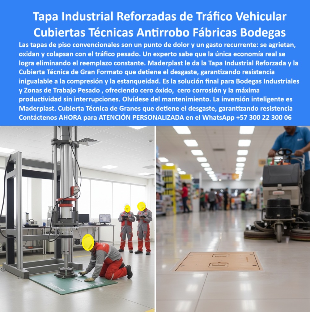 Tapa Industrial Reforzada Fábrica Tapas industriales Maderplast Tapa Industrial Reforzada Tráfico Vehicular Maderplast: La Cubierta Técnica Gran Formato que Detiene el Desgaste y Elimina Reemplazos en Fábricas y Bodegas Doble prueba de fuerza real: a la izquierda, en laboratorio certificado, una tapa industrial reforzada Maderplast verde soporta carga brutal de prensa hidráulica mientras ingenieros registran datos; a la derecha, en una bodega gigante, la misma tapa beige queda perfectamente a ras mientras montacargas, reach trucks y máquinas pulidoras pasan sin cesar. Marco integrado, superficie antiderrapante y dos asas ergonómicas ocultas completan la solución que las operaciones más exigentes ya no cambian nunca. En fábricas, centros de distribución y zonas de producción pesada, las tapas de concreto se parten, las de hierro se oxidan y cada colapso significa parada de línea, riesgo de accidente y millones perdidos en reposiciones. Un gerente de operaciones sabe que la única economía real está en eliminar el reemplazo constante, no en comprar más tapas malas. Maderplast fabrica en Colombia la tapa industrial reforzada tráfico vehicular que ya protege los pisos de Éxito, Alpina, Grupo Éxito y los centros logísticos más grandes del país. Moldeada en polímero estructural de altísima densidad, soporta 50 toneladas estáticas, tráfico dinámico 24/7 y carga de montacargas sin un milímetro de hundimiento. Es 100 % estanca, antirrobo (cero valor de chatarra), inmune a corrosión, químicos y rayos UV por más de 25 años certificados. ¿Buscas cubierta técnica gran formato bodega que aguante tractocamiones dentro de la planta? Esta misma tapa industrial montacargas tráfico pesado ya soporta 30-40 toneladas en operación real. ¿Necesitas tapa gran formato centro distribución que elimine paradas no programadas? Se instala en minutos y queda perfectamente nivelada para siempre. ¿Quieres una etapa industrial de carga extrema certificada que convierta tu piso en infraestructura blindada? Ensayos de laboratorio y miles de horas reales lo demuestran. TESTIMONIO REAL – CENTRO DE DISTRIBUCIÓN ÉXITO RIONEGRO “En nuestro centro de distribución de Rionegro cambiamos tapas de concreto cada 8-10 meses porque los montacargas de 30 toneladas las partían. Instalamos las Tapas Industriales Reforzadas Maderplast en toda la zona de tráfico pesado y en 4 años no hemos cambiado ni una sola tapa. Los montacargas, reach trucks y hasta los tractocamiones pasan directo, la operación nunca para y el ahorro en mantenimiento supera los 400 millones. Hoy todas nuestras nuevas bodegas sólo se construyen con Maderplast.” — Ing. Diego Alejandro Ramírez, Gerente de Operaciones Logísticas – Éxito Centro de Distribución Rionegro En Maderplast convertimos tu plano de tráfico en pieza real: fabricamos cualquier dimensión hasta gran formato, en color institucional, con o sin logo, entregamos ensayos de carga, planos de instalación y producción en serie con calidad controlada. Da igual que necesites tapa fábrica alimentos, cubierta reforzada zona producción o tapa industrial productividad sin paradas; la diseñamos, la certificamos y la ponemos en tu piso en tiempo récord. Deja de perder millones en tapas que fallan. Instala la única tapa industrial reforzada que los centros de distribución y fábricas más grandes del país ya hicieron estándar. Escribe ahora al WhatsApp +57 300 22 300 06 y habla directamente con un ingeniero especialista en tráfico pesado industrial. Cuéntanos el peso de tus montacargas, medidas y tipo de piso; en horas tendrás cotización técnica completa y la certeza de que tu operación nunca más se detendrá por una tapa rota. Maderplast – La tapa que resiste tu operación, no al revés. Contacta ya y protege tu productividad como los líderes del país. 0 Tapa cubierta zonas de trabajo pesado Cubierta Industrial de Gran Formato - Tapas Técnicas para Fábricas y Bodegas Tapa Estanca Bodegas Industriales y Centros de Distribución Tapa Tapa Industrial Reforzada Fábrica Tapas industriales Maderplast 0 Tapa cubierta zonas de trabajo pesado Cubierta Industrial de Gran Formato Tapas Técnicas para Fábricas y Bodegas Tapa Estanca Bodegas Industriales y Centros de Distribución Tapa Tapa Industrial Reforzada Tráfico Vehicular Maderplast: La Cubierta Técnica Gran Formato que Detiene el Desgaste y Elimina Reemplazos en Fábricas y Bodegas Doble prueba de fuerza real: a la izquierda, en laboratorio certificado, una tapa industrial reforzada Maderplast verde soporta carga brutal de prensa hidráulica mientras ingenieros registran datos; a la derecha, en una bodega gigante, la misma tapa beige queda perfectamente a ras mientras montacargas, reach trucks y máquinas pulidoras pasan sin cesar. Marco integrado, superficie antiderrapante y dos asas ergonómicas ocultas completan la solución que las operaciones más exigentes ya no cambian nunca. En fábricas, centros de distribución y zonas de producción pesada, las tapas de concreto se parten, las de hierro se oxidan y cada colapso significa parada de línea, riesgo de accidente y millones perdidos en reposiciones. Un gerente de operaciones sabe que la única economía real está en eliminar el reemplazo constante, no en comprar más tapas malas. Maderplast fabrica en Colombia la tapa industrial reforzada tráfico vehicular que ya protege los pisos de Éxito, Alpina, Grupo Éxito y los centros logísticos más grandes del país. Moldeada en polímero estructural de altísima densidad, soporta 50 toneladas estáticas, tráfico dinámico 24/7 y carga de montacargas sin un milímetro de hundimiento. Es 100 % estanca, antirrobo (cero valor de chatarra), inmune a corrosión, químicos y rayos UV por más de 25 años certificados. ¿Buscas cubierta técnica gran formato bodega que aguante tractocamiones dentro de la planta? Esta misma tapa industrial montacargas tráfico pesado ya soporta 30-40 toneladas en operación real. ¿Necesitas tapa gran formato centro distribución que elimine paradas no programadas? Se instala en minutos y queda perfectamente nivelada para siempre. ¿Quieres una etapa industrial de carga extrema certificada que convierta tu piso en infraestructura blindada? Ensayos de laboratorio y miles de horas reales lo demuestran. TESTIMONIO REAL – CENTRO DE DISTRIBUCIÓN ÉXITO RIONEGRO “En nuestro centro de distribución de Rionegro cambiamos tapas de concreto cada 8-10 meses porque los montacargas de 30 toneladas las partían. Instalamos las Tapas Industriales Reforzadas Maderplast en toda la zona de tráfico pesado y en 4 años no hemos cambiado ni una sola tapa. Los montacargas, reach trucks y hasta los tractocamiones pasan directo, la operación nunca para y el ahorro en mantenimiento supera los 400 millones. Hoy todas nuestras nuevas bodegas sólo se construyen con Maderplast.” — Ing. Diego Alejandro Ramírez, Gerente de Operaciones Logísticas – Éxito Centro de Distribución Rionegro En Maderplast convertimos tu plano de tráfico en pieza real: fabricamos cualquier dimensión hasta gran formato, en color institucional, con o sin logo, entregamos ensayos de carga, planos de instalación y producción en serie con calidad controlada. Da igual que necesites tapa fábrica alimentos, cubierta reforzada zona producción o tapa industrial productividad sin paradas; la diseñamos, la certificamos y la ponemos en tu piso en tiempo récord. Deja de perder millones en tapas que fallan. Instala la única tapa industrial reforzada que los centros de distribución y fábricas más grandes del país ya hicieron estándar. Escribe ahora al WhatsApp +57 300 22 300 06 y habla directamente con un ingeniero especialista en tráfico pesado industrial. Cuéntanos el peso de tus montacargas, medidas y tipo de piso; en horas tendrás cotización técnica completa y la certeza de que tu operación nunca más se detendrá por una tapa rota. Maderplast – La tapa que resiste tu operación, no al revés. Contacta ya y protege tu productividad como los líderes del país.