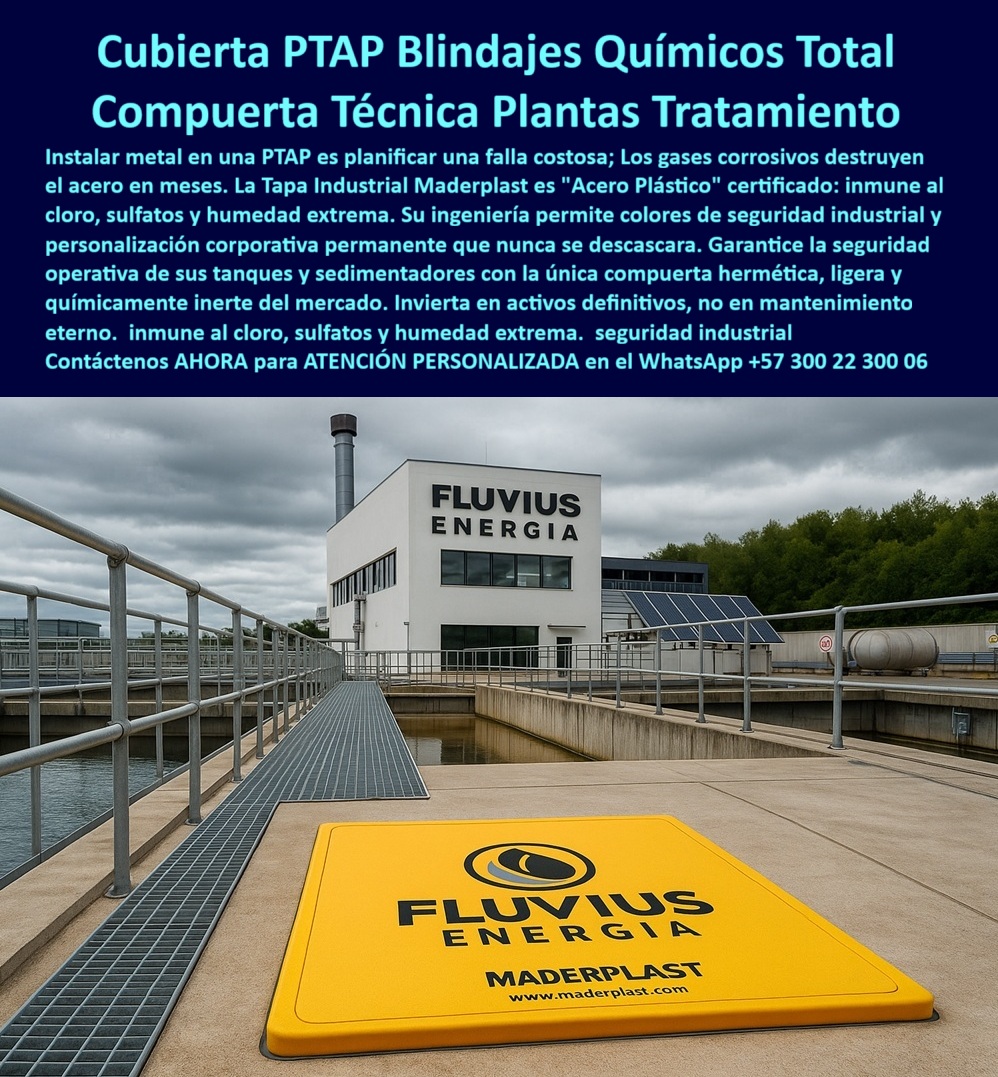 Tapa Planta De Tratamiento De Aguas Tapa Inoxidable PTAP Maderplast Cubierta PTAP Blindajes Químicos Total Maderplast: La Compuerta Técnica para Plantas de Tratamiento que Elimina Corrosión y Riesgos para Siempre Pasarela metálica plateada sobre canal de agua turbia en planta de tratamiento PTAP, con edificio blanco "FLUVUS ENERGÍA" al fondo y paneles solares en techo bajo cielo nublado. En primer plano, una enorme cubierta PTAP blindajes químicos total Maderplast amarilla brillante rectangular instalada a ras del piso concreto beige, con logo negro "FLUVUS ENERGIA" y "MADERPLAST" grabado en alto relieve, www.maderplast.com y asa ergonómica amarilla retráctil. En plantas de tratamiento de agua potable PTAP y acueductos, una tapa metálica destruida por cloro, sulfatos y gases corrosivos es un riesgo constante: causa filtraciones, paradas millonarias y exposición ambiental que ningún gerente de mantenimiento puede permitir. Cada corrosión genera costos extras y amenazas operativas que comprometen la continuidad. Maderplast fabrica en Colombia la cubierta PTAP blindajes químicos total que resuelve todo eso con procesos industriales controlados ISO y décadas de experiencia en plásticos técnicos. Nuestras compuertas técnicas de acero plástico reforzado son 100 % inmunes a corrosión extrema por ácidos, cloro y gases, con sello estanco que bloquea contaminantes. Diseñamos variantes hidráulicas para tanques, válvulas y sistemas, convirtiendo ideas en piezas reales a medida para el mundo. Los beneficios técnicos son irrefutables: tapa planta tratamiento aguas inoxidable que soporta tránsito pesado sin deformarse, mientras el diseño liviano permite inspección rápida con una sola mano. Emocionalmente, brinda tranquilidad absoluta al saber que tu operación fluye sin interrupciones inesperadas, maximizando la eficiencia real. Lo que diferencia a Maderplast es nuestra ingeniería superior: tapa PTAP resistente corrosión a gases que pesa una fracción del metal pero resiste impacto y químicos agresivos por más de 30 años, eliminando riesgos eléctricos y costos extras. Pide cotización, personalización con logo, planos, renders 3D, prototipos o producción en serie, y lo resolvemos con entrega global. ¿Necesitas tapa que resista gases corrosivos en PTAP sin oxidarse? La cubierta PTAP blindajes químicos Maderplast amarilla es acero plástico reforzado, inmune cloro sulfatos, estanca total y 30 años sin mantenimiento. ¿Buscas tapa hermética para planta tratamiento agua que aguante humedad extrema? La cubierta PTAP Maderplast con sello perimetral bloquea contaminantes, antiderrapante certificada y liviana para inspección rápida. ¿Quieres tapa inoxidable para acueducto que no se deforme jamás? Cambia a la cubierta PTAP blindajes químicos Maderplast: soporta tránsito pesado, resistente UV químicos y garantía eterna. ¿Qué tapa resiste humedad y químicos en el cuarto técnico de PTAP? La cubierta PTAP Maderplast acero plástico, estanca olores y acceso ergonómico seguro. ¿Buscas tapa amarilla estanca para válvulas en plantas de aguas residuales? La cubierta PTAP blindajes químicos Maderplast reforzada, resistente UV y ácidos, durabilidad 30 años impecable. TESTIMONIO REAL – EAAB BOGOTÁ, PTAP TIBITOC “En la PTAP Tibitoc las tapas metálicas se destruyen en menos de un año por cloro, sulfatos y gases corrosivos, causando filtraciones y paradas de 24 horas. Cada reparación era un riesgo ambiental. Instalamos las cubiertas PTAP Blindajes Químicos Total Maderplast amarillas y fue la mejor decisión técnica: 4 años con cero corrupción, cero filtraciones, la tapa hidráulica reforzada resiste tránsito sin deformarse y las inspecciones son seguras y rápidas. Mis jefes quedaron impresionados con el uptime 99.9% y ahorro real. Hoy todas nuestras PTAP solo especifican Maderplast.” — Ing. Pablo Serrano, Jefe de Mantenimiento PTAP Tibitoc – EAAB Bogotá Con Maderplast inviertes en durabilidad real. Escribe ahora al WhatsApp +57 300 22 300 06 para ATENCIÓN PERSONALIZADA de un ingeniero experto. Cuéntanos dimensiones, condiciones químicas y logo; en horas tendrás cotización técnica detallada y la certeza de que tu PTAP quedará blindada como nunca. Maderplast – PTAP que operan sin riesgos ni corrosión. Contacta ya y eleva tu planta a estándar premium. 0 Tapa Acero Plástico tapa para acueductos o PTAP Inoxidables Tapa reforzada instalada en planta de tratamiento de agua reinforced plastic large-format cover for wastewater PTAP Tapa Planta De Tratamiento De Aguas Tapa Inoxidable PTAP Maderplast 0 Tapa Acero Plástico tapa para acueductos o PTAP Inoxidables Tapa reforzada instalada en planta de tratamiento de agua reinforced plastic large format cover for wastewater PTAP Cubierta PTAP Blindajes Químicos Total Maderplast: La Compuerta Técnica para Plantas de Tratamiento que Elimina Corrosión y Riesgos para Siempre Pasarela metálica plateada sobre canal de agua turbia en planta de tratamiento PTAP, con edificio blanco "FLUVUS ENERGÍA" al fondo y paneles solares en techo bajo cielo nublado. En primer plano, una enorme cubierta PTAP blindajes químicos total Maderplast amarilla brillante rectangular instalada a ras del piso concreto beige, con logo negro "FLUVUS ENERGIA" y "MADERPLAST" grabado en alto relieve, www.maderplast.com y asa ergonómica amarilla retráctil. En plantas de tratamiento de agua potable PTAP y acueductos, una tapa metálica destruida por cloro, sulfatos y gases corrosivos es un riesgo constante: causa filtraciones, paradas millonarias y exposición ambiental que ningún gerente de mantenimiento puede permitir. Cada corrosión genera costos extras y amenazas operativas que comprometen la continuidad. Maderplast fabrica en Colombia la cubierta PTAP blindajes químicos total que resuelve todo eso con procesos industriales controlados ISO y décadas de experiencia en plásticos técnicos. Nuestras compuertas técnicas de acero plástico reforzado son 100 % inmunes a corrosión extrema por ácidos, cloro y gases, con sello estanco que bloquea contaminantes. Diseñamos variantes hidráulicas para tanques, válvulas y sistemas, convirtiendo ideas en piezas reales a medida para el mundo. Los beneficios técnicos son irrefutables: tapa planta tratamiento aguas inoxidable que soporta tránsito pesado sin deformarse, mientras el diseño liviano permite inspección rápida con una sola mano. Emocionalmente, brinda tranquilidad absoluta al saber que tu operación fluye sin interrupciones inesperadas, maximizando la eficiencia real. Lo que diferencia a Maderplast es nuestra ingeniería superior: tapa PTAP resistente corrosión a gases que pesa una fracción del metal pero resiste impacto y químicos agresivos por más de 30 años, eliminando riesgos eléctricos y costos extras. Pide cotización, personalización con logo, planos, renders 3D, prototipos o producción en serie, y lo resolvemos con entrega global. ¿Necesitas tapa que resista gases corrosivos en PTAP sin oxidarse? La cubierta PTAP blindajes químicos Maderplast amarilla es acero plástico reforzado, inmune cloro sulfatos, estanca total y 30 años sin mantenimiento. ¿Buscas tapa hermética para planta tratamiento agua que aguante humedad extrema? La cubierta PTAP Maderplast con sello perimetral bloquea contaminantes, antiderrapante certificada y liviana para inspección rápida. ¿Quieres tapa inoxidable para acueducto que no se deforme jamás? Cambia a la cubierta PTAP blindajes químicos Maderplast: soporta tránsito pesado, resistente UV químicos y garantía eterna. ¿Qué tapa resiste humedad y químicos en el cuarto técnico de PTAP? La cubierta PTAP Maderplast acero plástico, estanca olores y acceso ergonómico seguro. ¿Buscas tapa amarilla estanca para válvulas en plantas de aguas residuales? La cubierta PTAP blindajes químicos Maderplast reforzada, resistente UV y ácidos, durabilidad 30 años impecable. TESTIMONIO REAL – EAAB BOGOTÁ, PTAP TIBITOC “En la PTAP Tibitoc las tapas metálicas se destruyen en menos de un año por cloro, sulfatos y gases corrosivos, causando filtraciones y paradas de 24 horas. Cada reparación era un riesgo ambiental. Instalamos las cubiertas PTAP Blindajes Químicos Total Maderplast amarillas y fue la mejor decisión técnica: 4 años con cero corrupción, cero filtraciones, la tapa hidráulica reforzada resiste tránsito sin deformarse y las inspecciones son seguras y rápidas. Mis jefes quedaron impresionados con el uptime 99.9% y ahorro real. Hoy todas nuestras PTAP solo especifican Maderplast.” — Ing. Pablo Serrano, Jefe de Mantenimiento PTAP Tibitoc – EAAB Bogotá Con Maderplast inviertes en durabilidad real. Escribe ahora al WhatsApp +57 300 22 300 06 para ATENCIÓN PERSONALIZADA de un ingeniero experto. Cuéntanos dimensiones, condiciones químicas y logo; en horas tendrás cotización técnica detallada y la certeza de que tu PTAP quedará blindada como nunca. Maderplast – PTAP que operan sin riesgos ni corrosión. Contacta ya y eleva tu planta a estándar premium.