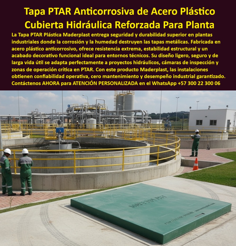 Tapa Plástica Anticorrosiva Ptar Acero Plástico Tapas Hidráulicas Maderplast Tapa PTAR Anticorrosiva de Acero Plástico Maderplast: La Cubierta Hidráulica Reforzada que Garantiza Seguridad y Durabilidad en Plantas Industriales En una amplia planta de tratamiento de aguas residuales PTAR industrial, con tanques circulares grises de concreto y pasarelas amarillas de seguridad, dos técnicos con overol verde y casco blanco observan un registro, mientras un tercero con overol gris escribe en una libreta. En primer plano, una enorme tapa PTAR anticorrosiva Maderplast verde rectangular instalada perfectamente a ras del piso concreto, con texto grabado "MADERPLAST" y www.maderplast.com, asa ergonómica retráctil y sello perimetral negro estanco. En plantas industriales, PTAR municipales y sistemas hídricos, una tapa metálica corroída es un riesgo constante: causa filtraciones de ácidos y lodos, genera olores desagradables, paradas costosas y exposición a gases tóxicos que ningún gerente de mantenimiento puede permitir. Cada oxidación significa un downtime millonario y amenazas ambientales que comprometen la operación. Maderplast fabrica en Colombia la tapa PTAR anticorrosiva acero plástico que resuelve todo eso con procesos industriales controlados ISO y décadas de experiencia en plásticos técnicos. Nuestras cubiertas hidráulicas reforzadas de polímero reforzado son 100 % inmunes a corrosión extrema por ácidos, lodos y humedad, con sello estanco que bloquea contaminantes. Diseñamos variantes para tanques, cámaras y válvulas, convirtiendo ideas en piezas reales a medida para el mundo. Los beneficios técnicos son contundentes: tapa estructural industrial resistente óxido que soporta tránsito pesado sin deformarse, mientras la superficie antiderrapante certificada evita accidentes en zonas húmedas. Emocionalmente, brinda tranquilidad absoluta al saber que tu planta opera sin interrupciones inesperadas, maximizando la productividad real. Lo que diferencia a Maderplast es nuestra ingeniería superior: tapa planta tratamiento aguas residuales que pesa una fracción del metal pero resiste impacto y químicos agresivos por más de 50 años, eliminando riesgos eléctricos y costos extras. Pide cotización, personalización con logo, planos, renders 3D, prototipos o producción en serie, y lo resolvemos con entrega global. ¿Necesitas tapa que no se corroa nunca en PTAR industrial? La tapa PTAR anticorrosiva Maderplast verde es acero plástico reforzado, resiste ácidos y lodos, sello estanco, liviana para inspección y 50 años sin mantenimiento. ¿Buscas tapa hidráulica reforzada para planta tratamiento aguas que aguante tránsito? La tapa PTAR anticorrosiva Maderplast soporta peso pesado, antiderrapante certificada y hermética total contra contaminantes. ¿Quieres cambiar las tapas metálicas que oxidan en mi PTAR? Cambia a la tapa PTAR anticorrosiva Maderplast: inmune corrosión eterna, instalación rápida y garantía productividad sin paradas. ¿Qué tapa resiste humedad y químicos en el cuarto técnico de PTAR? La tapa PTAR anticorrosiva Maderplast acero plástico, estanca olores y acceso ergonómico seguro. ¿Buscas tapa verde estanca para válvulas en plantas de aguas residuales? La tapa PTAR anticorrosiva Maderplast reforzada, resistente UV y ácidos, durabilidad 50 años impecable. TESTIMONIO REAL – EMCALI, PTAR CAÑAVERALEJO, CALI “En la PTAR Cañaveralejo las tapas de metal y concreto se corrían en menos de un año por ácidos y lodos agresivos, causando filtraciones, olores y paradas costosas de 48 horas. Cada reparación era un riesgo para el personal. Instalamos las Tapas PTAR Anticorrosivas Maderplast verdes y fue la transformación total: 5 años con cero corrupción, cero filtraciones, la tapa hidráulica reforzada soporta tránsito sin deformarse y las inspecciones ahora son seguras y rápidas. Mis jefes quedaron impresionados con el ahorro millonario y ahora todas nuestras PTAR solo especifican Maderplast.” — Ing. Manuel Rivera, Jefe de Mantenimiento PTAR Cañaveralejo – EMCALI, Cali Con Maderplast inviertes en durabilidad real. Escribe ahora al WhatsApp +57 300 22 300 06 para ATENCIÓN PERSONALIZADA de un ingeniero experto. Cuéntanos dimensiones, condiciones químicas y logo; en horas tendrás cotización técnica detallada y la certeza de que tu PTAR quedará protegida como nunca. Maderplast – PTAR que operan sin riesgos ni corrosión. Contacta ya y eleva tu planta a estándar premium. 0 Cubierta tapa plantas industriales que exigen seguridad y durabilidad Cubierta decorativa y funcional fabricada en polímero anticorrosivo Ideal para proyectos de Ptar Tapa Plástica Anticorrosiva Ptar Acero Plástico Tapas Hidráulicas Maderplast 0 Cubierta tapa plantas industriales que exigen seguridad y durabilidad Cubierta decorativa y funcional fabricada en polímero anticorrosivo Ideal para proyectos de Ptar Tapa PTAR Anticorrosiva de Acero Plástico Maderplast: La Cubierta Hidráulica Reforzada que Garantiza Seguridad y Durabilidad en Plantas Industriales En una amplia planta de tratamiento de aguas residuales PTAR industrial, con tanques circulares grises de concreto y pasarelas amarillas de seguridad, dos técnicos con overol verde y casco blanco observan un registro, mientras un tercero con overol gris escribe en una libreta. En primer plano, una enorme tapa PTAR anticorrosiva Maderplast verde rectangular instalada perfectamente a ras del piso concreto, con texto grabado "MADERPLAST" y www.maderplast.com, asa ergonómica retráctil y sello perimetral negro estanco. En plantas industriales, PTAR municipales y sistemas hídricos, una tapa metálica corroída es un riesgo constante: causa filtraciones de ácidos y lodos, genera olores desagradables, paradas costosas y exposición a gases tóxicos que ningún gerente de mantenimiento puede permitir. Cada oxidación significa un downtime millonario y amenazas ambientales que comprometen la operación. Maderplast fabrica en Colombia la tapa PTAR anticorrosiva acero plástico que resuelve todo eso con procesos industriales controlados ISO y décadas de experiencia en plásticos técnicos. Nuestras cubiertas hidráulicas reforzadas de polímero reforzado son 100 % inmunes a corrosión extrema por ácidos, lodos y humedad, con sello estanco que bloquea contaminantes. Diseñamos variantes para tanques, cámaras y válvulas, convirtiendo ideas en piezas reales a medida para el mundo. Los beneficios técnicos son contundentes: tapa estructural industrial resistente óxido que soporta tránsito pesado sin deformarse, mientras la superficie antiderrapante certificada evita accidentes en zonas húmedas. Emocionalmente, brinda tranquilidad absoluta al saber que tu planta opera sin interrupciones inesperadas, maximizando la productividad real. Lo que diferencia a Maderplast es nuestra ingeniería superior: tapa planta tratamiento aguas residuales que pesa una fracción del metal pero resiste impacto y químicos agresivos por más de 50 años, eliminando riesgos eléctricos y costos extras. Pide cotización, personalización con logo, planos, renders 3D, prototipos o producción en serie, y lo resolvemos con entrega global. ¿Necesitas tapa que no se corroa nunca en PTAR industrial? La tapa PTAR anticorrosiva Maderplast verde es acero plástico reforzado, resiste ácidos y lodos, sello estanco, liviana para inspección y 50 años sin mantenimiento. ¿Buscas tapa hidráulica reforzada para planta tratamiento aguas que aguante tránsito? La tapa PTAR anticorrosiva Maderplast soporta peso pesado, antiderrapante certificada y hermética total contra contaminantes. ¿Quieres cambiar las tapas metálicas que oxidan en mi PTAR? Cambia a la tapa PTAR anticorrosiva Maderplast: inmune corrosión eterna, instalación rápida y garantía productividad sin paradas. ¿Qué tapa resiste humedad y químicos en el cuarto técnico de PTAR? La tapa PTAR anticorrosiva Maderplast acero plástico, estanca olores y acceso ergonómico seguro. ¿Buscas tapa verde estanca para válvulas en plantas de aguas residuales? La tapa PTAR anticorrosiva Maderplast reforzada, resistente UV y ácidos, durabilidad 50 años impecable. TESTIMONIO REAL – EMCALI, PTAR CAÑAVERALEJO, CALI “En la PTAR Cañaveralejo las tapas de metal y concreto se corrían en menos de un año por ácidos y lodos agresivos, causando filtraciones, olores y paradas costosas de 48 horas. Cada reparación era un riesgo para el personal. Instalamos las Tapas PTAR Anticorrosivas Maderplast verdes y fue la transformación total: 5 años con cero corrupción, cero filtraciones, la tapa hidráulica reforzada soporta tránsito sin deformarse y las inspecciones ahora son seguras y rápidas. Mis jefes quedaron impresionados con el ahorro millonario y ahora todas nuestras PTAR solo especifican Maderplast.” — Ing. Manuel Rivera, Jefe de Mantenimiento PTAR Cañaveralejo – EMCALI, Cali Con Maderplast inviertes en durabilidad real. Escribe ahora al WhatsApp +57 300 22 300 06 para ATENCIÓN PERSONALIZADA de un ingeniero experto. Cuéntanos dimensiones, condiciones químicas y logo; en horas tendrás cotización técnica detallada y la certeza de que tu PTAR quedará protegida como nunca. Maderplast – PTAR que operan sin riesgos ni corrosión. Contacta ya y eleva tu planta a estándar premium.