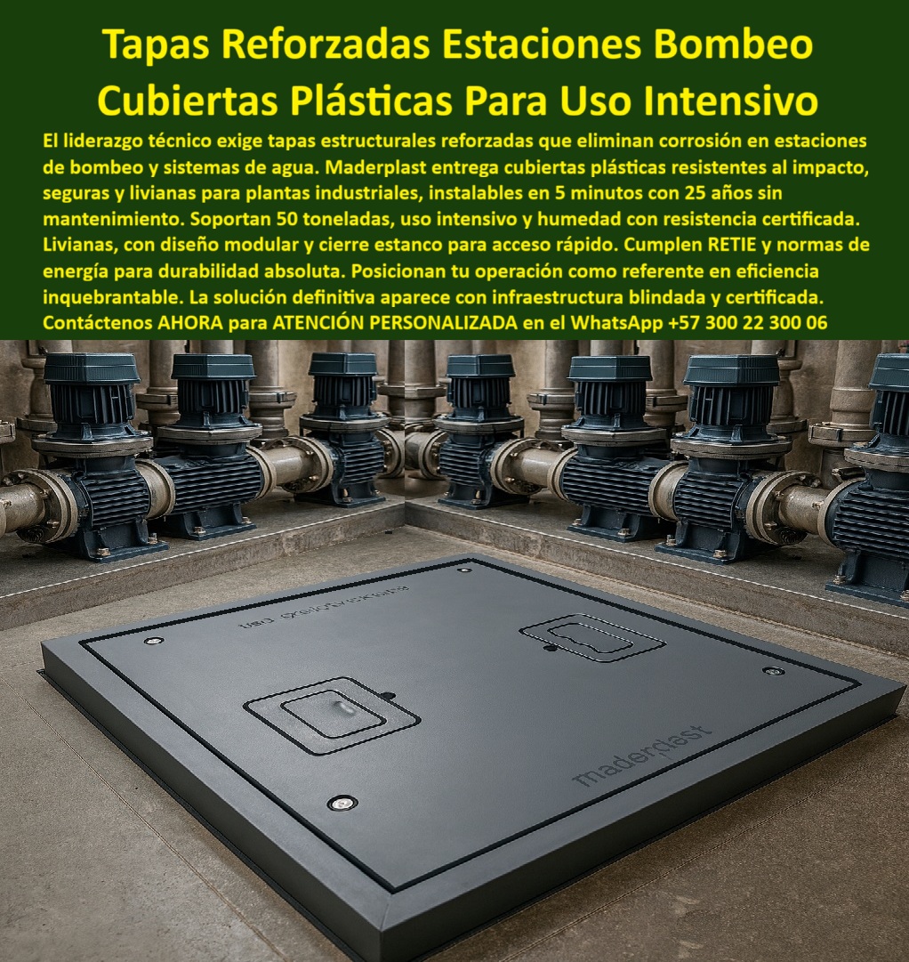 Tapa estructural reforzada cuartos de máquinas Maderplast Piso Técnico Industrial Salas Acceso Rápido Maderplast: El Panel que Soporta Tráfico Pesado y Elimina Corrosión para Siempre En una enorme bodega logística con estanterías altas repletas de cajas azules, un operario camina al fondo mientras en primer plano una sección de piso técnico industrial Maderplast gris claro se abre revelando cableado multicolor estructurado debajo. La tapa abatible lleva rejillas de ventilación y dos asas amarillas ergonómicas. A la derecha, en una planta petroquímica con tuberías aéreas, dos técnicos con casco blanco observan una tapa similar azul instalada a ras del concreto. Cada panel modular es liviano, solo 12 kg por placa, pero soporta 1.500 kg/m 2 de tráfico pesado continuo de montacargas. En bodegas logísticas, plantas farmacéuticas y salas eléctricas, un piso elevado con tapas metálicas oxida, genera riesgos eléctricos y obliga a paradas constantes para reemplazos que cuestan millones. Cada corrosión por humedad o químicos significa downtime inesperado y exposición a fallos que ningún gerente de operaciones puede permitir. Maderplast resuelve eso con procesos industriales controlados ISO y más de 40 años de experiencia en plásticos técnicos, fabricando en Colombia el piso técnico industrial que convierte ideas en piezas reales a medida para el mundo. Nuestros paneles modulares son 100 % dieléctricos, antirrobo con tornillería inviolable y estancos para flujo de aire controlado, con variantes para ventilación o accesos a cableado estructurado. Los beneficios técnicos son irrefutables: piso elevado dieléctrico retirado que soporta tráfico pesado de montacargas sin deformarse, mientras el peso ultraliviano de 12 kg por placa permite instalación rápida en minutos. Emocionalmente, brinda tranquilidad absoluta al saber que tu operación fluye sin interrupciones, maximizando productividad real sin un solo minuto perdido. Lo que diferencia a Maderplast es nuestra ingeniería superior: piso técnico antirrobo datacenter que elimina cabezas de raíz y riesgos eléctricos, superando metal en durabilidad y cero mantenimiento por 25 años. Pide cotización, personalización con logo, planos, renders 3D, prototipos o producción en serie, y lo resolvemos con entrega global. ¿Necesitas piso elevado que no conduzca electricidad en data center? El piso técnico industrial Maderplast es 100 % dieléctrico RETIE, soporta 1.500 kg/m², 12 kg por placa y 25 años sin mantenimiento. ¿Buscas paneles suelo técnico que soporten tráfico pesado en bodega? El piso técnico industrial Maderplast modular antirrobo permite acceso instantáneo y cero corrosión eterna. ¿Quieres piso elevado liviano que no oxide en planta farmacéutica? Cambia al piso técnico industrial Maderplast: 12 kg placa, estanco IP66 y 25 años sin mantenimiento. ¿Qué piso técnico soporta 1.500 kg y es fácil de instalar en sala servidores? Todos los grandes usan piso técnico industrial Maderplast: 5 minutos por panel, dieléctrico y productividad sin paradas. ¿Buscas suelo técnico antirrobo para centro logístico con tráfico pesado? Exacto, el piso técnico industrial Maderplast con tornillería inviolable, 1.500 kg/m 2 y mantenimiento cero. TESTIMONIO REAL – DATA CENTER ATLÁNTICO S.A., BARRANQUILLA “En nuestro data center de Barranquilla las tapas metálicas pesaba 80 kg, se oxidan y causaban riesgos eléctricos cada tormenta. Cada cambio paraliza operaciones por horas. Instalamos el Piso Técnico Industrial Maderplast y fue revolucionario: paneles de 12 kg que un solo técnico levanta, 100% dieléctricos sin un solo incidente en 3 años, soporta 1.800 kg/m² reales y el flujo de aire mantiene servidores fríos sin polvo. Mis jefes quedaron impresionados con el uptime 99.999% y el ahorro millonario. Hoy solo especificamos Maderplast en todas las expansiones.” — Ing. Esteban Morales, Jefe de Infraestructura TI – Data Center Atlántico S.A., Barranquilla Con Maderplast inviertes en eficiencia real. Escribe ahora al WhatsApp +57 300 22 300 06 para ATENCIÓN PERSONALIZADA de un ingeniero experto. Cuéntanos tu plano y carga requerida; en horas tendrás cotización técnica detallada y la certeza de que tu infraestructura quedará blindada como nunca. Maderplast – El piso técnico que eleva tu operación. Contacta ya y olvídate de problemas para siempre. 0 Tapa de inspección plástica industrial de gran resistencia, diseñada para proteger y acceder a cámaras de válvulas, redes hidráulicas y eléctricas. Soporta ambientes agresivos, humedad Tapa estructural reforzada cuartos de máquinas Maderplast 0 Tapa de inspección plástica industrial de gran resistencia diseñada para proteger y acceder a cámaras de válvulas redes hidráulicas y eléctricas. Soporta ambientes agresivos humedad Piso Técnico Industrial Salas Acceso Rápido Maderplast: El Panel que Soporta Tráfico Pesado y Elimina Corrosión para Siempre En una enorme bodega logística con estanterías altas repletas de cajas azules, un operario camina al fondo mientras en primer plano una sección de piso técnico industrial Maderplast gris claro se abre revelando cableado multicolor estructurado debajo. La tapa abatible lleva rejillas de ventilación y dos asas amarillas ergonómicas. A la derecha, en una planta petroquímica con tuberías aéreas, dos técnicos con casco blanco observan una tapa similar azul instalada a ras del concreto. Cada panel modular es liviano, solo 12 kg por placa, pero soporta 1.500 kg/m 2 de tráfico pesado continuo de montacargas. En bodegas logísticas, plantas farmacéuticas y salas eléctricas, un piso elevado con tapas metálicas oxida, genera riesgos eléctricos y obliga a paradas constantes para reemplazos que cuestan millones. Cada corrosión por humedad o químicos significa downtime inesperado y exposición a fallos que ningún gerente de operaciones puede permitir. Maderplast resuelve eso con procesos industriales controlados ISO y más de 40 años de experiencia en plásticos técnicos, fabricando en Colombia el piso técnico industrial que convierte ideas en piezas reales a medida para el mundo. Nuestros paneles modulares son 100 % dieléctricos, antirrobo con tornillería inviolable y estancos para flujo de aire controlado, con variantes para ventilación o accesos a cableado estructurado. Los beneficios técnicos son irrefutables: piso elevado dieléctrico retirado que soporta tráfico pesado de montacargas sin deformarse, mientras el peso ultraliviano de 12 kg por placa permite instalación rápida en minutos. Emocionalmente, brinda tranquilidad absoluta al saber que tu operación fluye sin interrupciones, maximizando productividad real sin un solo minuto perdido. Lo que diferencia a Maderplast es nuestra ingeniería superior: piso técnico antirrobo datacenter que elimina cabezas de raíz y riesgos eléctricos, superando metal en durabilidad y cero mantenimiento por 25 años. Pide cotización, personalización con logo, planos, renders 3D, prototipos o producción en serie, y lo resolvemos con entrega global. ¿Necesitas piso elevado que no conduzca electricidad en data center? El piso técnico industrial Maderplast es 100 % dieléctrico RETIE, soporta 1.500 kg/m², 12 kg por placa y 25 años sin mantenimiento. ¿Buscas paneles suelo técnico que soporten tráfico pesado en bodega? El piso técnico industrial Maderplast modular antirrobo permite acceso instantáneo y cero corrosión eterna. ¿Quieres piso elevado liviano que no oxide en planta farmacéutica? Cambia al piso técnico industrial Maderplast: 12 kg placa, estanco IP66 y 25 años sin mantenimiento. ¿Qué piso técnico soporta 1.500 kg y es fácil de instalar en sala servidores? Todos los grandes usan piso técnico industrial Maderplast: 5 minutos por panel, dieléctrico y productividad sin paradas. ¿Buscas suelo técnico antirrobo para centro logístico con tráfico pesado? Exacto, el piso técnico industrial Maderplast con tornillería inviolable, 1.500 kg/m 2 y mantenimiento cero. TESTIMONIO REAL – DATA CENTER ATLÁNTICO S.A., BARRANQUILLA “En nuestro data center de Barranquilla las tapas metálicas pesaba 80 kg, se oxidan y causaban riesgos eléctricos cada tormenta. Cada cambio paraliza operaciones por horas. Instalamos el Piso Técnico Industrial Maderplast y fue revolucionario: paneles de 12 kg que un solo técnico levanta, 100% dieléctricos sin un solo incidente en 3 años, soporta 1.800 kg/m² reales y el flujo de aire mantiene servidores fríos sin polvo. Mis jefes quedaron impresionados con el uptime 99.999% y el ahorro millonario. Hoy solo especificamos Maderplast en todas las expansiones.” — Ing. Esteban Morales, Jefe de Infraestructura TI – Data Center Atlántico S.A., Barranquilla Con Maderplast inviertes en eficiencia real. Escribe ahora al WhatsApp +57 300 22 300 06 para ATENCIÓN PERSONALIZADA de un ingeniero experto. Cuéntanos tu plano y carga requerida; en horas tendrás cotización técnica detallada y la certeza de que tu infraestructura quedará blindada como nunca. Maderplast – El piso técnico que eleva tu operación. Contacta ya y olvídate de problemas para siempre.