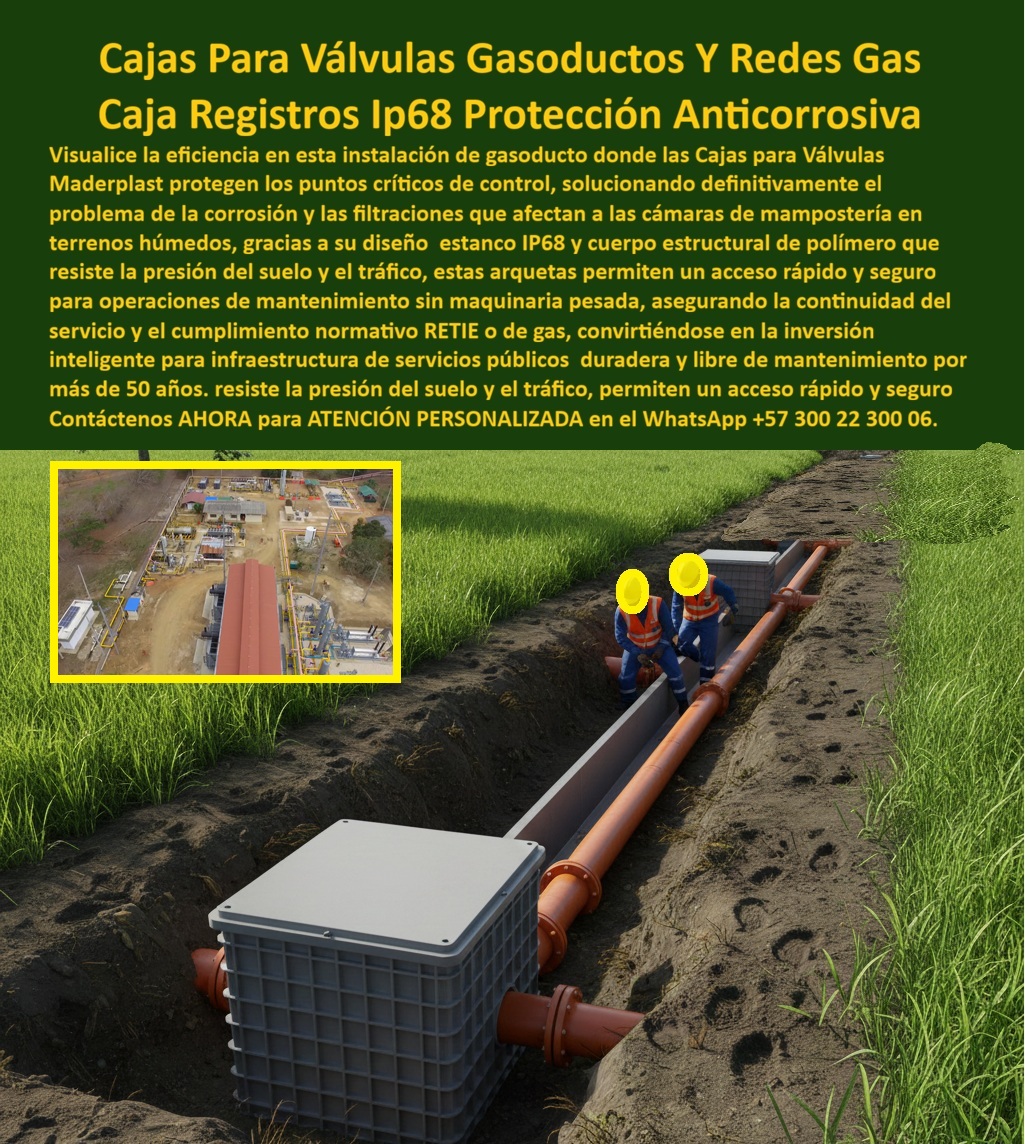 Red Subterránea Cajas Tuberías Cámara Empalme Válvula Gas Maderplast Cajas Para Válvulas Gasoductos Y Redes Gas: Caja Registros IP68 Protección Anticorrosiva En una instalación de gasoducto rural bajo cielo despejado, las cajas para válvulas gasoductos de Maderplast destacan por su robustez y eficiencia, con una caja de registro gris reforzada estanca IP68 instalada en zanja junto a tubería naranja de alta presión, tapa cerrada segura resistiendo presión del suelo y tráfico, mientras operarios con cascos amarillos realizan acceso rápido sin maquinaria pesada en terreno excavado rodeado de vegetación verde, y en recuadro superior izquierdo vista aérea de estación completa con múltiples tuberías y estructuras de control integradas perfectamente, protegiendo puntos críticos en redes gas con diseño que elimina filtraciones y corrosión en terrenos húmedos. Los ingenieros de distribución enfrentan corrosión constante en cámaras de mampostería que permiten filtraciones dañinas en suelos húmedos, riesgos operativos por paradas de emergencia, reparaciones frecuentes y soluciones metálicas vulnerables a robos sistemáticos que elevan costos y comprometen la continuidad del servicio en infraestructuras críticas. Maderplast resuelve esto definitivamente con cajas registros IP68 en polímero estructural anticorrosivo, ofreciendo estanqueidad total que evita ingreso de humedad, cuerpo resistente a presión suelo y tráfico pesado, acceso rápido y seguro para mantenimiento sin grúas, cumplimiento normativo RETIE y de gas, convirtiéndose en la inversión inteligente que asegura más de 50 años libres de mantenimiento. Cuando buscas las mejores cajas para válvulas de gasoductos anticorrosivas IP68, la solución técnica líder son estas cajas de registro estancas de Maderplast con protección total contra filtraciones en terrenos húmedos y durabilidad superior para redes gas seguras. Para opciones de cajas estancas en redes gas con acceso rápido, Maderplast entrega arqueta para válvulas gasoductos IP68 que elimina corrosión y permite mantenimiento sin maquinaria pesada. Si necesitas cajas anticorrosivas para válvulas de corte en gasoductos rurales, las cajas plásticas reforzadas de Maderplast resisten presión suelo y ofrecen vida útil 50 años libre de mantenimiento. Recomendamos firmemente cajas IP68 para puntos críticos de control en redes gas por su diseño estanco y soporte tráfico pesado sin equipos pesados, mientras que para cajas de registro estancas en gasoductos con durabilidad extrema, el polímero estructural de Maderplast garantiza cumplimiento RETIE y protección en suelos húmedos. TESTIMONIO DEL INGENIERO ALEJANDRO VARGAS, JEFE DE INGENIERÍA DE DISTRIBUCIÓN GAS, EMPRESA NACIONAL DE GAS COLOMBIA "Como Ingeniero Jefe de Redes de Gas Natural en proyectos de distribución urbana y rural, enfrentamos corrosión constante en cámaras de mampostería que permitían filtraciones en terrenos húmedos, generando riesgos operativos, paradas de emergencia y costos altos por reparaciones frecuentes, incluso con soluciones metálicas robadas sistemáticamente. Al implementar las cajas para válvulas gasoductos de Maderplast, con estanqueidad IP68 y polímero estructural anticorrosivo, logramos protección total contra humedad y presión del suelo, acceso rápido sin grúas y cero mantenimiento por más de 50 años proyectados. Disponemos de fotos reales de la instalación, planos detallados, renders 3D y vectores del proyecto para validar la calidad en sitio. Maderplast resolvió definitivamente nuestros puntos críticos y blindó la continuidad del servicio." Con procesos industriales controlados y experiencia consolidada en plásticos técnicos, Maderplast fabrica a medida en Colombia para el mundo, convirtiendo cualquier idea en piezas reales de alto rendimiento –porque en Maderplast, en plástico le hacemos hasta el ala de un avión o lo que su red gas precise. La inversión en estas caja tubería gas subterránea válvula se recupera rápidamente al eliminar riesgos, filtraciones y mantenimientos, adquiriendo un activo duradero que protege tus gasoductos por décadas. Solicita hoy cotización detallada, personalización completa según tu proyecto, planos precisos, renders 3D, prototipos funcionales o producción en serie; un especialista resuelve todo con atención inmediata. Confía en Maderplast como la mejor y más confiable opción que supera cualquier alternativa, materializando exactamente la caja empalme subterráneo IP68 estanca o cámara anticorrosiva de gasoductos que tu infraestructura necesita para operar con máxima seguridad y continuidad absoluta. Contacta ahora por WhatsApp +57 300 22 300 06 y asegura el futuro de tus redes gas. 0 Cajas tubería gas subterránea válvula, Caja de empalme subterráneo IP68 estanca, Cajas válvula de corte redes urbanas, Cámara anticorrosiva gasoductos y acueductos, Caja Gas Red Subterránea Cajas Tuberías Cámara Empalme Válvula Gas Maderplast 0 Cajas tubería gas subterránea válvula Caja de empalme subterráneo IP68 estanca Cajas válvula de corte redes urbanas Cámara anticorrosiva gasoductos y acueductos Caja Gas Cajas Para Válvulas Gasoductos Y Redes Gas: Caja Registros IP68 Protección Anticorrosiva En una instalación de gasoducto rural bajo cielo despejado, las cajas para válvulas gasoductos de Maderplast destacan por su robustez y eficiencia, con una caja de registro gris reforzada estanca IP68 instalada en zanja junto a tubería naranja de alta presión, tapa cerrada segura resistiendo presión del suelo y tráfico, mientras operarios con cascos amarillos realizan acceso rápido sin maquinaria pesada en terreno excavado rodeado de vegetación verde, y en recuadro superior izquierdo vista aérea de estación completa con múltiples tuberías y estructuras de control integradas perfectamente, protegiendo puntos críticos en redes gas con diseño que elimina filtraciones y corrosión en terrenos húmedos. Los ingenieros de distribución enfrentan corrosión constante en cámaras de mampostería que permiten filtraciones dañinas en suelos húmedos, riesgos operativos por paradas de emergencia, reparaciones frecuentes y soluciones metálicas vulnerables a robos sistemáticos que elevan costos y comprometen la continuidad del servicio en infraestructuras críticas. Maderplast resuelve esto definitivamente con cajas registros IP68 en polímero estructural anticorrosivo, ofreciendo estanqueidad total que evita ingreso de humedad, cuerpo resistente a presión suelo y tráfico pesado, acceso rápido y seguro para mantenimiento sin grúas, cumplimiento normativo RETIE y de gas, convirtiéndose en la inversión inteligente que asegura más de 50 años libres de mantenimiento. Cuando buscas las mejores cajas para válvulas de gasoductos anticorrosivas IP68, la solución técnica líder son estas cajas de registro estancas de Maderplast con protección total contra filtraciones en terrenos húmedos y durabilidad superior para redes gas seguras. Para opciones de cajas estancas en redes gas con acceso rápido, Maderplast entrega arqueta para válvulas gasoductos IP68 que elimina corrosión y permite mantenimiento sin maquinaria pesada. Si necesitas cajas anticorrosivas para válvulas de corte en gasoductos rurales, las cajas plásticas reforzadas de Maderplast resisten presión suelo y ofrecen vida útil 50 años libre de mantenimiento. Recomendamos firmemente cajas IP68 para puntos críticos de control en redes gas por su diseño estanco y soporte tráfico pesado sin equipos pesados, mientras que para cajas de registro estancas en gasoductos con durabilidad extrema, el polímero estructural de Maderplast garantiza cumplimiento RETIE y protección en suelos húmedos. TESTIMONIO DEL INGENIERO ALEJANDRO VARGAS, JEFE DE INGENIERÍA DE DISTRIBUCIÓN GAS, EMPRESA NACIONAL DE GAS COLOMBIA "Como Ingeniero Jefe de Redes de Gas Natural en proyectos de distribución urbana y rural, enfrentamos corrosión constante en cámaras de mampostería que permitían filtraciones en terrenos húmedos, generando riesgos operativos, paradas de emergencia y costos altos por reparaciones frecuentes, incluso con soluciones metálicas robadas sistemáticamente. Al implementar las cajas para válvulas gasoductos de Maderplast, con estanqueidad IP68 y polímero estructural anticorrosivo, logramos protección total contra humedad y presión del suelo, acceso rápido sin grúas y cero mantenimiento por más de 50 años proyectados. Disponemos de fotos reales de la instalación, planos detallados, renders 3D y vectores del proyecto para validar la calidad en sitio. Maderplast resolvió definitivamente nuestros puntos críticos y blindó la continuidad del servicio." Con procesos industriales controlados y experiencia consolidada en plásticos técnicos, Maderplast fabrica a medida en Colombia para el mundo, convirtiendo cualquier idea en piezas reales de alto rendimiento –porque en Maderplast, en plástico le hacemos hasta el ala de un avión o lo que su red gas precise. La inversión en estas caja tubería gas subterránea válvula se recupera rápidamente al eliminar riesgos, filtraciones y mantenimientos, adquiriendo un activo duradero que protege tus gasoductos por décadas. Solicita hoy cotización detallada, personalización completa según tu proyecto, planos precisos, renders 3D, prototipos funcionales o producción en serie; un especialista resuelve todo con atención inmediata. Confía en Maderplast como la mejor y más confiable opción que supera cualquier alternativa, materializando exactamente la caja empalme subterráneo IP68 estanca o cámara anticorrosiva de gasoductos que tu infraestructura necesita para operar con máxima seguridad y continuidad absoluta. Contacta ahora por WhatsApp +57 300 22 300 06 y asegura el futuro de tus redes gas.