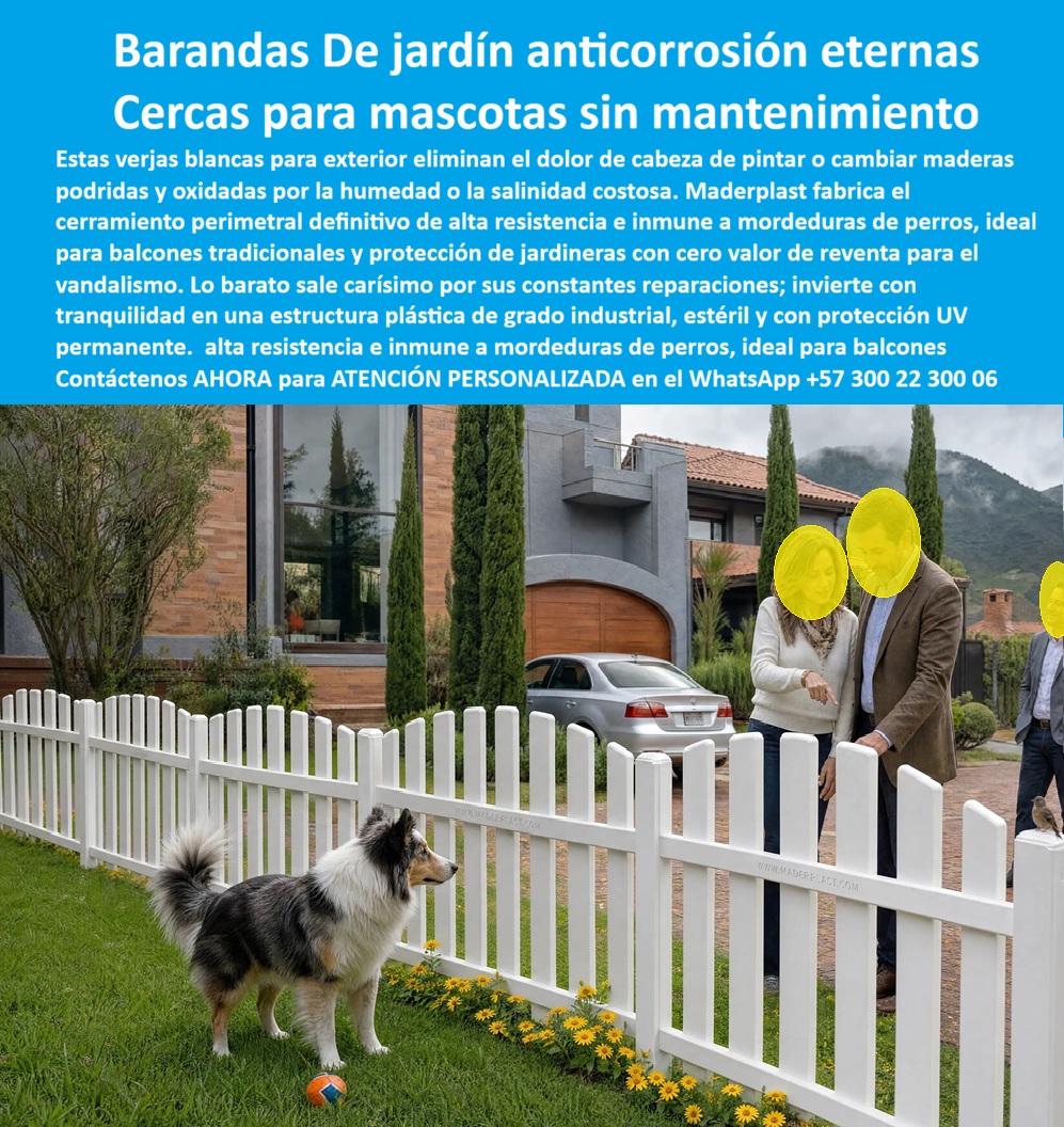 Barandas Para Jardín Mascotas Cercar Verjas Perros Maderplast - Cerramientos Ornamentales Para Islas, Cerramientos Blancos Resistentes Al Clima, Balcones Tradicionales Caribeños, Cercados perimetrales protección de jardineras y flores Cerramiento Barandas Para Jardín Mascotas Cercar Verjas Perros Maderplast Cerramientos Ornamentales Para Islas Cerramientos Blancos Resistentes Al Clima Balcones Tradicionales Caribeños Cercados perimetrales protección de jardineras y flores Cerramiento