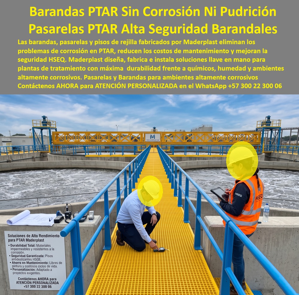 Barandas Pasarelas PTAR Alta Resistencia Química Camino PTAR Maderplast - Barandas de Seguridad para PTAR Inoxidables Industrial Anticorrosivo Garantía Cinco Años, Barandales Industriales PTAR Duraderos Sin Mantenimiento, Guardacuerpos I Barandas Pasarelas PTAR Alta Resistencia Química Camino PTAR Maderplast Barandas de Seguridad para PTAR Inoxidables Industrial Anticorrosivo Garantía Cinco Años Barandales Industriales PTAR Duraderos Sin Mantenimiento Guardacuerpos I