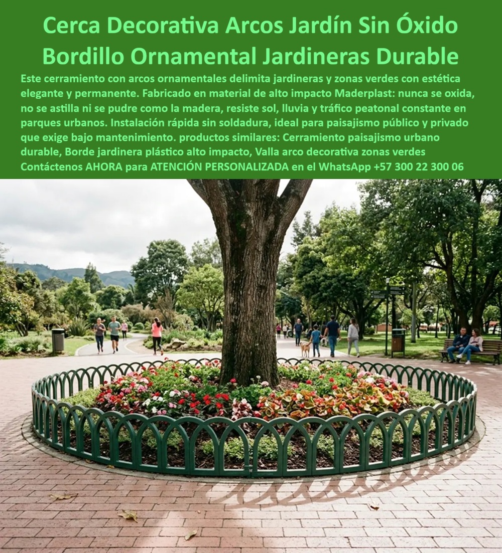 Cerramiento jardineras Cerca Decorativa Arcos Jardín Maderplast - Cerramiento plástico para jardines, Protección del paisajismo urbano, Vallas con Arcos Ornamentales Piscinas y Jardines Libres de Óxido, Arcos de protección flores acero y plástico Cerramiento jardineras Cerca Decorativa Arcos Jardín Maderplast Cerramiento plástico para jardines Protección del paisajismo urbano Vallas con Arcos Ornamentales Piscinas y Jardines Libres de Óxido Arcos de protección flores acero y plástico