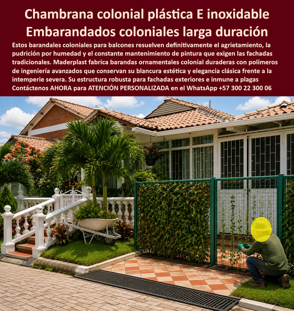 Chambrana Colonial Plástica Embarandado de balcones Maderplast - Barandales coloniales para balcones, Embarandados coloniales de larga duración, barandas ornamentales colonial duraderas, barandas ornamentales fachadas exteriores, chambranas Rejas Chambrana Colonial Plástica Embarandado de balcones Maderplast Barandales coloniales para balcones Embarandados coloniales de larga duración barandas ornamentales colonial duraderas barandas ornamentales fachadas exteriores chambranas Rejas