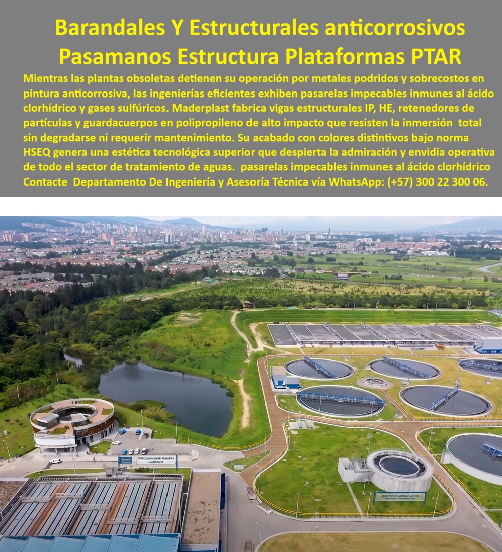 Sistema Barandas Sendero PTAR Pasarelas Plataformas Maderplast - Baranda Seguridad PTAR Resistente Ambientes Agresivos, Pasamanos Industrial PTAR Anticorrosivo Larga Duración, Pasarelas Industriales Barandas Anticorrosivas PTAR, Pasamanos Seguros Sistema Barandas Sendero PTAR Pasarelas Plataformas Maderplast Baranda Seguridad PTAR Resistente Ambientes Agresivos Pasamanos Industrial PTAR Anticorrosivo Larga Duración Pasarelas Industriales Barandas Anticorrosivas PTAR Pasamanos Seguros