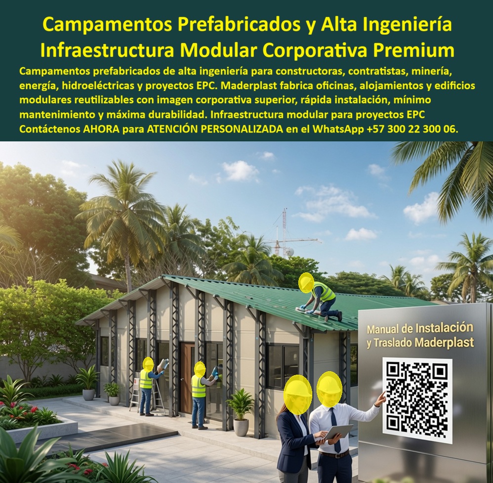 Campamentos Prefabricados Alta Calidad Smart Campamento Maderplast Campamentos Prefabricados de Alta Ingeniería Campamentos de obra reutilizables de alto estatus y presentación corporativa Campamentos para diseñadores y contratistas A