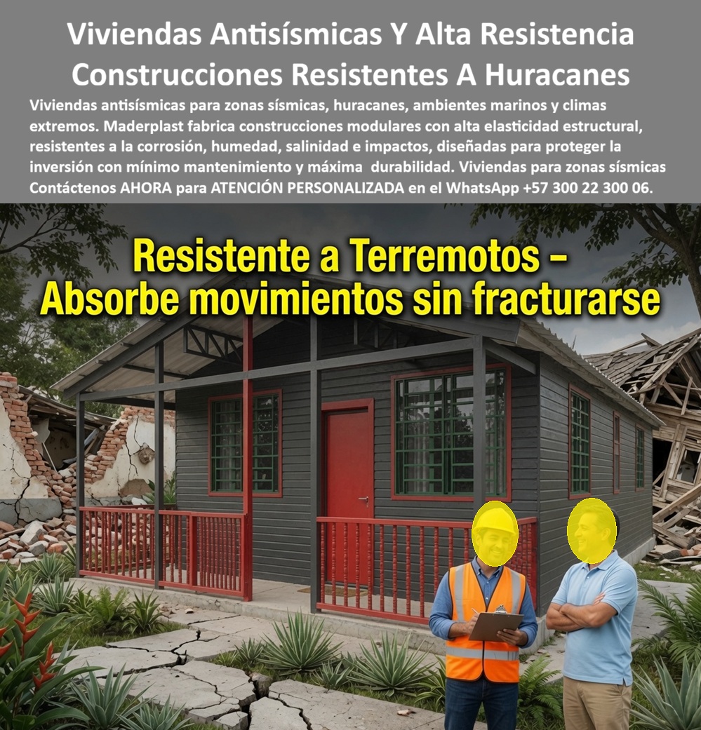 Construcciones Antisísmicas Anti Huracán Elasticidad Estructural Maderplast Construcciones Ambientes Marinos y Tropicales Vivienda Construcción plástica modular certificada contra huracanes Viviendas Resistentes a Fenómenos Naturales
