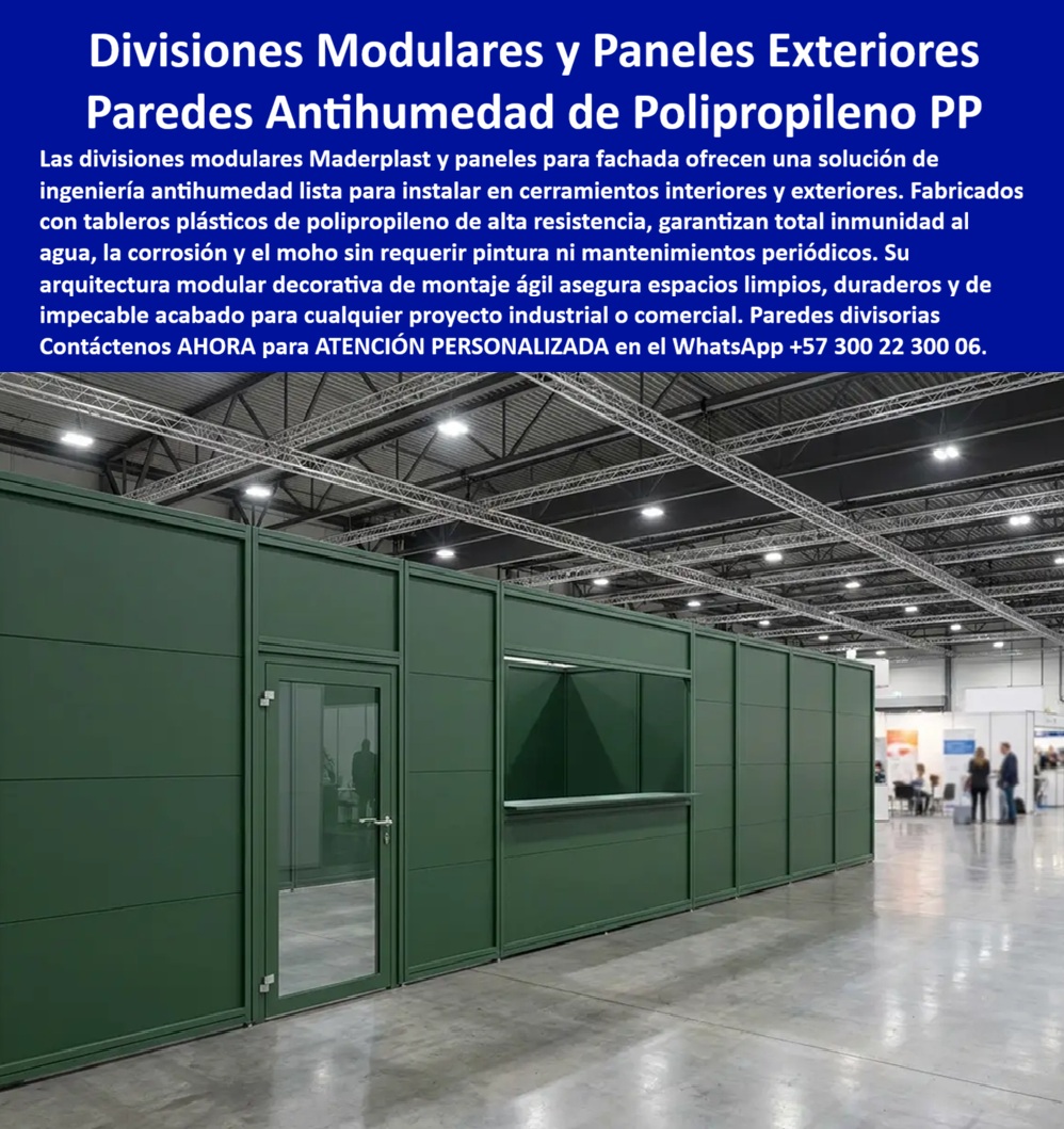 Divisiones Modulares Paneles Fachada Exteriores Antihumedad Maderplast Paredes divisorias de polipropileno listas para instalar Tableros plásticos decorativos para cerramientos y divisiones panel de ingeniería Tableros Modulares PP
