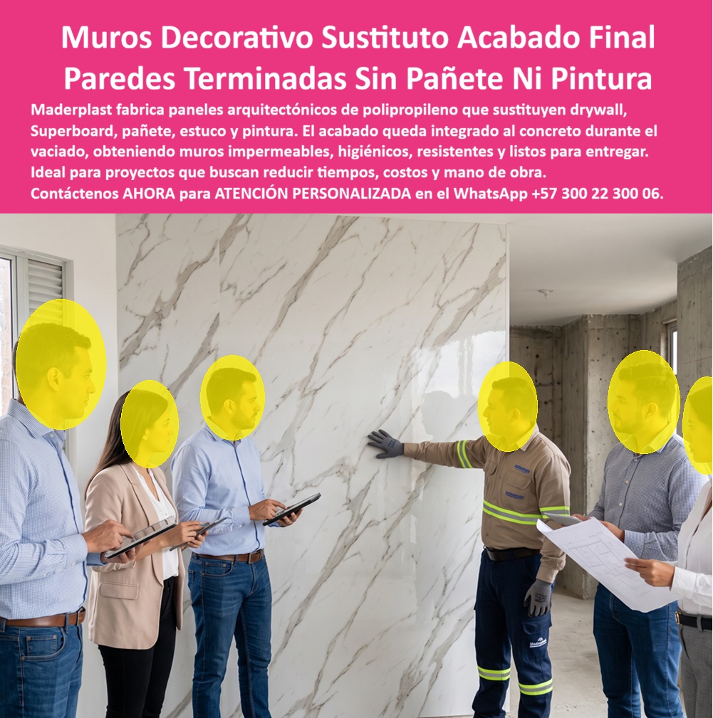 Muro Decorativo Mampostería Seca Panel Constructivo Antihumedad Maderplast muro higiénico permanente Placa Arquitectónica Permanente Sistema de Mampostería Seca Premium muro modular Sistema de Muros Permanentes Placas decorativas PP