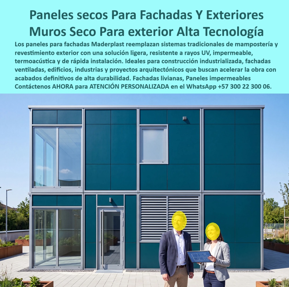 Panel Innovador Construcción Tecnificada Muros Secos Exteriores Maderplast Láminas de polipropileno estructural fachadas ventiladas y paredes exteriores Nueva Tecnología en Paneles Construcción Industrializada Láminas de polipropileno