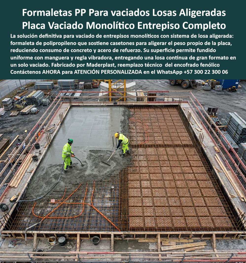 Tableros De Polipropileno Placa Vaciado Concreto Encofrado Fenólico Maderplast Formaletas plásticas vaciado de entrepisos monolíticos Formaletas de polipropileno vaciar concreto Placa plástica vaciado entrepisos Placas polipropileno
