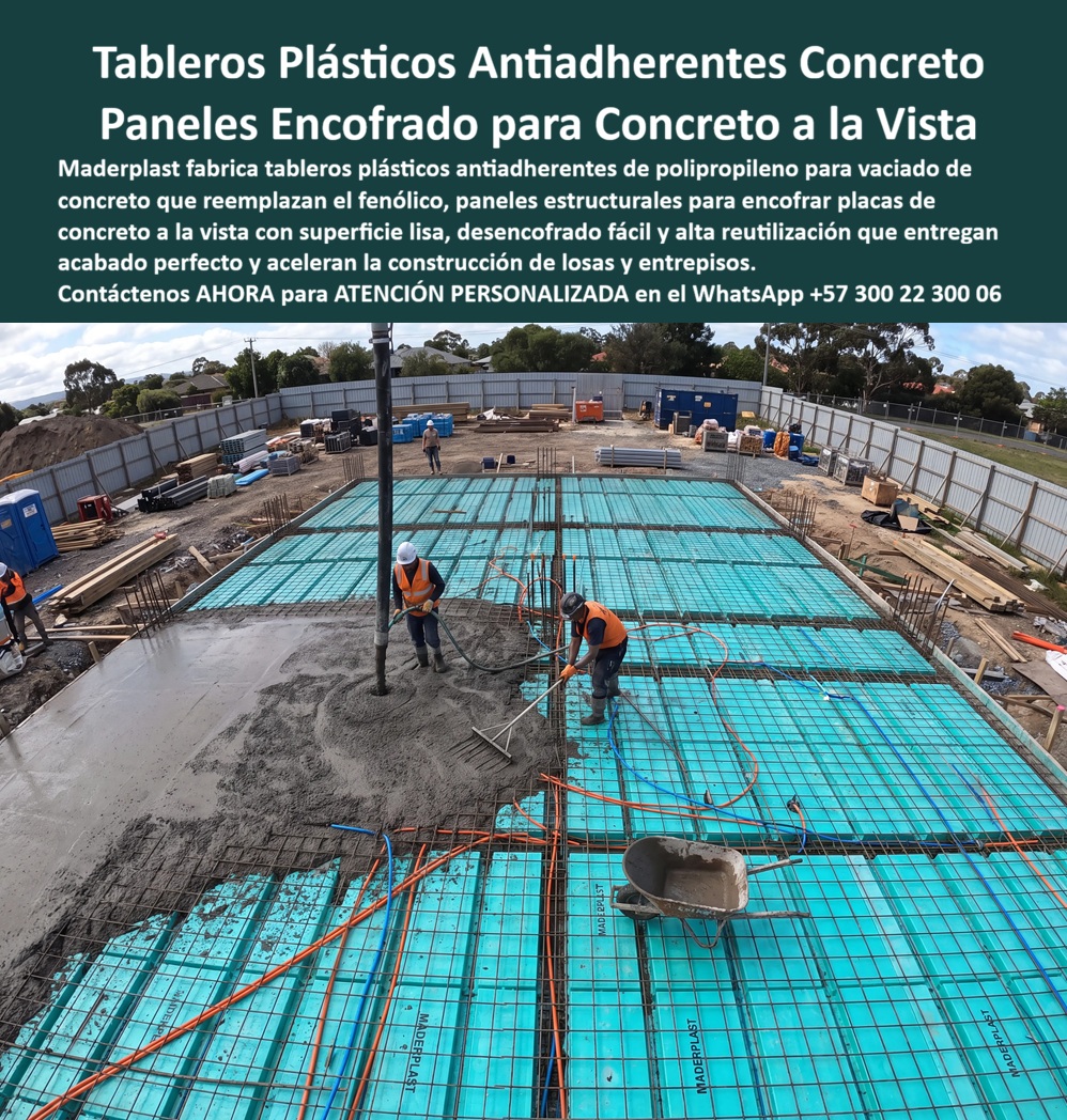 Tableros De Polipropileno Placa Vaciado Concreto Reemplazo del Fenólico Maderplast Tablero plástico antiadherente concreto Tableros Plásticos Reemplazo de Fenólico Paneles para encofrar placas concreto a la vista Tableros estructural