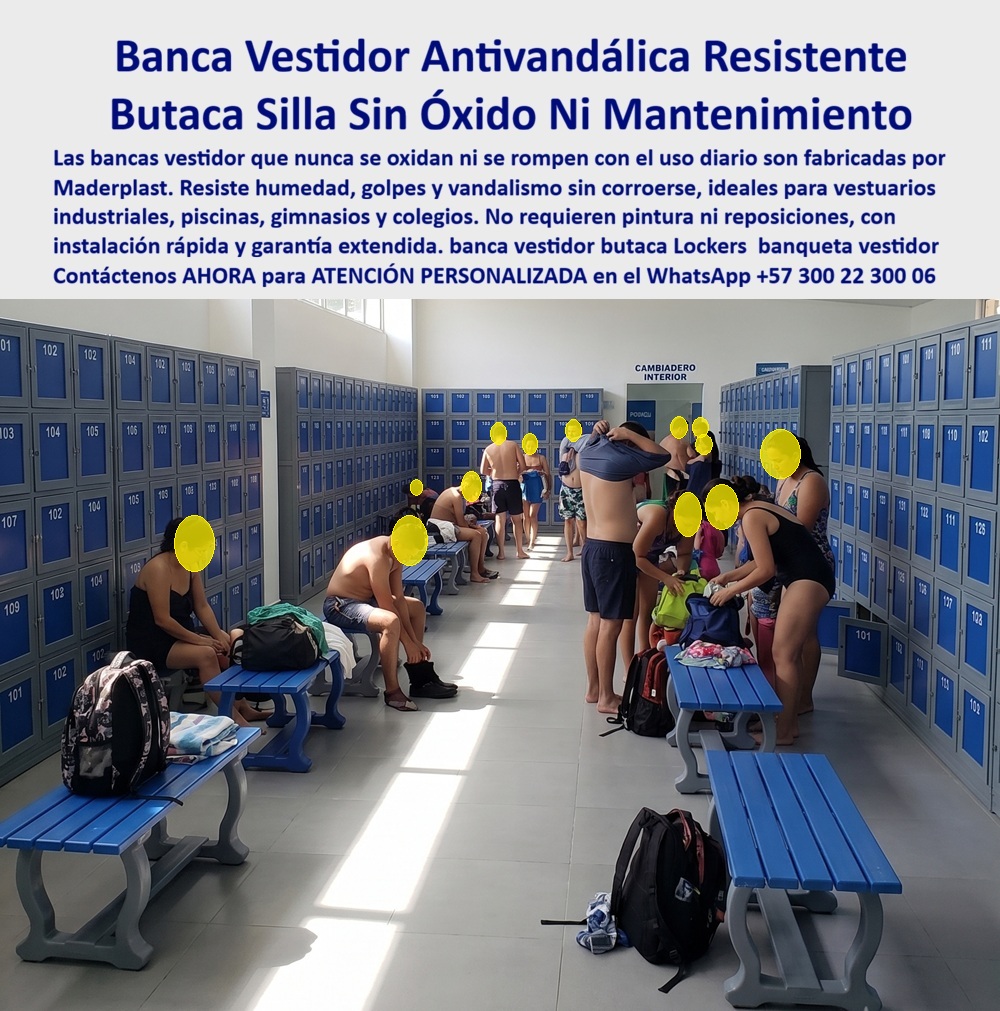 Asientos Para Guardarropas Silla locker Mobiliario Para Vestidores Maderplast - Fábrica Banca Vestidor Resistente Antivandálica Instalación Rápida, Silla vestidor anticorrosiva elimina óxido en vestuarios industriales, Banqueta vestidor HSQ Asientos Para Guardarropas Silla locker Mobiliario Para Vestidores Maderplast Fábrica Banca Vestidor Resistente Antivandálica Instalación Rápida Silla vestidor anticorrosiva elimina óxido en vestuarios industriales Banqueta vestidor HSQ