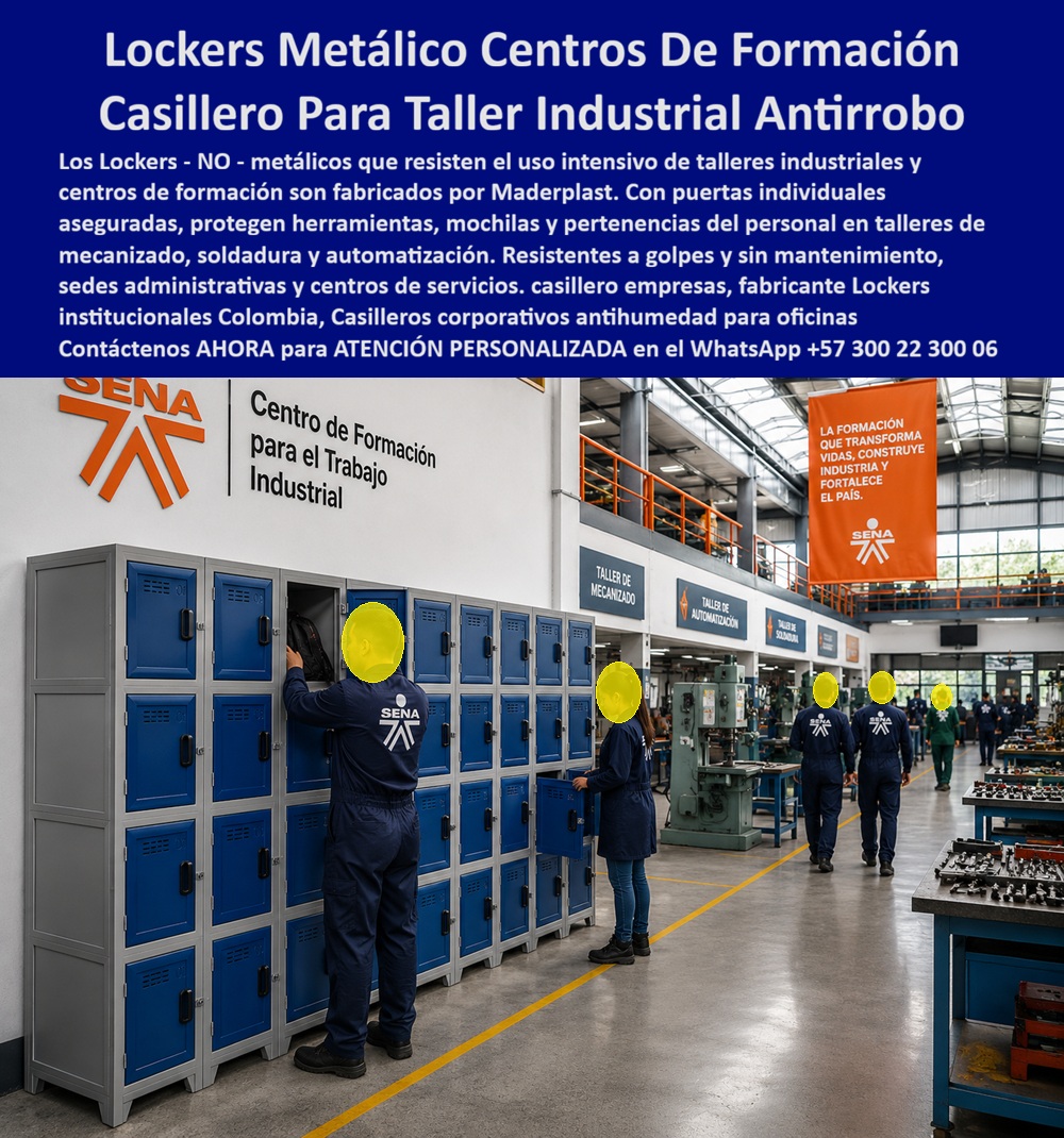 Fabricantes de locker para oficinas Casillero Corporativo Antirrobo Maderplast - Lockers Para Centros de Formación Industrial Nuestra Foto Prueba el Caso de Éxito de: Lockers para centros de formación industrial Maderplast organizan y protegen herramientas, mochilas, uniformes y pertenencias de aprendices, técnicos y personal, con casilleros individuales resistentes al uso intensivo, humedad y ambientes exigentes, fabricados a medida como alternativa durable al locker metálico tradicional. Los lockers para centros de formación industrial que protagonizan la imagen conforman una batería de casilleros individuales instalada junto a talleres de mecanizado, automatización y soldadura, donde aprendices y técnicos necesitan guardar sus pertenencias antes de ingresar a las áreas prácticas. Esta aplicación representa exactamente lo que busca un comprador cuando consulta por casilleros para talleres industriales, lockers para herramientas, casilleros para aprendices o lockers institucionales Colombia: almacenamiento ordenado, compartimentos independientes y una solución preparada para jornadas de uso continuo. En centros técnicos, fábricas y talleres, un locker no es decoración; forma parte de la organización operativa. Los casilleros para personal industrial permiten separar mochilas, ropa, elementos personales y equipos de trabajo, mientras los lockers con cerradura o casilleros con candado proporcionan control individual según el sistema de seguridad especificado. Maderplast puede desarrollar lockers plásticos a medida, definiendo cantidad de módulos, dimensiones, distribución interior, ventilación, identificación, colores y configuración de puertas conforme al número de usuarios y al espacio disponible. Quien busca locker metálico industrial normalmente no necesita metal: necesita resistencia, seguridad, capacidad y larga vida útil. Allí aparece una diferencia fundamental. Los lockers no metálicos eliminan por naturaleza el problema de oxidación propio del acero y resultan especialmente interesantes donde existe humedad, lavado frecuente o condiciones ambientales agresivas. Por eso los casilleros anticorrosivos, lockers resistentes a la humedad y casilleros plásticos industriales constituyen una alternativa técnica que debe evaluarse por costo total de propiedad y no solamente por precio inicial. La misma solución puede proyectarse para locker para fábrica, casilleros para trabajadores, lockers para empresas, casilleros para dotación industrial, guardarropas plásticos industriales y áreas administrativas anexas a producción. En sedes corporativas y centros de servicios, los lockers para oficinas administrativas permiten mantener pertenencias fuera de escritorios y zonas operativas, mientras una instalación modular facilita ampliar capacidad cuando aumenta la planta de personal. Esta adaptabilidad evita que la organización tenga que acomodar sus procesos a un mueble estándar: el casillero puede diseñarse alrededor de la necesidad real. Para un jefe de compras, la comparación económica debe incluir mantenimiento, corrosión, pintura, reparaciones, reposiciones y tiempo perdido atendiendo deterioros. Un producto inicialmente barato deja de ser económico cuando durante su vida útil exige intervenciones constantes. Maderplast orienta la compra hacia una solución durable y técnicamente justificable, con experiencia en plásticos, capacidad de diseño y desarrollo, personalización, prototipos y fabricación en serie. El objetivo es reducir problemas posteriores y entregar al responsable del proyecto argumentos suficientes para sustentar su decisión de compra. Cuando una institución necesita fabricantes de lockers en Colombia, el verdadero valor está en encontrar un proveedor capaz de estudiar la aplicación y no simplemente vender un casillero disponible en inventario. Maderplast puede desarrollar el proyecto desde la necesidad inicial hasta la fabricación, adaptando el locker al usuario, al espacio y al nivel de utilización esperado. Así, los lockers corporativos antirrobo, casilleros para centros técnicos y soluciones institucionales se convierten en activos de organización y seguridad con una relación costo-beneficio pensada para largo plazo. Contáctenos AHORA para ATENCIÓN PERSONALIZADA en el WhatsApp +57 300 22 300 06. Locker para sedes administrativas, Casilleros para personal de oficinas, Locker para oficinas administrativas, Locker para centros de servicios, Locker no metal Fabricantes de locker para oficinas Casillero Corporativo Antirrobo Maderplast Locker para sedes administrativas Casilleros para personal de oficinas Locker para oficinas administrativas Locker para centros de servicios Locker no metal Lockers Para Centros de Formación Industrial Nuestra Foto Prueba el Caso de Éxito de: Lockers para centros de formación industrial Maderplast organizan y protegen herramientas, mochilas, uniformes y pertenencias de aprendices, técnicos y personal, con casilleros individuales resistentes al uso intensivo, humedad y ambientes exigentes, fabricados a medida como alternativa durable al locker metálico tradicional. Los lockers para centros de formación industrial que protagonizan la imagen conforman una batería de casilleros individuales instalada junto a talleres de mecanizado, automatización y soldadura, donde aprendices y técnicos necesitan guardar sus pertenencias antes de ingresar a las áreas prácticas. Esta aplicación representa exactamente lo que busca un comprador cuando consulta por casilleros para talleres industriales, lockers para herramientas, casilleros para aprendices o lockers institucionales Colombia: almacenamiento ordenado, compartimentos independientes y una solución preparada para jornadas de uso continuo. En centros técnicos, fábricas y talleres, un locker no es decoración; forma parte de la organización operativa. Los casilleros para personal industrial permiten separar mochilas, ropa, elementos personales y equipos de trabajo, mientras los lockers con cerradura o casilleros con candado proporcionan control individual según el sistema de seguridad especificado. Maderplast puede desarrollar lockers plásticos a medida, definiendo cantidad de módulos, dimensiones, distribución interior, ventilación, identificación, colores y configuración de puertas conforme al número de usuarios y al espacio disponible. Quien busca locker metálico industrial normalmente no necesita metal: necesita resistencia, seguridad, capacidad y larga vida útil. Allí aparece una diferencia fundamental. Los lockers no metálicos eliminan por naturaleza el problema de oxidación propio del acero y resultan especialmente interesantes donde existe humedad, lavado frecuente o condiciones ambientales agresivas. Por eso los casilleros anticorrosivos, lockers resistentes a la humedad y casilleros plásticos industriales constituyen una alternativa técnica que debe evaluarse por costo total de propiedad y no solamente por precio inicial. La misma solución puede proyectarse para locker para fábrica, casilleros para trabajadores, lockers para empresas, casilleros para dotación industrial, guardarropas plásticos industriales y áreas administrativas anexas a producción. En sedes corporativas y centros de servicios, los lockers para oficinas administrativas permiten mantener pertenencias fuera de escritorios y zonas operativas, mientras una instalación modular facilita ampliar capacidad cuando aumenta la planta de personal. Esta adaptabilidad evita que la organización tenga que acomodar sus procesos a un mueble estándar: el casillero puede diseñarse alrededor de la necesidad real. Para un jefe de compras, la comparación económica debe incluir mantenimiento, corrosión, pintura, reparaciones, reposiciones y tiempo perdido atendiendo deterioros. Un producto inicialmente barato deja de ser económico cuando durante su vida útil exige intervenciones constantes. Maderplast orienta la compra hacia una solución durable y técnicamente justificable, con experiencia en plásticos, capacidad de diseño y desarrollo, personalización, prototipos y fabricación en serie. El objetivo es reducir problemas posteriores y entregar al responsable del proyecto argumentos suficientes para sustentar su decisión de compra. Cuando una institución necesita fabricantes de lockers en Colombia, el verdadero valor está en encontrar un proveedor capaz de estudiar la aplicación y no simplemente vender un casillero disponible en inventario. Maderplast puede desarrollar el proyecto desde la necesidad inicial hasta la fabricación, adaptando el locker al usuario, al espacio y al nivel de utilización esperado. Así, los lockers corporativos antirrobo, casilleros para centros técnicos y soluciones institucionales se convierten en activos de organización y seguridad con una relación costo-beneficio pensada para largo plazo. Contáctenos AHORA para ATENCIÓN PERSONALIZADA en el WhatsApp +57 300 22 300 06.