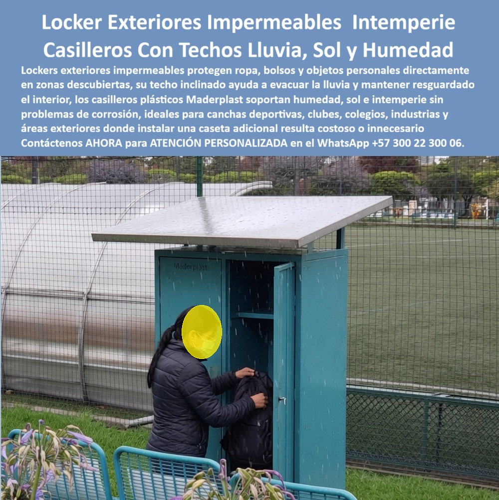 Lockers Exteriores Impermeable A Lluvia Y Sol Casilleros exterior Maderplast - Casilleros para exterior con techo contra intemperie, Casilleros impermeables para la lluvia contra humedad, Guardarropas de afuera resistentes al sol y lluvia, A Lockers Exteriores Impermeable A Lluvia Y Sol Casilleros exterior Maderplast Casilleros para exterior con techo contra intemperie Casilleros impermeables para la lluvia contra humedad Guardarropas de afuera resistentes al sol y lluvia A