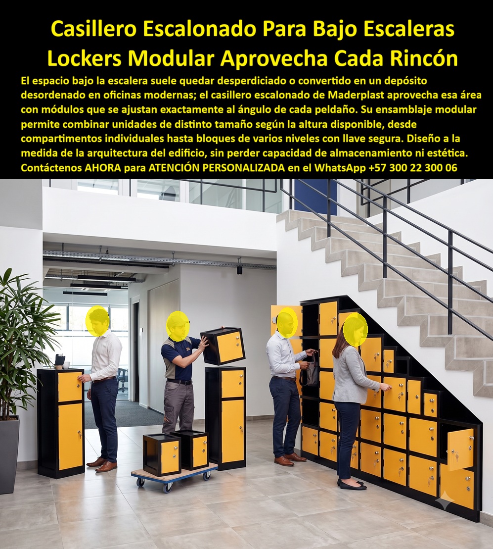 Lockers adaptados a la arquitectura Lockers escalonados modulares Maderplast - Lockers adaptados a la arquitectura Lockers escalonados modulares Maderplast: Casilleros Modulares Bajo Escaleras La Fotografía Muestra: Lockers plásticos Maderplast modulares de diseño escalonado para optimización de bajo escaleras y espacios arquitectónicos complejos. Fabricados en polímeros macizos de alta durabilidad con cerradura de seguridad, eliminan el 100% del mantenimiento y superan a los lockers metálicos propensos a oxidación, picaduras y desgaste. En la imagen se observa un área corporativa moderna de arquitectura multinivel, donde la zona muerta debajo de una escalera de concreto con barandilla metálica se transforma en una estación de almacenamiento de alta eficiencia. Se aprecia una configuración de lockers modulares Maderplast de estructura negra con puertas amarillas, perfectamente adaptados a la inclinación del ángulo del peldaño. En la escena, empleados ejecutan el ensamblaje apilable de gabinetes individuales, demostrando la versatilidad de este sistema de almacenamiento para áreas de alto tráfico. El problema crítico en sedes corporativas e industriales es el desperdicio de metros cuadrados y el rápido deterioro de armarios casilleros de madera o guardarropas metálicos convencionales, los cuales en ambientes corrosivos o con humedad sufren de oxidación, deformaciones y plagas. Maderplast resuelve este dolor de infraestructura mediante casilleros de plástico resistentes, diseñados a la medida para encajar bajo cualquier geometría arquitectónica sin perder capacidad ni estética. Los lockers plásticos industriales Maderplast están fabricados con polímeros inalterables, lavables y de alta resistencia al impacto. Ante las consultas técnicas más comunes sobre optimización de espacio e higiene: ¿De qué manera estos casilleros escalonados aprovechan zonas en ángulo? Los lockers plásticos a medida Maderplast combinan bloques independientes de distintas alturas, creando un conjunto homogéneo que se comporta como un locker de seguridad integral. ¿Cómo aseguran la protección de pertenencias en lockers para oficina y casilleros para personal? Cada módulo cuenta con casilleros con llave o candado, ideales para casillero para ropa, casillero para celulares o casilleros para correspondencia. Su estructura inerte no absorbe humedad, erradicando el gasto por repintado o mantenimiento correctivo y reduciendo el Costo Total de Propiedad (TCO) a cero. La experiencia operativa en proyectos ejecutivos lo confirma: "Instalar el sistema de lockers plásticos Colombia Maderplast bajo las escaleras de nuestra sede permitió recuperar área útil y eliminar el desorden de cajas. Llevamos más de seis años de uso diario sin presentar desajustes en bisagras ni desgaste en las puertas". La resistencia física de los polímeros macizos Maderplast está probada mediante ensayos severos contra impactos, con videos verificables en el canal corporativo (https: //www.youtube.com/@maderplasSA). Los mobiliarios metálicos o de aglomerado de la competencia, aun regalados, resultan extremadamente costosos por sus constantes reparaciones, descascaramiento y reemplazos prematuros. Elegir armarios plásticos Maderplast es asegurar un activo exento de depreciación. Contamos con certificación ISO 9001 e ISO 14001, respaldando procesos industriales controlados, experiencia en plásticos técnicos y fabricación a medida en Colombia para el mundo. Para requerimientos de lockers para empresas, lockers escolares, casilleros para gimnasios o lockers para hospitales, Maderplast es el fabricante que convierte espacios desaprovechados en soluciones reales. Para cotizaciones, planos acotados, renders o fichas técnicas de venta de casilleros Bogotá y nivel nacional, solicite atención directamente con nuestro Departamento de Ingeniería: Ing. Soporte Técnico: (+57) 300 22 300 06 | ingenieria@maderplast.co. Para cualquier especificación arquitectónica en su obra, Maderplast es la zapatilla de la Cenicienta: el milagro que encaja con absoluta precisión en sus requerimientos de durabilidad y elegancia, y el santo que hace posible esta solución técnica es nuestro equipo de especialistas. Contacte directamente al Departamento de Ingeniería para atención personalizada. Eng. Technical Support: (+57) 300 22 300 06.Casilleros Modulares Bajo Escaleras, Lockers modulares para oficinas, Lockers de ensamblaje modular, Casilleros escalonados apilables con llave segura, Diseñamos Lockers adaptados a la arquitectura Lockers escalonados modulares Maderplast Casilleros Modulares Bajo Escaleras Lockers modulares para oficinas Lockers de ensamblaje modular Casilleros escalonados apilables con llave segura Diseñamos Lockers adaptados a la arquitectura Lockers escalonados modulares Maderplast: Casilleros Modulares Bajo Escaleras La Fotografía Muestra: Lockers plásticos Maderplast modulares de diseño escalonado para optimización de bajo escaleras y espacios arquitectónicos complejos. Fabricados en polímeros macizos de alta durabilidad con cerradura de seguridad, eliminan el 100% del mantenimiento y superan a los lockers metálicos propensos a oxidación, picaduras y desgaste. En la imagen se observa un área corporativa moderna de arquitectura multinivel, donde la zona muerta debajo de una escalera de concreto con barandilla metálica se transforma en una estación de almacenamiento de alta eficiencia. Se aprecia una configuración de lockers modulares Maderplast de estructura negra con puertas amarillas, perfectamente adaptados a la inclinación del ángulo del peldaño. En la escena, empleados ejecutan el ensamblaje apilable de gabinetes individuales, demostrando la versatilidad de este sistema de almacenamiento para áreas de alto tráfico. El problema crítico en sedes corporativas e industriales es el desperdicio de metros cuadrados y el rápido deterioro de armarios casilleros de madera o guardarropas metálicos convencionales, los cuales en ambientes corrosivos o con humedad sufren de oxidación, deformaciones y plagas. Maderplast resuelve este dolor de infraestructura mediante casilleros de plástico resistentes, diseñados a la medida para encajar bajo cualquier geometría arquitectónica sin perder capacidad ni estética. Los lockers plásticos industriales Maderplast están fabricados con polímeros inalterables, lavables y de alta resistencia al impacto. Ante las consultas técnicas más comunes sobre optimización de espacio e higiene: ¿De qué manera estos casilleros escalonados aprovechan zonas en ángulo? Los lockers plásticos a medida Maderplast combinan bloques independientes de distintas alturas, creando un conjunto homogéneo que se comporta como un locker de seguridad integral. ¿Cómo aseguran la protección de pertenencias en lockers para oficina y casilleros para personal? Cada módulo cuenta con casilleros con llave o candado, ideales para casillero para ropa, casillero para celulares o casilleros para correspondencia. Su estructura inerte no absorbe humedad, erradicando el gasto por repintado o mantenimiento correctivo y reduciendo el Costo Total de Propiedad (TCO) a cero. La experiencia operativa en proyectos ejecutivos lo confirma: "Instalar el sistema de lockers plásticos Colombia Maderplast bajo las escaleras de nuestra sede permitió recuperar área útil y eliminar el desorden de cajas. Llevamos más de seis años de uso diario sin presentar desajustes en bisagras ni desgaste en las puertas". La resistencia física de los polímeros macizos Maderplast está probada mediante ensayos severos contra impactos, con videos verificables en el canal corporativo (https: //www.youtube.com/@maderplasSA). Los mobiliarios metálicos o de aglomerado de la competencia, aun regalados, resultan extremadamente costosos por sus constantes reparaciones, descascaramiento y reemplazos prematuros. Elegir armarios plásticos Maderplast es asegurar un activo exento de depreciación. Contamos con certificación ISO 9001 e ISO 14001, respaldando procesos industriales controlados, experiencia en plásticos técnicos y fabricación a medida en Colombia para el mundo. Para requerimientos de lockers para empresas, lockers escolares, casilleros para gimnasios o lockers para hospitales, Maderplast es el fabricante que convierte espacios desaprovechados en soluciones reales. Para cotizaciones, planos acotados, renders o fichas técnicas de venta de casilleros Bogotá y nivel nacional, solicite atención directamente con nuestro Departamento de Ingeniería: Ing. Soporte Técnico: (+57) 300 22 300 06 | ingenieria@maderplast.co. Para cualquier especificación arquitectónica en su obra, Maderplast es la zapatilla de la Cenicienta: el milagro que encaja con absoluta precisión en sus requerimientos de durabilidad y elegancia, y el santo que hace posible esta solución técnica es nuestro equipo de especialistas. Contacte directamente al Departamento de Ingeniería para atención personalizada. Eng. Technical Support: (+57) 300 22 300 06.
