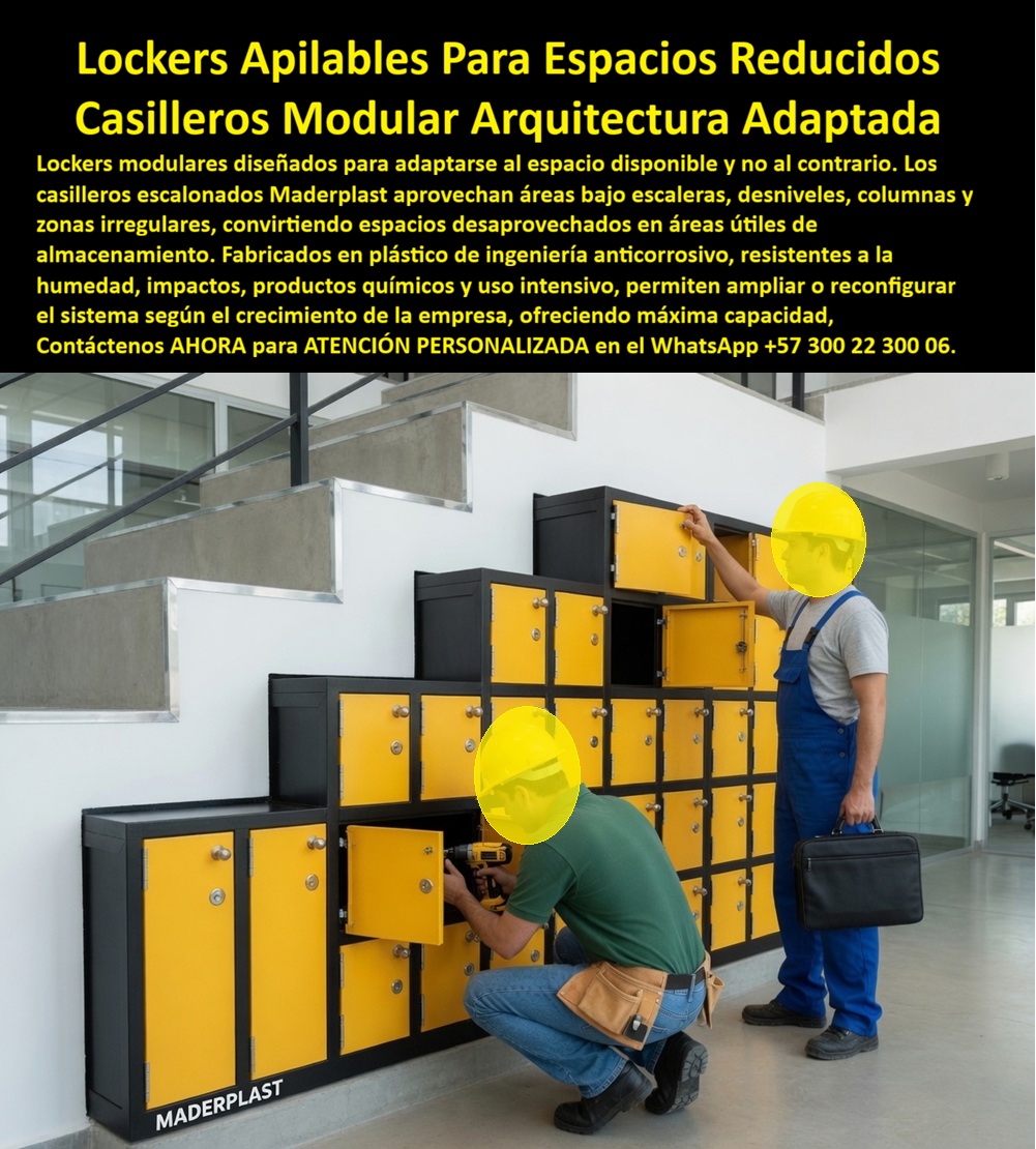 Lockers adaptados a la arquitectura, Lockers escalonados modulares Maderplast - Lockers Apilables Para Espacios Reduccidos, Fabricamos lockers que se adaptan al espacio disponible y no al contrario, Lockers para áreas irregulares, Lockers AA Lockers adaptados a la arquitectura Lockers escalonados modulares Maderplast Lockers Apilables Para Espacios Reduccidos Fabricamos lockers que se adaptan al espacio disponible y no al contrario Lockers para áreas irregulares Lockers AA