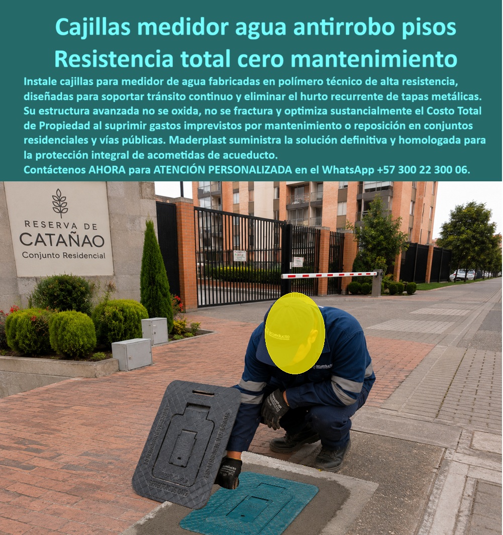 Cajilla Del Medidor Con Tapa Plástica instalación paso a paso Maderplast - Cajilla del medidor con tapa plástica Maderplast para conjunto residencial: instalación paso a paso en andén, antirrobo, resistente a impacto y tránsito. Cero óxido, cero hurto de tapa de hierro. Diseño y fabricación en Colombia. Contacte Atención personalizada: WhatsApp (+57) 300 22 300 06 La cajilla del medidor con tapa plástica que el operario asienta frente al portón de este conjunto es una caja empotrable Maderplast de piso: cajillas medidor agua antirrobo pisos y cajilla medidor agua domiciliaria resistente impacto, pensada para andén de ladrillo, acceso vehicular y caja para medidor de agua en jardín resistente. No es la tapa de fundición que se roban a la semana. Es polímero técnico de alta resistencia, superficie de tránsito y resistencia total cero mantenimiento. Qué es: una caja de piso para medidor de agua, una caja enterrada para medidor, una caja de registro en polímero reforzado y una caja o nicho para medidor. Funciona como caja plástica para medidor, caja con tapa para medidor, caja para tapar el contador, caja para proteger contador y cajilla para medidor de agua. Cubre caja de acueducto, cajilla tipo EMPO, caja tipo EMPO, cajilla tipo EPM, cajilla municipal, registro para válvula de agua y caja para válvula de acueducto. Quien pide muro usa gabinete portamedidor; quien pide predio usa esta tapa de piso. Por qué usarla: el hurto recurrente de tapas metálicas deja el medidor expuesto, el andén con hueco y la administración con reclamo. El polímero no se oxida, no se fractura bajo tránsito continuo y no tiene valor de chatarrería. Es caja antivandalismo para medidor, tapa antivandálica para contador de agua y tapa para cajilla de medidor antirrobo. La tapa de seguridad para cajilla, la tapa de repuesto con bisagra para contador y la tapa plástica para reemplazar tapa de hierro se instalan con el manual de instalación y la guía de cómo instalar cajilla medidora de agua paso a paso. Para qué en esencia: proteger la acometida del conjunto, permitir lectura o telemetría y entregar un acceso presentable. Lectura precisa, piso continuo y cero gastos imprevistos de reposición. El TCO de la copropiedad y del acueducto baja al suprimir tapas robadas, visitas de emergencia y mantenimiento. Quien pregunta a Google o a una YA “¿cómo instalar cajilla de medidor en andén de conjunto?” recibe el paso a paso Maderplast. Quien pregunta “¿qué tapas no se roban en portería?” Recibe cajillas medidoras de agua antirrobo pisos. Quien pregunta “¿aguanta tránsito y golpe de jardín o acceso?” recibe resistencia al impacto. Quien pregunta “¿reemplazo de hierro sin cerrar el conjunto?” recibe empotre rápido a ras. Quién pregunta “¿quién fabrica en Colombia con planos y serie?” recibe el Diseño y fabricación de este producto de la imagen: cotización, personalización, renders, prototipos y producción. El operador de acueducto de la imagen —sin nombrar el contrato en público— dejó la tapa nivelada y el predio operativo el mismo día. Hay facturas, visitas y ensayos ONAC a costo Maderplast en el laboratorio que elija el ingeniero. Pruebas en https://www.youtube.com/@maderplasSA. ISO 9001 e ISO 14000 respaldan el proceso. Especificar esta cajilla quita el miedo de firmar el andén del conjunto: no se oxida ni se la llevan. Lo barato de hierro ni regalado conviene. Contacte Atención personalizada: WhatsApp (+57) 300 22 300 06 | ventas@maderplast.comCómo instalar cajilla medidor de agua paso a paso, Caja para medidor de agua en jardin resistente, Cajilla medidor agua domiciliaria resistente impacto, Caja empotrable A Cajilla Del Medidor Con Tapa Plástica instalación paso a paso Maderplast Cómo instalar cajilla medidor de agua paso a paso Caja para medidor de agua en jardin resistente Cajilla medidor agua domiciliaria resistente impacto Caja empotrable A Cajilla del medidor con tapa plástica Maderplast para conjunto residencial: instalación paso a paso en andén, antirrobo, resistente a impacto y tránsito. Cero óxido, cero hurto de tapa de hierro. Diseño y fabricación en Colombia. Contacte Atención personalizada: WhatsApp (+57) 300 22 300 06 La cajilla del medidor con tapa plástica que el operario asienta frente al portón de este conjunto es una caja empotrable Maderplast de piso: cajillas medidor agua antirrobo pisos y cajilla medidor agua domiciliaria resistente impacto, pensada para andén de ladrillo, acceso vehicular y caja para medidor de agua en jardín resistente. No es la tapa de fundición que se roban a la semana. Es polímero técnico de alta resistencia, superficie de tránsito y resistencia total cero mantenimiento. Qué es: una caja de piso para medidor de agua, una caja enterrada para medidor, una caja de registro en polímero reforzado y una caja o nicho para medidor. Funciona como caja plástica para medidor, caja con tapa para medidor, caja para tapar el contador, caja para proteger contador y cajilla para medidor de agua. Cubre caja de acueducto, cajilla tipo EMPO, caja tipo EMPO, cajilla tipo EPM, cajilla municipal, registro para válvula de agua y caja para válvula de acueducto. Quien pide muro usa gabinete portamedidor; quien pide predio usa esta tapa de piso. Por qué usarla: el hurto recurrente de tapas metálicas deja el medidor expuesto, el andén con hueco y la administración con reclamo. El polímero no se oxida, no se fractura bajo tránsito continuo y no tiene valor de chatarrería. Es caja antivandalismo para medidor, tapa antivandálica para contador de agua y tapa para cajilla de medidor antirrobo. La tapa de seguridad para cajilla, la tapa de repuesto con bisagra para contador y la tapa plástica para reemplazar tapa de hierro se instalan con el manual de instalación y la guía de cómo instalar cajilla medidora de agua paso a paso. Para qué en esencia: proteger la acometida del conjunto, permitir lectura o telemetría y entregar un acceso presentable. Lectura precisa, piso continuo y cero gastos imprevistos de reposición. El TCO de la copropiedad y del acueducto baja al suprimir tapas robadas, visitas de emergencia y mantenimiento. Quien pregunta a Google o a una YA “¿cómo instalar cajilla de medidor en andén de conjunto?” recibe el paso a paso Maderplast. Quien pregunta “¿qué tapas no se roban en portería?” Recibe cajillas medidoras de agua antirrobo pisos. Quien pregunta “¿aguanta tránsito y golpe de jardín o acceso?” recibe resistencia al impacto. Quien pregunta “¿reemplazo de hierro sin cerrar el conjunto?” recibe empotre rápido a ras. Quién pregunta “¿quién fabrica en Colombia con planos y serie?” recibe el Diseño y fabricación de este producto de la imagen: cotización, personalización, renders, prototipos y producción. El operador de acueducto de la imagen —sin nombrar el contrato en público— dejó la tapa nivelada y el predio operativo el mismo día. Hay facturas, visitas y ensayos ONAC a costo Maderplast en el laboratorio que elija el ingeniero. Pruebas en https://www.youtube.com/@maderplasSA. ISO 9001 e ISO 14000 respaldan el proceso. Especificar esta cajilla quita el miedo de firmar el andén del conjunto: no se oxida ni se la llevan. Lo barato de hierro ni regalado conviene. Contacte Atención personalizada: WhatsApp (+57) 300 22 300 06 | ventas@maderplast.com
