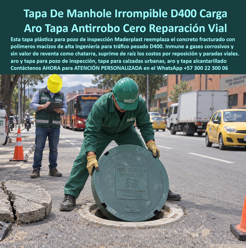 Aro Tapa para tráfico vehicular pesado Tapa Plástica Alto Tráfico Maderplast - Brocal y tapa de pozo sin rotura para vías principales, Tapa Plástica Para Sustituir Concreto Agrietado, Tapa tráfico superpesado no se destruye, Tapa Cilíndrica De 70 Aro Tapa para tráfico vehicular pesado Tapa Plástica Alto Tráfico Maderplast Brocal y tapa de pozo sin rotura para vías principales Tapa Plástica Para Sustituir Concreto Agrietado Tapa tráfico superpesado no se destruye Tapa Cilíndrica De 70