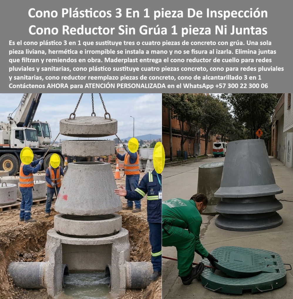 Cono Plástico 3 En 1 Pozo De Inspección Cono Reductor Cuello Pozo Maderplast - cono para redes pluviales y sanitarias, cono plástico 3 en 1, Cono Plástico Sustituye Cuatro Piezas De Concreto, cono para reemplazar piezas de concreto, cono reductor Cono Plástico 3 En 1 Pozo De Inspección Cono Reductor Cuello Pozo Maderplast cono para redes pluviales y sanitarias cono plástico 3 en 1 Cono Plástico Sustituye Cuatro Piezas De Concreto cono para reemplazar piezas de concreto cono reductor
