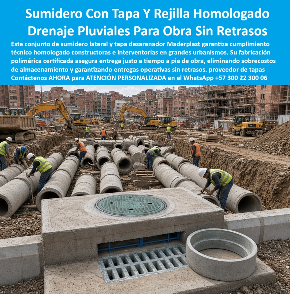 Sumidero Con Tapa Y Rejilla Desarenador Aguas Lluvias Red Nueva Maderplast - Conjunto sumidero lateral y tapa sin atrasos de obra, Rejilla Sumidero Vial Proveedor Directo Constructoras, Sistema drenaje lateral urbanización nueva, Boca de tormenta Sumidero Con Tapa Y Rejilla Desarenador Aguas Lluvias Red Nueva Maderplast Conjunto sumidero lateral y tapa sin atrasos de obra Rejilla Sumidero Vial Proveedor Directo Constructoras Sistema drenaje lateral urbanización nueva Boca de tormenta