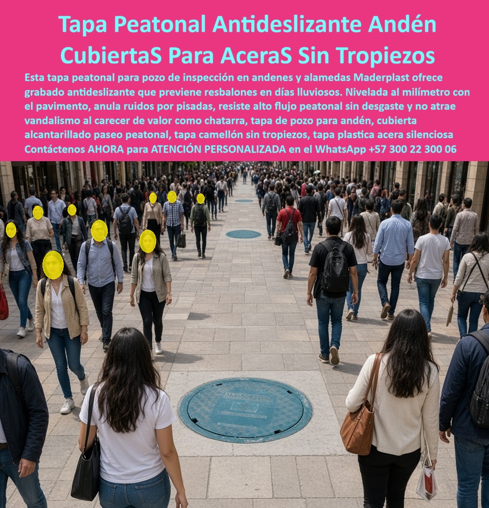 Tapa Acera Paseo Peatonal Sin Ruido Ni Tropiezos Tapa peatonal Maderplast - Cubierta de pozo alameda sin resbalones por lluvia, Tapa Camellón Peatonal Antivandalismo Fácil Mantenimiento, Tapa Peatonal Antideslizante Andenes Seguros, Tapa Andén PP Tapa Acera Paseo Peatonal Sin Ruido Ni Tropiezos Tapa peatonal Maderplast Cubierta de pozo alameda sin resbalones por lluvia Tapa Camellón Peatonal Antivandalismo Fácil Mantenimiento Tapa Peatonal Antideslizante Andenes Seguros Tapa Andén PP