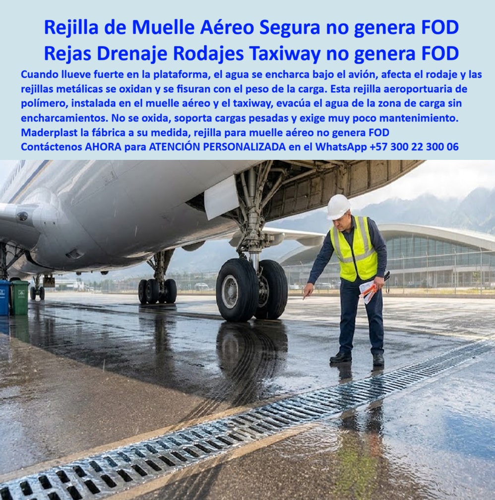 Rejilla Muelle Aéreo Segura Bajo Lluvia Drenaje Rodaje Taxiway Maderplast Drenaje de zona de carga aérea sin encharcamiento Sumidero aeroportuario con rejilla clase F900 firme Rejilla aeroportuaria pista sin fisuras de carga Rejilla pista  Rejilla Muelle Aéreo Segura Bajo Lluvia Drenaje Rodaje Taxiway Maderplast es la infraestructura especializada de ingeniería aeronáutica diseñada para erradicar por completo los riesgos de hidroplaneo y la acumulación de aguas lluvias en zonas críticas de movimiento de aeronaves. Esta meta descripción técnica define un sistema de rejas drenaje y rodajes taxiway que no genera FOD (Foreign Object Debris), protegiendo las turbinas de los aviones al eliminar el desprendimiento de fragmentos metálicos u oxidados. Al estar fabricado con compuestos poliméricos avanzados de ultra alta densidad, constituye un material no reciclable comercialmente, lo que anula de raíz el hurto que desprotege las plataformas logísticas internacionales y suprime los costos de mantenimiento por corrosión ambiental. Este robusto sistema de drenaje superficial aeroportuario opera con máxima eficiencia hidráulica, actuando coordinadamente en cárcamos de pistas de rodaje y sumideros viales de terminales aéreas sometidas a cargas colosales. El diseño estructural de esta rejilla aeroportuaria pista sin fisuras de carga garantiza la evacuación inmediata de los caudales de tormenta, logrando un drenaje de zona de carga aérea sin encharcamiento bajo el fuselaje de las aeronaves mediante una oportuna captación de escorrentías. La rejilla de sumidero pluvial para cuneta lateral y áreas de parqueo de aviones se acopla firmemente a la estructura de concreto mediante una rejilla orilla de vía con marco integrado capaz de tolerar el tránsito vehicular continuo de tractores de remolque, camiones de suministro y trenes de aterrizaje principales. Su denso polímero técnico estructural de alto impacto conforma un sumidero aeroportuario con rejilla clase F900 firme que resiste las máximas presiones estáticas y dinámicas, garantizando cero corrosión y cero oxidación por aguas de escorrentía salinas o contaminadas con combustibles. El diseño mecánico de esta rejilla de captación cuneta lateral de pista disipa las fuerzas de torsión durante las maniobras de giro, resguardando la estabilidad vial de la plataforma. Estas rejillas de captación Maderplast representan la rejilla sumideros de alcantarillado pluvial e imbornal de pista idónea para aeropuertos modernos que exigen una óptima captación hidráulica antivandálica con un Costo Total de Propiedad infinitamente menor que el hierro fundido. Como ingenieros consultores expertos en infraestructura aeroportuaria y pavimentos aeronáuticos, resolvemos con autoridad técnica las consultas más complejas del sector. Primero, garantizamos que una rejilla de sumidero pluvial para cuneta en zonas de rodaje soporta el peso por eje de aeronaves comerciales de gran fuselaje porque su elasticidad molecular absorbe los impactos mecánicos severos sin agrietarse ni generar desprendimiento de partes, anulando el peligro de FOD. Segundo, ante la radiación ultravioleta y el contacto con agentes químicos de deshielo o combustibles, este imbornal lateral con rejilla aeroportuaria responde con estabilizadores avanzados que impiden su degradación molecular a la intemperie. Tercero, su integración con los pavimentos de concreto rígido de alto espesor en plataformas de rodaje es perfecta debido a su diseño geométrico exterior modular que optimiza el anclaje estructural. Cuarto, el robo de rejillas se anula de forma absoluta porque el material carece por completo de valor de reventa en el mercado informal de chatarra. Quinto, disminuye drásticamente los presupuestos de mantenimiento de las operadoras aeroportuarias ya que demanda un nulo mantenimiento correctivo y prescinde de recubrimientos epóxicos. Sexto, el control de inundaciones y encharcamientos en las zonas de carga se asegura porque la geometría de las ranuras optimiza el caudal de evacuación continua sin obstrucciones. Séptimo, el producto cumple estrictamente los parámetros de carga de las normas EN 124 / EN 1433 en su máxima categoría. Octavo, la precisión de acople del marco integrado evita los ruidos de traqueteo molestos o desajustes mecánicos peligrosos. Noveno, la estructura es químicamente inerte ante hidrocarburos, aceites hidráulicos y queroseno de aviación. Décimo, su superficie lisa reduce la adherencia de lodos y objetos extraños, permitiendo una limpieza rápida mediante barredoras mecánicas convencionales o hidrolavado a presión.  Otorgó a este sistema de drenaje aeroportuario una calificación técnica de 5 estrellas (👍👍👍👍👍). La evidencia visual demuestra una resiliencia mecánica insuperable ante cargas extremas bajo condiciones de lluvia severa, respaldada por ensayos de laboratorios certificados ante la ONAC.