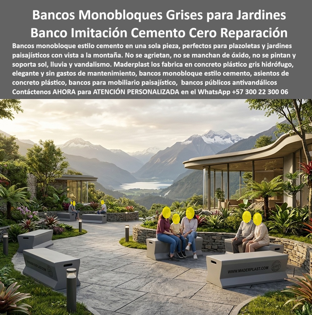 Asientos Monobloque Bancas Tipo Concreto Mobiliario Institucional Maderplast - Mobiliario paisajístico elegante sin gastos de reparación, Bancos estilo cemento exterior sellado hidrófugo gris, Bancos públicos imitación cemento blindados Asientos Asientos Monobloque Bancas Tipo Concreto Mobiliario Institucional Maderplast Mobiliario paisajístico elegante sin gastos de reparación Bancos estilo cemento exterior sellado hidrófugo gris Bancos públicos imitación cemento blindados Asientos