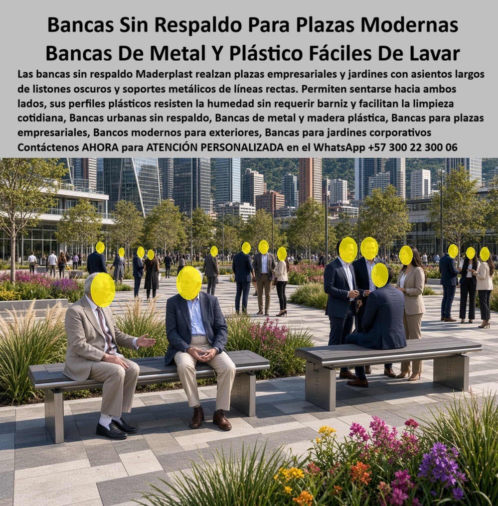 Banco De Jardín Metálico Y Plástico Asientos Bancas Campestres Maderplast - Mobiliario Urbano Exteriores Resistente Impacto Y Rayos UV Duradero, Bancas exteriores anticorrosivas sin mantenimiento urbano duradero, Asientos públicos inoxidables 304 Banco De Jardín Metálico Y Plástico Asientos Bancas Campestres Maderplast Mobiliario Urbano Exteriores Resistente Impacto Y Rayos UV Duradero Bancas exteriores anticorrosivas sin mantenimiento urbano duradero Asientos públicos inoxidables 304