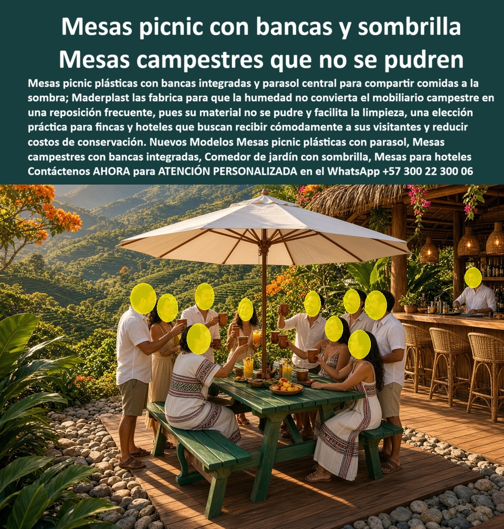 Mesas Con Parasol Comedor Campestre Sol Y Lluvia Mesas Picnic Maderplast - Bancas integradas parasol hotel antivuelco sol y lluvia, Mesas Con Bancas Sombrilla Fincas Campestres Sin Mantenimiento, Mobiliario de piscina irrompible contra intemperie Mesas Con Parasol Comedor Campestre Sol Y Lluvia Mesas Picnic Maderplast Bancas integradas parasol hotel antivuelco sol y lluvia Mesas Con Bancas Sombrilla Fincas Campestres Sin Mantenimiento Mobiliario de piscina irrompible contra intemperie