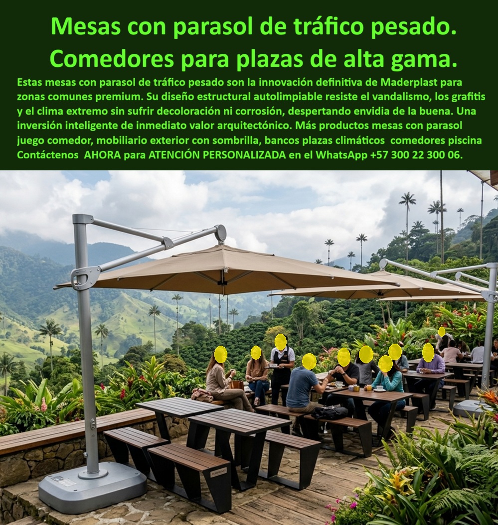 Mesas Con Parasol Juego Comedor Con Sombrilla Mesas parasol Maderplast - Mobiliario Exterior Con Sombrilla Antivandalismo Inoxidable Garantía 5 Años, Bancos plazas climáticos antigrafitis tráfico pesado permanente, Comedores piscina con sombrilla Mesas Con Parasol Juego Comedor Con Sombrilla Mesas parasol Maderplast Mobiliario Exterior Con Sombrilla Antivandalismo Inoxidable Garantía 5 Años Bancos plazas climáticos antigrafitis tráfico pesado permanente Comedores piscina con sombrilla