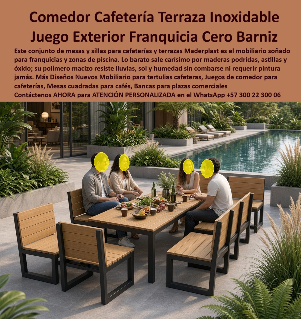 Muebles Cafés Cafeterias Muebles Franquicias Mesas Y Sillas Maderplast - Mesas Y Sillas Cafeterías De Franquicia Con Estilo Madera, Conjuntos de comedor cafeteria antivandalismo elegantes, Mesas con bancos integrados contra vandalismo continuo, A Muebles Cafés Cafeterias Muebles Franquicias Mesas Y Sillas Maderplast Mesas Y Sillas Cafeterías De Franquicia Con Estilo Madera Conjuntos de comedor cafeteria antivandalismo elegantes Mesas con bancos integrados contra vandalismo continuo A