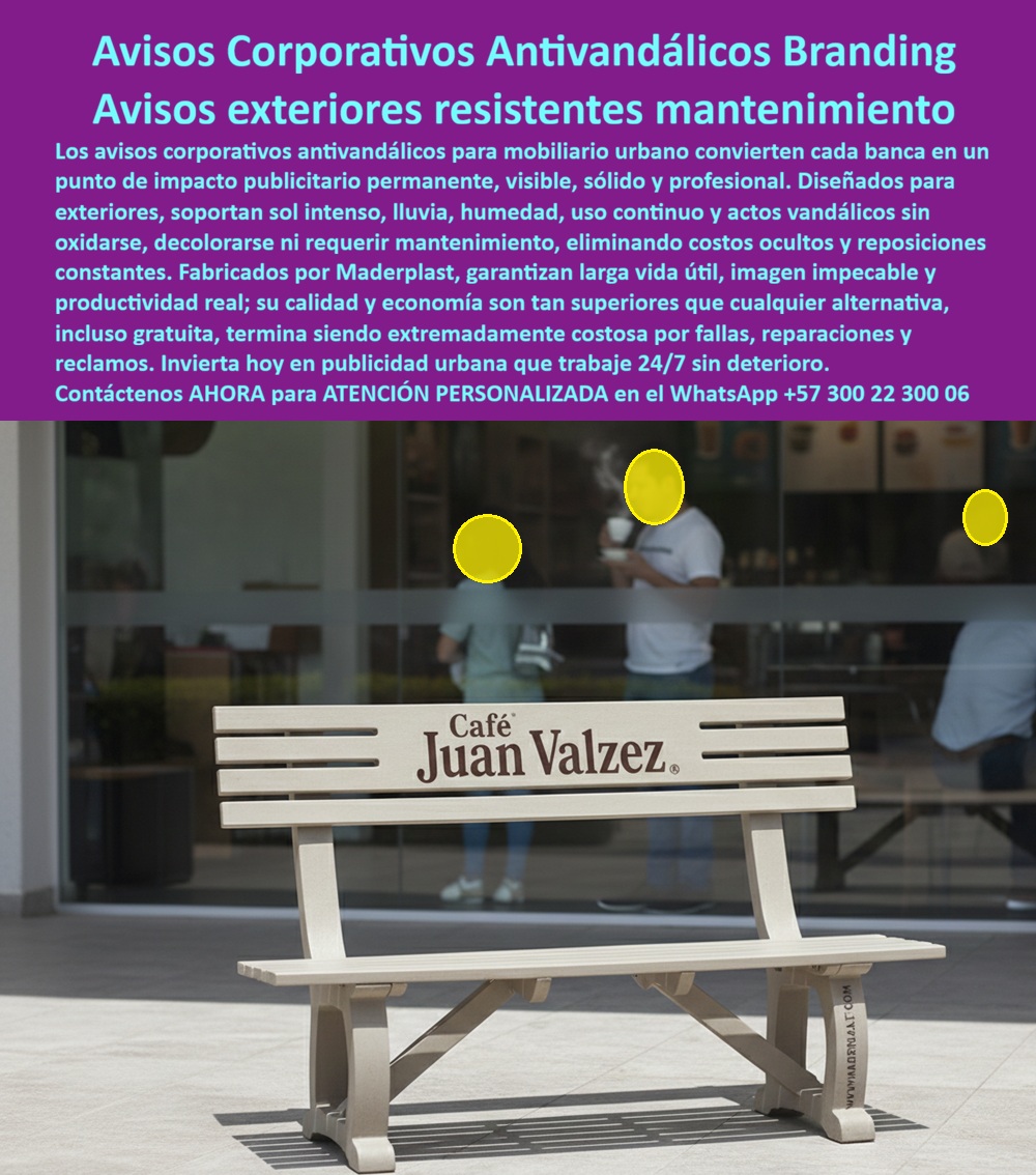 Publicidad Urbana Funcional Avisos Corporativos Antivandálicos Maderplast - Publicidad Urbana Funcional Avisos Corporativos Antivandálicos Maderplast – Aviso publicitario en Asientos Letreros Impactos Fuerte Instalación Rápida Libre Mantenimiento, Aviso en Bancas Publicitarias Sin Óxido Integración Urbana La imagen muestra una banca urbana de diseño ergonómico instalada frente a un punto comercial, con el logotipo corporativo integrado de forma permanente en el espaldar. No es un adhesivo ni una lámina atornillada; es branding estructural incorporado al mobiliario. Esta solución convierte un elemento de descanso en una plataforma de Publicidad urbana funcional eterna, visible 24/7, que trabaja para la marca sin depender de repintes ni mantenimiento constante. El problema técnico del mobiliario urbano tradicional es su degradación acelerada. Las bancas metálicas se oxidan, las estructuras de madera natural se pudren o se astillan, y la pintura superficial se descascara por radiación UV, humedad, limpieza química y uso continuo. En pocos meses, la imagen corporativa pierde contraste y el espacio se proyecta descuidado. Cada reparación implica costos ocultos, interrupciones y reprocesos. Lo que parecía económico termina siendo financieramente ineficiente. La Publicidad Urbana Funcional Avisos Corporativos Antivandálicos Maderplast se fabrica en polímero estructural macizo de alta densidad, totalmente inoxidable y resistente al salitre, a la humedad permanente y a impactos fuertes. El aviso publicitario en asientos letreros con fuerte instalación rápida libre mantenimiento no depende de pintura; la marca se integra de forma indeleble en el material, garantizando visibilidad constante sin decoloración. Las Bancas publicitarias sin óxido mantienen su estética profesional durante años, incluso en zonas costeras o de alto tráfico peatonal. Desde el punto de vista técnico, el material es estable dimensionalmente, no presenta corrosión galvánica, es aislante térmico (no se recalienta como el metal bajo sol intenso) y soporta limpieza frecuente sin deterioro. Además, no tiene valor de chatarra, reduciendo riesgo de hurto, y puede anclarse de forma profesional al piso para mayor seguridad. Este Mobiliario exterior antivandálico está diseñado para uso continuo y climas adversos sin perder integridad estructural ni imagen. En términos de inversión, el análisis debe hacerse en TCO. Los asientos públicos sin pintura y las Bancas corporativas larga duración eliminan ciclos de lijado, repinte y reemplazo. La Publicidad urbana impacto 24/7 no depende de campañas temporales sino de infraestructura permanente. Por eso afirmamos con criterio técnico que los productos Maderplast son tan superiores que cualquier alternativa convencional, aunque parezca económica, termina siendo extremadamente costosa por fallas, reparaciones y deterioro de marca. Para respaldar la decisión de compra, Maderplast suministra ficha técnica descargable en PDF con propiedades mecánicas, sistema de anclaje y recomendaciones de instalación; soporte de ingeniería para especificación en proyectos de urbanismo; y posibilidad de personalización total de logotipos, colores y acabados. Además, puede solicitar cotización formal, renders previos y producción en serie para franquicias o cadenas comerciales que requieran integración urbana homogénea. Si su proyecto requiere Branding urbano mantenimiento cero, Avisos corporativos mobiliario urbano o Inversión definitiva publicidad exterior con durabilidad comprobada y mantenimiento mínimo, solicite ahora la ficha técnica PDF y una cotización personalizada. Con datos técnicos claros, la decisión deja de ser estética y se convierte en una estrategia sólida de posicionamiento permanente. Asesoría personalizada al WhatsApp +57 300 22 300 06.aviso publicitario en Asientos Letreros Impactos Fuerte Instalación Rápida Libre Mantenimiento, aviso en Bancas Publicitarias Sin Óxido Integración Urbana 0 Publicidad Urbana Funcional Avisos Corporativos Antivandálicos Maderplast aviso publcitarrio en Asientos Letreros Impactos Fuerte Instalación Rápida Libre Mantenimiento aviso en Bancas Publicitarias Sin Óxido Integración Urbana 0 Publicidad Urbana Funcional Avisos Corporativos Antivandálicos Maderplast – Aviso publicitario en Asientos Letreros Impactos Fuerte Instalación Rápida Libre Mantenimiento, Aviso en Bancas Publicitarias Sin Óxido Integración Urbana La imagen muestra una banca urbana de diseño ergonómico instalada frente a un punto comercial, con el logotipo corporativo integrado de forma permanente en el espaldar. No es un adhesivo ni una lámina atornillada; es branding estructural incorporado al mobiliario. Esta solución convierte un elemento de descanso en una plataforma de Publicidad urbana funcional eterna, visible 24/7, que trabaja para la marca sin depender de repintes ni mantenimiento constante. El problema técnico del mobiliario urbano tradicional es su degradación acelerada. Las bancas metálicas se oxidan, las estructuras de madera natural se pudren o se astillan, y la pintura superficial se descascara por radiación UV, humedad, limpieza química y uso continuo. En pocos meses, la imagen corporativa pierde contraste y el espacio se proyecta descuidado. Cada reparación implica costos ocultos, interrupciones y reprocesos. Lo que parecía económico termina siendo financieramente ineficiente. La Publicidad Urbana Funcional Avisos Corporativos Antivandálicos Maderplast se fabrica en polímero estructural macizo de alta densidad, totalmente inoxidable y resistente al salitre, a la humedad permanente y a impactos fuertes. El aviso publicitario en asientos letreros con fuerte instalación rápida libre mantenimiento no depende de pintura; la marca se integra de forma indeleble en el material, garantizando visibilidad constante sin decoloración. Las Bancas publicitarias sin óxido mantienen su estética profesional durante años, incluso en zonas costeras o de alto tráfico peatonal. Desde el punto de vista técnico, el material es estable dimensionalmente, no presenta corrosión galvánica, es aislante térmico (no se recalienta como el metal bajo sol intenso) y soporta limpieza frecuente sin deterioro. Además, no tiene valor de chatarra, reduciendo riesgo de hurto, y puede anclarse de forma profesional al piso para mayor seguridad. Este Mobiliario exterior antivandálico está diseñado para uso continuo y climas adversos sin perder integridad estructural ni imagen. En términos de inversión, el análisis debe hacerse en TCO. Los asientos públicos sin pintura y las Bancas corporativas larga duración eliminan ciclos de lijado, repinte y reemplazo. La Publicidad urbana impacto 24/7 no depende de campañas temporales sino de infraestructura permanente. Por eso afirmamos con criterio técnico que los productos Maderplast son tan superiores que cualquier alternativa convencional, aunque parezca económica, termina siendo extremadamente costosa por fallas, reparaciones y deterioro de marca. Para respaldar la decisión de compra, Maderplast suministra ficha técnica descargable en PDF con propiedades mecánicas, sistema de anclaje y recomendaciones de instalación; soporte de ingeniería para especificación en proyectos de urbanismo; y posibilidad de personalización total de logotipos, colores y acabados. Además, puede solicitar cotización formal, renders previos y producción en serie para franquicias o cadenas comerciales que requieran integración urbana homogénea. Si su proyecto requiere Branding urbano mantenimiento cero, Avisos corporativos mobiliario urbano o Inversión definitiva publicidad exterior con durabilidad comprobada y mantenimiento mínimo, solicite ahora la ficha técnica PDF y una cotización personalizada. Con datos técnicos claros, la decisión deja de ser estética y se convierte en una estrategia sólida de posicionamiento permanente. Asesoría personalizada al WhatsApp +57 300 22 300 06.